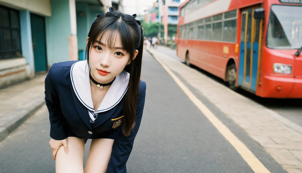 Tags: 21872187, SDXL
{"3": {"inputs": {"seed": 611484507248675, "steps": 32, "cfg": 7.8, "sampler_name": "dpmpp_2m", "scheduler": "karras", "denoise": 1.0, "model": ["27", 0], "positive": ["6", 0], "negative": ["7", 0], "latent_image": ["5", 0]}, "class_type": "KSampler"}, "4": {"inputs": {"ckpt_name": "helloworldxl.safetensors"}, "class_type": "CheckpointLoaderSimple"}, "5": {"inputs": {"width": 1344, "height": 768, "batch_size": 1}, "class_type": "EmptyLatentImage"}, "6": {"inputs": {"text": "28 year old girl, (chinese:1.00), (slim:1.05), (seductive facial expression:1.04), (cute:1.01), (temptress:1.01), (detailed face:1.07), (blush:1.08), (eyelashes:1.07), (beautiful eyes:0.97), (idol:1.12), (pale skin:1.04), (seductive pose:1.00), (sexy lips:1.13), (perky ass:0.99), (exposed ass:1.07), (looking back:0.96), (sexy ass:1.08), (thigh gap:0.95), (school uniform:1.08), choker, busy street, (textured skin:1.05), (soft lighting:1.02), (detailed skin:1.03), (portra:1.04), (candid cinema:1.00), (film:1.09), (skin fuzz:1.02), (RAW:1.09), (natural looking skin:1.03)", "clip": ["27", 1]}, "class_type": "CLIPTextEncode"}, "7": {"inputs": {"text": "(bad hands:1.08), (worst quality:1.12), (watermark:1.06), (open mouth:1.11), (twisted:1.05), (distorted:1.12), (low resolution:1.14)", "clip": ["27", 1]}, "class_type": "CLIPTextEncode"}, "8": {"inputs": {"samples": ["3", 0], "vae": ["4", 2]}, "class_type": "VAEDecode"}, "25": {"inputs": {"lora_name": "nudify_xl.safetensors", "strength_model": 0.13, "strength_clip": 0.03, "model": ["4", 0], "clip": ["4", 1]}, "class_type": "LoraLoader"}, "26": {"inputs": {"lora_name": "shirtlift_SDXL_v2.safetensors", "strength_model": 0.07, "strength_clip": 0.09, "model": ["25", 0], "clip": ["25", 1]}, "class_type": "LoraLoader"}, "27": {"inputs": {"lora_name": "PerfectEyesXL.safetensors", "strength_model": 0.08, "strength_clip": 0.03, "model": ["26", 0], "clip": ["26", 1]}, "class_type": "LoraLoader"}, "30": {"inputs": {"model_name": "4x_NMKD-Superscale-SP_178000_G.pth"}, "class_type": "UpscaleModelLoader"}, "31": {"inputs": {"upscale_model": ["30", 0], "image": ["8", 0]}, "class_type": "ImageUpscaleWithModel"}, "32": {"inputs": {"upscale_method": "lanczos", "scale_by": 0.5, "image": ["31", 0]}, "class_type": "ImageScaleBy"}, "33": {"inputs": {"pixels": ["32", 0], "vae": ["4", 2]}, "class_type": "VAEEncode"}, "34": {"inputs": {"seed": 611484507248675, "steps": 32, "cfg": 7.8, "sampler_name": "dpmpp_2m", "scheduler": "karras", "denoise": 0.3, "model": ["27", 0], "positive": ["6", 0], "negative": ["7", 0], "latent_image": ["33", 0]}, "class_type": "KSampler"}, "36": {"inputs": {"samples": ["34", 0], "vae": ["4", 2]}, "class_type": "VAEDecode"}, "39": {"inputs": {"filename_prefix": "comfyapi-1734454616364", "images": ["36", 0]}, "class_type": "SaveImage"}}