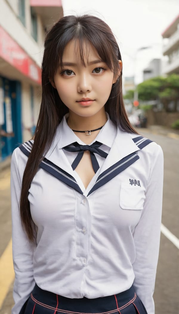 Tags: 21872187, SDXL
{"3": {"inputs": {"seed": 812955097568445, "steps": 64, "cfg": 6.41, "sampler_name": "dpmpp_2m", "scheduler": "karras", "denoise": 1.0, "model": ["27", 0], "positive": ["6", 0], "negative": ["7", 0], "latent_image": ["5", 0]}, "class_type": "KSampler"}, "4": {"inputs": {"ckpt_name": "juggernautxl.safetensors"}, "class_type": "CheckpointLoaderSimple"}, "5": {"inputs": {"width": 768, "height": 1344, "batch_size": 1}, "class_type": "EmptyLatentImage"}, "6": {"inputs": {"text": "28 year old girl, (slim:1.13), (idol:1.12), (detailed face:1.01), (cute:1.10), (double eyelids:1.06), (beautiful eyes:1.01), (blush:0.99), (eyelashes:1.07), (seductive facial expression:1.02), (seductive pose:1.00), (in a seductive pose:1.08), (large perky breasts:1.05), (cleavage:1.09), (thigh gap:1.12), (school uniform:1.13), choker, busy street, (film:1.07), (portra:1.01), (soft lighting:1.06), (RAW:1.07), (detailed skin:1.01), (natural looking skin:1.02), (textured skin:1.06), (candid cinema:1.07), (skin fuzz:1.04)", "clip": ["27", 1]}, "class_type": "CLIPTextEncode"}, "7": {"inputs": {"text": "(open mouth:1.05), (worst quality:1.07), (distorted:1.06), (twisted:1.11), (watermark:1.08), (low resolution:1.05), (bad hands:1.09)", "clip": ["27", 1]}, "class_type": "CLIPTextEncode"}, "8": {"inputs": {"samples": ["3", 0], "vae": ["4", 2]}, "class_type": "VAEDecode"}, "25": {"inputs": {"lora_name": "nudify_xl.safetensors", "strength_model": 0.07, "strength_clip": 0.18, "model": ["4", 0], "clip": ["4", 1]}, "class_type": "LoraLoader"}, "26": {"inputs": {"lora_name": "shirtlift_SDXL_v2.safetensors", "strength_model": 0.11, "strength_clip": 0.14, "model": ["25", 0], "clip": ["25", 1]}, "class_type": "LoraLoader"}, "27": {"inputs": {"lora_name": "PerfectEyesXL.safetensors", "strength_model": 0.01, "strength_clip": 0.04, "model": ["26", 0], "clip": ["26", 1]}, "class_type": "LoraLoader"}, "30": {"inputs": {"model_name": "4x_NMKD-Superscale-SP_178000_G.pth"}, "class_type": "UpscaleModelLoader"}, "31": {"inputs": {"upscale_model": ["30", 0], "image": ["8", 0]}, "class_type": "ImageUpscaleWithModel"}, "32": {"inputs": {"upscale_method": "lanczos", "scale_by": 0.5, "image": ["31", 0]}, "class_type": "ImageScaleBy"}, "33": {"inputs": {"pixels": ["32", 0], "vae": ["4", 2]}, "class_type": "VAEEncode"}, "34": {"inputs": {"seed": 812955097568445, "steps": 64, "cfg": 6.41, "sampler_name": "dpmpp_2m", "scheduler": "karras", "denoise": 0.3, "model": ["27", 0], "positive": ["6", 0], "negative": ["7", 0], "latent_image": ["33", 0]}, "class_type": "KSampler"}, "36": {"inputs": {"samples": ["34", 0], "vae": ["4", 2]}, "class_type": "VAEDecode"}, "39": {"inputs": {"filename_prefix": "comfyapi-1716329696822", "images": ["36", 0]}, "class_type": "SaveImage"}}