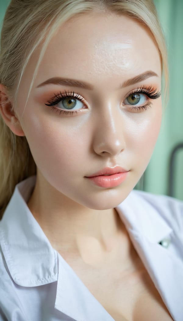 Tags: 21872187, SDXL
{"3": {"inputs": {"seed": 148778627690296, "steps": 32, "cfg": 7.5, "sampler_name": "dpmpp_2m", "scheduler": "karras", "denoise": 1.0, "model": ["27", 0], "positive": ["6", 0], "negative": ["7", 0], "latent_image": ["5", 0]}, "class_type": "KSampler"}, "4": {"inputs": {"ckpt_name": "juggernautxl.safetensors"}, "class_type": "CheckpointLoaderSimple"}, "5": {"inputs": {"width": 768, "height": 1344, "batch_size": 1}, "class_type": "EmptyLatentImage"}, "6": {"inputs": {"text": "23 year old girl, (ukrainian:0.95), (temptress:1.08), (eyelashes:1.10), (sexy lips:1.11), (double eyelids:0.96), (pale skin:0.96), (seductive pose:0.96), (idol:1.11), (beautiful eyes:0.95), (blush:1.12), (seductive facial expression:0.97), (cute:0.96), (detailed face:1.10), (in a seductive pose:1.12), (large perky breasts:1.14), (cleavage:1.09), (thigh gap:1.13), (nurse in uniform:0.98) working in a hospital ward, (RAW:1.06), (candid cinema:1.08), (detailed skin:1.06), (textured skin:1.04), (film:1.00), (skin fuzz:1.04), (portra:1.00), (natural looking skin:1.09), (soft lighting:1.04)", "clip": ["27", 1]}, "class_type": "CLIPTextEncode"}, "7": {"inputs": {"text": "(distorted:1.14), (worst quality:1.14), (watermark:1.08), (low resolution:1.05), (twisted:1.06), (open mouth:1.06), (bad hands:1.05)", "clip": ["27", 1]}, "class_type": "CLIPTextEncode"}, "8": {"inputs": {"samples": ["3", 0], "vae": ["4", 2]}, "class_type": "VAEDecode"}, "25": {"inputs": {"lora_name": "nudify_xl.safetensors", "strength_model": 0.08, "strength_clip": 0.23, "model": ["4", 0], "clip": ["4", 1]}, "class_type": "LoraLoader"}, "26": {"inputs": {"lora_name": "shirtlift_SDXL_v2.safetensors", "strength_model": 0.16, "strength_clip": 0.17, "model": ["25", 0], "clip": ["25", 1]}, "class_type": "LoraLoader"}, "27": {"inputs": {"lora_name": "PerfectEyesXL.safetensors", "strength_model": 0.14, "strength_clip": 0.01, "model": ["26", 0], "clip": ["26", 1]}, "class_type": "LoraLoader"}, "30": {"inputs": {"model_name": "4x_NMKD-Superscale-SP_178000_G.pth"}, "class_type": "UpscaleModelLoader"}, "31": {"inputs": {"upscale_model": ["30", 0], "image": ["8", 0]}, "class_type": "ImageUpscaleWithModel"}, "32": {"inputs": {"upscale_method": "lanczos", "scale_by": 0.5, "image": ["31", 0]}, "class_type": "ImageScaleBy"}, "33": {"inputs": {"pixels": ["32", 0], "vae": ["4", 2]}, "class_type": "VAEEncode"}, "34": {"inputs": {"seed": 148778627690296, "steps": 32, "cfg": 7.5, "sampler_name": "dpmpp_2m", "scheduler": "karras", "denoise": 0.3, "model": ["27", 0], "positive": ["6", 0], "negative": ["7", 0], "latent_image": ["33", 0]}, "class_type": "KSampler"}, "36": {"inputs": {"samples": ["34", 0], "vae": ["4", 2]}, "class_type": "VAEDecode"}, "39": {"inputs": {"filename_prefix": "comfyapi-1716294547219", "images": ["36", 0]}, "class_type": "SaveImage"}}