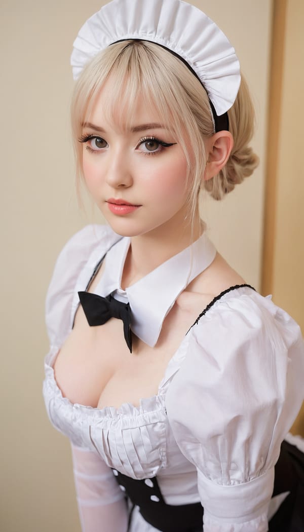 Tags: 21872187, SDXL
{"3": {"inputs": {"seed": 657565799561135, "steps": 32, "cfg": 5.68, "sampler_name": "dpmpp_2m", "scheduler": "karras", "denoise": 1.0, "model": ["27", 0], "positive": ["6", 0], "negative": ["7", 0], "latent_image": ["5", 0]}, "class_type": "KSampler"}, "4": {"inputs": {"ckpt_name": "juggernautxl.safetensors"}, "class_type": "CheckpointLoaderSimple"}, "5": {"inputs": {"width": 768, "height": 1344, "batch_size": 1}, "class_type": "EmptyLatentImage"}, "6": {"inputs": {"text": "23 year old girl, (irish:1.10), (detailed face:1.09), (sexy lips:1.08), (beautiful eyes:1.11), (temptress:1.02), (seductive facial expression:0.99), (pale skin:0.95), (cute:1.13), (eyelashes:1.12), (double eyelids:0.98), (slim:0.97), (idol:1.08), (blush:1.14), (on all fours:1.02), (spreading ass cheeks:1.13), (from behind:1.07), (backboob:1.01), in a (skimpy maid costume:1.10) working at a maid cafe, choker, bowtie, headband, pleated skirt, (candid cinema:1.09), (detailed skin:1.05), (portra:1.02), (textured skin:1.06), (skin fuzz:1.09), (RAW:1.01), (natural looking skin:1.01), (soft lighting:1.02), (film:1.01)", "clip": ["27", 1]}, "class_type": "CLIPTextEncode"}, "7": {"inputs": {"text": "(watermark:1.07), (open mouth:1.05), (low resolution:1.11), (bad hands:1.09), (distorted:1.07), (twisted:1.13), (worst quality:1.11)", "clip": ["27", 1]}, "class_type": "CLIPTextEncode"}, "8": {"inputs": {"samples": ["3", 0], "vae": ["4", 2]}, "class_type": "VAEDecode"}, "25": {"inputs": {"lora_name": "nudify_xl.safetensors", "strength_model": 0.0, "strength_clip": 0.2, "model": ["4", 0], "clip": ["4", 1]}, "class_type": "LoraLoader"}, "26": {"inputs": {"lora_name": "shirtlift_SDXL_v2.safetensors", "strength_model": 0.0, "strength_clip": 0.12, "model": ["25", 0], "clip": ["25", 1]}, "class_type": "LoraLoader"}, "27": {"inputs": {"lora_name": "PerfectEyesXL.safetensors", "strength_model": 0.0, "strength_clip": 0.04, "model": ["26", 0], "clip": ["26", 1]}, "class_type": "LoraLoader"}, "30": {"inputs": {"model_name": "4x_NMKD-Superscale-SP_178000_G.pth"}, "class_type": "UpscaleModelLoader"}, "31": {"inputs": {"upscale_model": ["30", 0], "image": ["8", 0]}, "class_type": "ImageUpscaleWithModel"}, "32": {"inputs": {"upscale_method": "lanczos", "scale_by": 0.5, "image": ["31", 0]}, "class_type": "ImageScaleBy"}, "33": {"inputs": {"pixels": ["32", 0], "vae": ["4", 2]}, "class_type": "VAEEncode"}, "34": {"inputs": {"seed": 657565799561135, "steps": 32, "cfg": 5.68, "sampler_name": "dpmpp_2m", "scheduler": "karras", "denoise": 0.3, "model": ["27", 0], "positive": ["6", 0], "negative": ["7", 0], "latent_image": ["33", 0]}, "class_type": "KSampler"}, "36": {"inputs": {"samples": ["34", 0], "vae": ["4", 2]}, "class_type": "VAEDecode"}, "39": {"inputs": {"filename_prefix": "comfyapi-1714465005547", "images": ["36", 0]}, "class_type": "SaveImage"}}