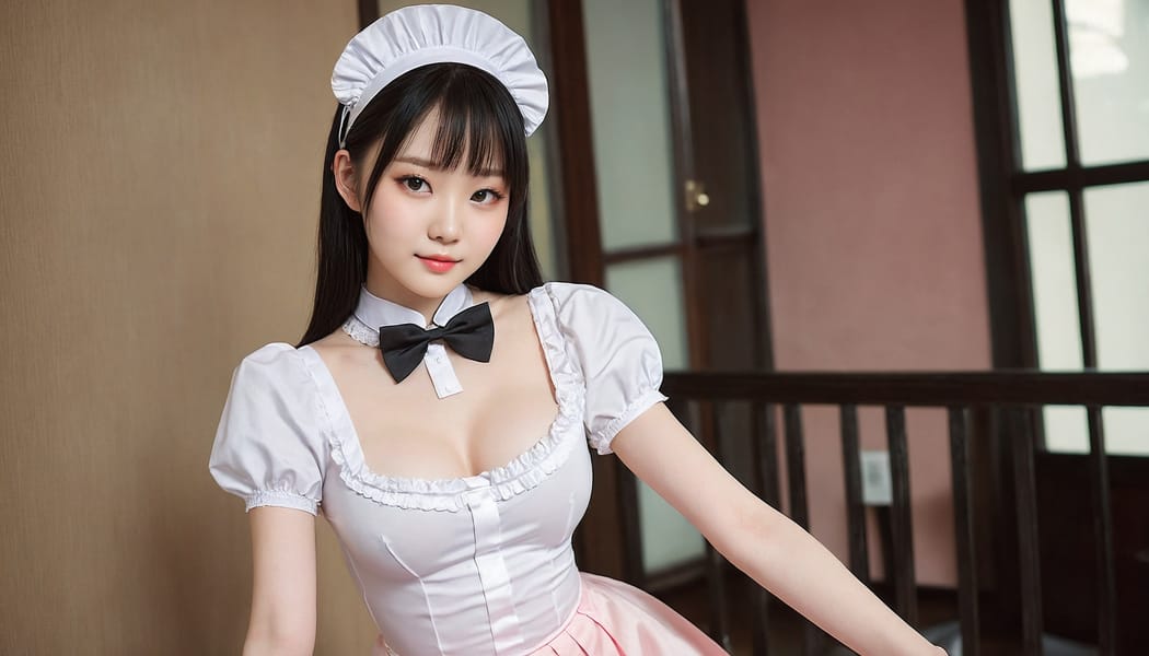 Tags: 21872187, SDXL
{"3": {"inputs": {"seed": 513717259295626, "steps": 64, "cfg": 6.78, "sampler_name": "dpmpp_2m", "scheduler": "karras", "denoise": 1.0, "model": ["27", 0], "positive": ["6", 0], "negative": ["7", 0], "latent_image": ["5", 0]}, "class_type": "KSampler"}, "4": {"inputs": {"ckpt_name": "juggernautXL_v8Rundiffusion.safetensors"}, "class_type": "CheckpointLoaderSimple"}, "5": {"inputs": {"width": 1344, "height": 768, "batch_size": 1}, "class_type": "EmptyLatentImage"}, "6": {"inputs": {"text": "19 year old girl, (chinese:1.04), (ukrainian:1.02), (taiwanese:1.13), (beautiful eyes:0.99), (temptress:1.03), (seductive facial expression:1.01), (pale skin:1.13), (idol:1.08), (cute:1.00), (eyelashes:1.05), (seductive pose:1.06), (slim:1.09), (sexy lips:1.05), (double eyelids:1.10), (detailed face:1.01), (blush:1.05), (perky ass:1.01), (exposed ass:1.14), (looking back:1.09), (sexy ass:1.00), (thigh gap:1.00), in a (skimpy maid costume:1.11) working at a maid cafe, choker, bowtie, headband, pleated skirt, (RAW:1.04), (skin fuzz:1.06), (textured skin:1.00), (film:1.04), (detailed skin:1.04), (portra:1.05), (natural looking skin:1.00), (soft lighting:1.01)", "clip": ["27", 1]}, "class_type": "CLIPTextEncode"}, "7": {"inputs": {"text": "(watermark:1.10), (worst quality:1.08), (open mouth:1.10), (bad hands:1.13), (twisted:1.13), (low resolution:1.14), (distorted:1.05)", "clip": ["27", 1]}, "class_type": "CLIPTextEncode"}, "8": {"inputs": {"samples": ["3", 0], "vae": ["4", 2]}, "class_type": "VAEDecode"}, "25": {"inputs": {"lora_name": "nudify_xl.safetensors", "strength_model": 0.02, "strength_clip": 0.24, "model": ["4", 0], "clip": ["4", 1]}, "class_type": "LoraLoader"}, "26": {"inputs": {"lora_name": "shirtlift_SDXL_v2.safetensors", "strength_model": 0.09, "strength_clip": 0.12, "model": ["25", 0], "clip": ["25", 1]}, "class_type": "LoraLoader"}, "27": {"inputs": {"lora_name": "PerfectEyesXL.safetensors", "strength_model": 0.18, "strength_clip": 0.0, "model": ["26", 0], "clip": ["26", 1]}, "class_type": "LoraLoader"}, "30": {"inputs": {"model_name": "4x_NMKD-Superscale-SP_178000_G.pth"}, "class_type": "UpscaleModelLoader"}, "31": {"inputs": {"upscale_model": ["30", 0], "image": ["8", 0]}, "class_type": "ImageUpscaleWithModel"}, "32": {"inputs": {"upscale_method": "lanczos", "scale_by": 0.5, "image": ["31", 0]}, "class_type": "ImageScaleBy"}, "33": {"inputs": {"pixels": ["32", 0], "vae": ["4", 2]}, "class_type": "VAEEncode"}, "34": {"inputs": {"seed": 513717259295626, "steps": 64, "cfg": 6.78, "sampler_name": "dpmpp_2m", "scheduler": "karras", "denoise": 0.3, "model": ["27", 0], "positive": ["6", 0], "negative": ["7", 0], "latent_image": ["33", 0]}, "class_type": "KSampler"}, "36": {"inputs": {"samples": ["34", 0], "vae": ["4", 2]}, "class_type": "VAEDecode"}, "39": {"inputs": {"filename_prefix": "comfyapi-1707952959098", "images": ["36", 0]}, "class_type": "SaveImage"}}