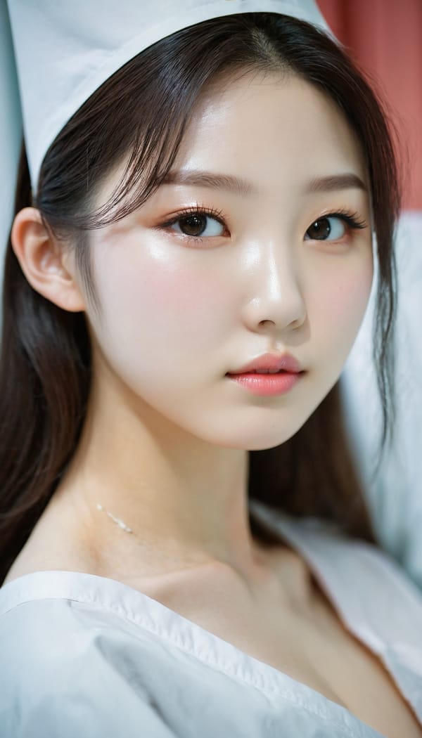 Tags: 21872187, SDXL
{"3": {"inputs": {"seed": 598713158582110, "steps": 32, "cfg": 6.9, "sampler_name": "dpmpp_2m", "scheduler": "karras", "denoise": 1.0, "model": ["27", 0], "positive": ["6", 0], "negative": ["7", 0], "latent_image": ["5", 0]}, "class_type": "KSampler"}, "4": {"inputs": {"ckpt_name": "juggernautxl.safetensors"}, "class_type": "CheckpointLoaderSimple"}, "5": {"inputs": {"width": 768, "height": 1344, "batch_size": 1}, "class_type": "EmptyLatentImage"}, "6": {"inputs": {"text": "18 year old girl, (korean:1.14), (seductive pose:1.06), (seductive facial expression:1.10), (beautiful eyes:1.06), (sexy lips:0.95), (double eyelids:0.97), (pale skin:1.02), (blush:0.95), (slim:0.97), (cute:1.06), (idol:1.02), (detailed face:1.00), (temptress:1.01), (eyelashes:1.01), (on all fours:1.13), (spreading ass cheeks:1.11), (from behind:0.97), (backboob:0.97), (nurse in uniform:0.99) working in a hospital ward, (soft lighting:1.09), (RAW:1.08), (candid cinema:1.00), (portra:1.00), (film:1.03), (natural looking skin:1.06), (detailed skin:1.02), (skin fuzz:1.07), (textured skin:1.03)", "clip": ["27", 1]}, "class_type": "CLIPTextEncode"}, "7": {"inputs": {"text": "(bad hands:1.06), (open mouth:1.12), (twisted:1.09), (distorted:1.10), (worst quality:1.09), (watermark:1.10), (low resolution:1.08)", "clip": ["27", 1]}, "class_type": "CLIPTextEncode"}, "8": {"inputs": {"samples": ["3", 0], "vae": ["4", 2]}, "class_type": "VAEDecode"}, "25": {"inputs": {"lora_name": "nudify_xl.safetensors", "strength_model": 0.0, "strength_clip": 0.3, "model": ["4", 0], "clip": ["4", 1]}, "class_type": "LoraLoader"}, "26": {"inputs": {"lora_name": "shirtlift_SDXL_v2.safetensors", "strength_model": 0.16, "strength_clip": 0.0, "model": ["25", 0], "clip": ["25", 1]}, "class_type": "LoraLoader"}, "27": {"inputs": {"lora_name": "PerfectEyesXL.safetensors", "strength_model": 0.18, "strength_clip": 0.05, "model": ["26", 0], "clip": ["26", 1]}, "class_type": "LoraLoader"}, "30": {"inputs": {"model_name": "4x_NMKD-Superscale-SP_178000_G.pth"}, "class_type": "UpscaleModelLoader"}, "31": {"inputs": {"upscale_model": ["30", 0], "image": ["8", 0]}, "class_type": "ImageUpscaleWithModel"}, "32": {"inputs": {"upscale_method": "lanczos", "scale_by": 0.5, "image": ["31", 0]}, "class_type": "ImageScaleBy"}, "33": {"inputs": {"pixels": ["32", 0], "vae": ["4", 2]}, "class_type": "VAEEncode"}, "34": {"inputs": {"seed": 598713158582110, "steps": 32, "cfg": 6.9, "sampler_name": "dpmpp_2m", "scheduler": "karras", "denoise": 0.3, "model": ["27", 0], "positive": ["6", 0], "negative": ["7", 0], "latent_image": ["33", 0]}, "class_type": "KSampler"}, "36": {"inputs": {"samples": ["34", 0], "vae": ["4", 2]}, "class_type": "VAEDecode"}, "39": {"inputs": {"filename_prefix": "comfyapi-1728252095158", "images": ["36", 0]}, "class_type": "SaveImage"}}