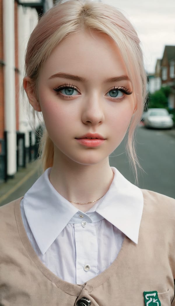 Tags: 21872187, SDXL
{"3": {"inputs": {"seed": 945143418076247, "steps": 32, "cfg": 7.22, "sampler_name": "dpmpp_2m", "scheduler": "karras", "denoise": 1.0, "model": ["27", 0], "positive": ["6", 0], "negative": ["7", 0], "latent_image": ["5", 0]}, "class_type": "KSampler"}, "4": {"inputs": {"ckpt_name": "juggernautxl.safetensors"}, "class_type": "CheckpointLoaderSimple"}, "5": {"inputs": {"width": 768, "height": 1344, "batch_size": 1}, "class_type": "EmptyLatentImage"}, "6": {"inputs": {"text": "20 year old girl, (irish:0.98), (cute:0.99), (double eyelids:0.99), (beautiful eyes:1.01), (slim:0.97), (idol:1.09), (detailed face:1.00), (eyelashes:1.06), (blush:0.98), (sexy lips:1.08), (pale skin:1.08), (in a seductive pose:1.10), (large perky breasts:1.08), (cleavage:0.95), (thigh gap:1.09), (school uniform:1.12), choker, busy street, (portra:1.08), (textured skin:1.08), (RAW:1.04), (detailed skin:1.06), (skin fuzz:1.02), (soft lighting:1.09), (film:1.07), (natural looking skin:1.08), (candid cinema:1.01)", "clip": ["27", 1]}, "class_type": "CLIPTextEncode"}, "7": {"inputs": {"text": "(watermark:1.08), (low resolution:1.05), (distorted:1.12), (bad hands:1.07), (open mouth:1.06), (worst quality:1.14), (twisted:1.14)", "clip": ["27", 1]}, "class_type": "CLIPTextEncode"}, "8": {"inputs": {"samples": ["3", 0], "vae": ["4", 2]}, "class_type": "VAEDecode"}, "25": {"inputs": {"lora_name": "nudify_xl.safetensors", "strength_model": 0.08, "strength_clip": 0.3, "model": ["4", 0], "clip": ["4", 1]}, "class_type": "LoraLoader"}, "26": {"inputs": {"lora_name": "shirtlift_SDXL_v2.safetensors", "strength_model": 0.01, "strength_clip": 0.18, "model": ["25", 0], "clip": ["25", 1]}, "class_type": "LoraLoader"}, "27": {"inputs": {"lora_name": "PerfectEyesXL.safetensors", "strength_model": 0.1, "strength_clip": 0.12, "model": ["26", 0], "clip": ["26", 1]}, "class_type": "LoraLoader"}, "30": {"inputs": {"model_name": "4x_NMKD-Superscale-SP_178000_G.pth"}, "class_type": "UpscaleModelLoader"}, "31": {"inputs": {"upscale_model": ["30", 0], "image": ["8", 0]}, "class_type": "ImageUpscaleWithModel"}, "32": {"inputs": {"upscale_method": "lanczos", "scale_by": 0.5, "image": ["31", 0]}, "class_type": "ImageScaleBy"}, "33": {"inputs": {"pixels": ["32", 0], "vae": ["4", 2]}, "class_type": "VAEEncode"}, "34": {"inputs": {"seed": 945143418076247, "steps": 32, "cfg": 7.22, "sampler_name": "dpmpp_2m", "scheduler": "karras", "denoise": 0.3, "model": ["27", 0], "positive": ["6", 0], "negative": ["7", 0], "latent_image": ["33", 0]}, "class_type": "KSampler"}, "36": {"inputs": {"samples": ["34", 0], "vae": ["4", 2]}, "class_type": "VAEDecode"}, "39": {"inputs": {"filename_prefix": "comfyapi-1735093545308", "images": ["36", 0]}, "class_type": "SaveImage"}}