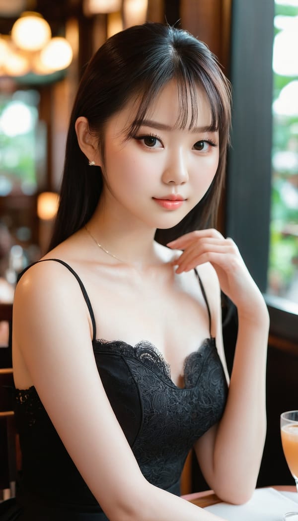 Tags: 21872187, SDXL
{"3": {"inputs": {"seed": 887158923037223, "steps": 32, "cfg": 7.19, "sampler_name": "dpmpp_2m", "scheduler": "karras", "denoise": 1.0, "model": ["27", 0], "positive": ["6", 0], "negative": ["7", 0], "latent_image": ["5", 0]}, "class_type": "KSampler"}, "4": {"inputs": {"ckpt_name": "juggernautxl.safetensors"}, "class_type": "CheckpointLoaderSimple"}, "5": {"inputs": {"width": 768, "height": 1344, "batch_size": 1}, "class_type": "EmptyLatentImage"}, "6": {"inputs": {"text": "19 year old girl, (chinese:0.97), (cute:1.12), (blush:1.12), (double eyelids:0.98), (detailed face:0.95), (idol:0.96), (sexy lips:1.12), (pale skin:1.09), (seductive facial expression:1.06), (eyelashes:1.10), (beautiful eyes:1.05), (seductive pose:0.96), (slim:1.10), (perky ass:1.01), (exposed ass:0.98), (looking back:1.03), (sexy ass:1.08), (thigh gap:1.00), (wearing a little black dress:1.03) at a fine dining restaurant, (skin fuzz:1.08), (film:1.05), (textured skin:1.03), (soft lighting:1.04), (candid cinema:1.00), (RAW:1.08), (natural looking skin:1.05), (detailed skin:1.03)", "clip": ["27", 1]}, "class_type": "CLIPTextEncode"}, "7": {"inputs": {"text": "(worst quality:1.05), (open mouth:1.05), (distorted:1.12), (low resolution:1.06), (watermark:1.14), (bad hands:1.14), (twisted:1.13)", "clip": ["27", 1]}, "class_type": "CLIPTextEncode"}, "8": {"inputs": {"samples": ["3", 0], "vae": ["4", 2]}, "class_type": "VAEDecode"}, "25": {"inputs": {"lora_name": "nudify_xl.safetensors", "strength_model": 0.13, "strength_clip": 0.07, "model": ["4", 0], "clip": ["4", 1]}, "class_type": "LoraLoader"}, "26": {"inputs": {"lora_name": "shirtlift_SDXL_v2.safetensors", "strength_model": 0.02, "strength_clip": 0.03, "model": ["25", 0], "clip": ["25", 1]}, "class_type": "LoraLoader"}, "27": {"inputs": {"lora_name": "PerfectEyesXL.safetensors", "strength_model": 0.15, "strength_clip": 0.0, "model": ["26", 0], "clip": ["26", 1]}, "class_type": "LoraLoader"}, "30": {"inputs": {"model_name": "4x_NMKD-Superscale-SP_178000_G.pth"}, "class_type": "UpscaleModelLoader"}, "31": {"inputs": {"upscale_model": ["30", 0], "image": ["8", 0]}, "class_type": "ImageUpscaleWithModel"}, "32": {"inputs": {"upscale_method": "lanczos", "scale_by": 0.5, "image": ["31", 0]}, "class_type": "ImageScaleBy"}, "33": {"inputs": {"pixels": ["32", 0], "vae": ["4", 2]}, "class_type": "VAEEncode"}, "34": {"inputs": {"seed": 887158923037223, "steps": 32, "cfg": 7.19, "sampler_name": "dpmpp_2m", "scheduler": "karras", "denoise": 0.3, "model": ["27", 0], "positive": ["6", 0], "negative": ["7", 0], "latent_image": ["33", 0]}, "class_type": "KSampler"}, "36": {"inputs": {"samples": ["34", 0], "vae": ["4", 2]}, "class_type": "VAEDecode"}, "39": {"inputs": {"filename_prefix": "comfyapi-1716668968326", "images": ["36", 0]}, "class_type": "SaveImage"}}