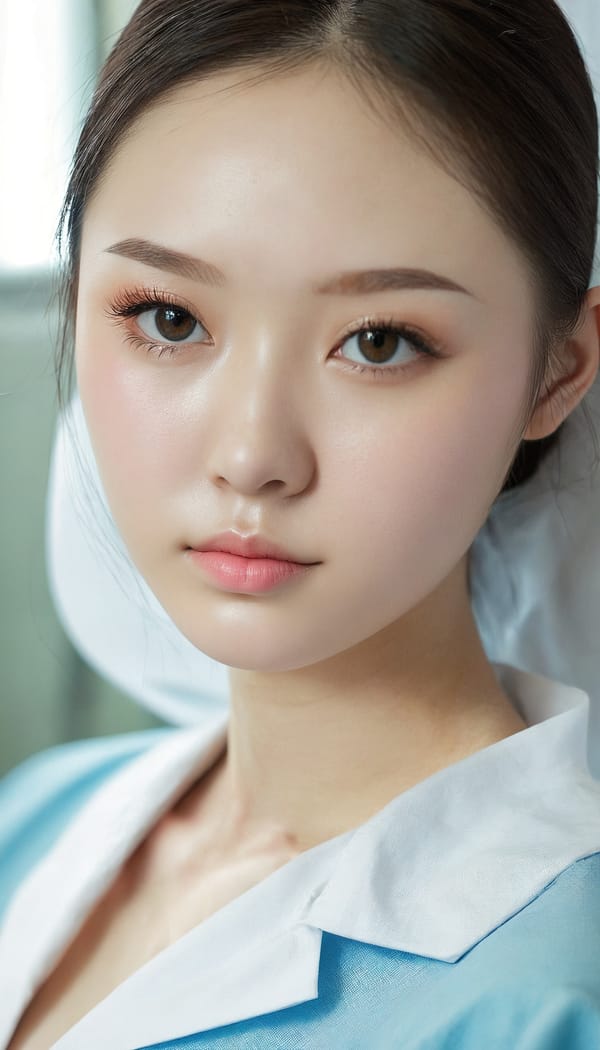 Tags: 21872187, SDXL
{"3": {"inputs": {"seed": 982551973347627, "steps": 64, "cfg": 7.67, "sampler_name": "dpmpp_2m", "scheduler": "karras", "denoise": 1.0, "model": ["27", 0], "positive": ["6", 0], "negative": ["7", 0], "latent_image": ["5", 0]}, "class_type": "KSampler"}, "4": {"inputs": {"ckpt_name": "juggernautxl.safetensors"}, "class_type": "CheckpointLoaderSimple"}, "5": {"inputs": {"width": 768, "height": 1344, "batch_size": 1}, "class_type": "EmptyLatentImage"}, "6": {"inputs": {"text": "18 year old girl, (russian:0.95), (chinese:1.06), (cute:0.96), (detailed face:1.02), (temptress:1.04), (slim:1.06), (beautiful eyes:0.96), (pale skin:1.05), (eyelashes:1.05), (double eyelids:1.10), (blush:1.09), (sexy lips:0.98), (seductive pose:1.07), (in a seductive pose:1.08), (large perky breasts:1.01), (cleavage:1.04), (thigh gap:0.96), (nurse in uniform:0.95) working in a hospital ward, (candid cinema:1.04), (portra:1.09), (soft lighting:1.05), (film:1.03), (detailed skin:1.00), (RAW:1.01), (natural looking skin:1.03), (textured skin:1.06), (skin fuzz:1.00)", "clip": ["27", 1]}, "class_type": "CLIPTextEncode"}, "7": {"inputs": {"text": "(open mouth:1.11), (twisted:1.14), (worst quality:1.09), (distorted:1.09), (low resolution:1.08), (bad hands:1.09), (watermark:1.07)", "clip": ["27", 1]}, "class_type": "CLIPTextEncode"}, "8": {"inputs": {"samples": ["3", 0], "vae": ["4", 2]}, "class_type": "VAEDecode"}, "25": {"inputs": {"lora_name": "nudify_xl.safetensors", "strength_model": 0.18, "strength_clip": 0.03, "model": ["4", 0], "clip": ["4", 1]}, "class_type": "LoraLoader"}, "26": {"inputs": {"lora_name": "shirtlift_SDXL_v2.safetensors", "strength_model": 0.05, "strength_clip": 0.01, "model": ["25", 0], "clip": ["25", 1]}, "class_type": "LoraLoader"}, "27": {"inputs": {"lora_name": "PerfectEyesXL.safetensors", "strength_model": 0.04, "strength_clip": 0.18, "model": ["26", 0], "clip": ["26", 1]}, "class_type": "LoraLoader"}, "30": {"inputs": {"model_name": "4x_NMKD-Superscale-SP_178000_G.pth"}, "class_type": "UpscaleModelLoader"}, "31": {"inputs": {"upscale_model": ["30", 0], "image": ["8", 0]}, "class_type": "ImageUpscaleWithModel"}, "32": {"inputs": {"upscale_method": "lanczos", "scale_by": 0.5, "image": ["31", 0]}, "class_type": "ImageScaleBy"}, "33": {"inputs": {"pixels": ["32", 0], "vae": ["4", 2]}, "class_type": "VAEEncode"}, "34": {"inputs": {"seed": 982551973347627, "steps": 64, "cfg": 7.67, "sampler_name": "dpmpp_2m", "scheduler": "karras", "denoise": 0.3, "model": ["27", 0], "positive": ["6", 0], "negative": ["7", 0], "latent_image": ["33", 0]}, "class_type": "KSampler"}, "36": {"inputs": {"samples": ["34", 0], "vae": ["4", 2]}, "class_type": "VAEDecode"}, "39": {"inputs": {"filename_prefix": "comfyapi-1717193186816", "images": ["36", 0]}, "class_type": "SaveImage"}}