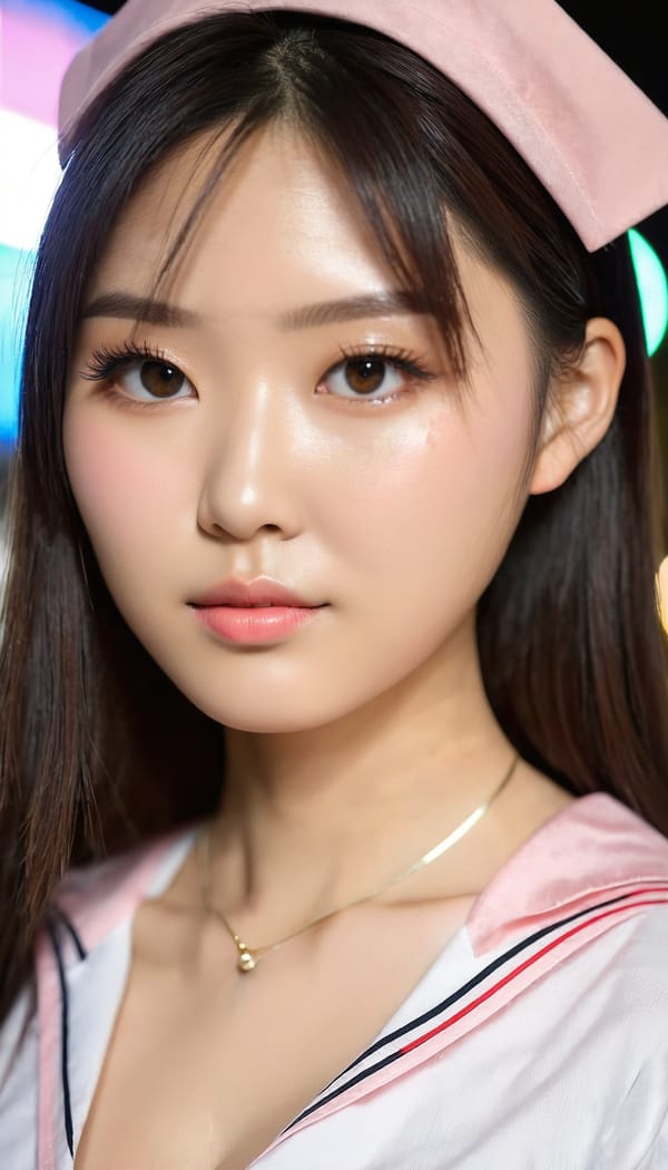 Tags: 21872187, SDXL
{"3": {"inputs": {"seed": 880945259052129, "steps": 64, "cfg": 7.99, "sampler_name": "dpmpp_2m", "scheduler": "karras", "denoise": 1.0, "model": ["27", 0], "positive": ["6", 0], "negative": ["7", 0], "latent_image": ["5", 0]}, "class_type": "KSampler"}, "4": {"inputs": {"ckpt_name": "juggernautxl.safetensors"}, "class_type": "CheckpointLoaderSimple"}, "5": {"inputs": {"width": 768, "height": 1344, "batch_size": 1}, "class_type": "EmptyLatentImage"}, "6": {"inputs": {"text": "26 year old girl, (taiwanese:1.09), (double eyelids:1.02), (slim:1.03), (temptress:1.12), (idol:0.95), (sexy lips:1.14), (detailed face:1.08), (beautiful eyes:0.99), (cute:1.14), (blush:1.13), (pale skin:0.99), (eyelashes:1.10), (seductive facial expression:0.96), (seductive pose:1.09), (in a seductive pose:1.14), (large perky breasts:0.97), (cleavage:0.97), (thigh gap:1.09), (school uniform:1.06), choker, busy street, (soft lighting:1.05), (film:1.00), (candid cinema:1.06), (portra:1.03), (textured skin:1.08), (RAW:1.05), (natural looking skin:1.04), (skin fuzz:1.09), (detailed skin:1.08)", "clip": ["27", 1]}, "class_type": "CLIPTextEncode"}, "7": {"inputs": {"text": "(low resolution:1.07), (worst quality:1.09), (distorted:1.08), (open mouth:1.10), (watermark:1.10), (twisted:1.11), (bad hands:1.09)", "clip": ["27", 1]}, "class_type": "CLIPTextEncode"}, "8": {"inputs": {"samples": ["3", 0], "vae": ["4", 2]}, "class_type": "VAEDecode"}, "25": {"inputs": {"lora_name": "nudify_xl.safetensors", "strength_model": 0.38, "strength_clip": 0.34, "model": ["4", 0], "clip": ["4", 1]}, "class_type": "LoraLoader"}, "26": {"inputs": {"lora_name": "shirtlift_SDXL_v2.safetensors", "strength_model": 0.16, "strength_clip": 0.15, "model": ["25", 0], "clip": ["25", 1]}, "class_type": "LoraLoader"}, "27": {"inputs": {"lora_name": "PerfectEyesXL.safetensors", "strength_model": 0.18, "strength_clip": 0.17, "model": ["26", 0], "clip": ["26", 1]}, "class_type": "LoraLoader"}, "30": {"inputs": {"model_name": "4x_NMKD-Superscale-SP_178000_G.pth"}, "class_type": "UpscaleModelLoader"}, "31": {"inputs": {"upscale_model": ["30", 0], "image": ["8", 0]}, "class_type": "ImageUpscaleWithModel"}, "32": {"inputs": {"upscale_method": "lanczos", "scale_by": 0.5, "image": ["31", 0]}, "class_type": "ImageScaleBy"}, "33": {"inputs": {"pixels": ["32", 0], "vae": ["4", 2]}, "class_type": "VAEEncode"}, "34": {"inputs": {"seed": 880945259052129, "steps": 64, "cfg": 7.99, "sampler_name": "dpmpp_2m", "scheduler": "karras", "denoise": 0.3, "model": ["27", 0], "positive": ["6", 0], "negative": ["7", 0], "latent_image": ["33", 0]}, "class_type": "KSampler"}, "36": {"inputs": {"samples": ["34", 0], "vae": ["4", 2]}, "class_type": "VAEDecode"}, "39": {"inputs": {"filename_prefix": "comfyapi-1727950747537", "images": ["36", 0]}, "class_type": "SaveImage"}}