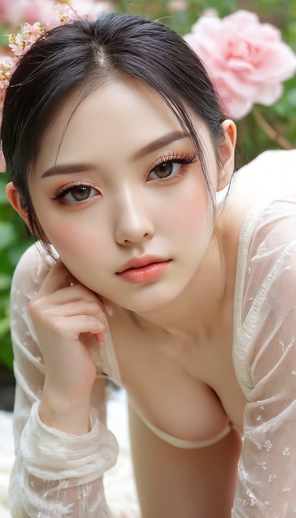 Tags: 21872187, SDXL
{"3": {"inputs": {"seed": 429040911100557, "steps": 64, "cfg": 7.08, "sampler_name": "dpmpp_2m", "scheduler": "karras", "denoise": 1.0, "model": ["27", 0], "positive": ["6", 0], "negative": ["7", 0], "latent_image": ["5", 0]}, "class_type": "KSampler"}, "4": {"inputs": {"ckpt_name": "juggernautxl.safetensors"}, "class_type": "CheckpointLoaderSimple"}, "5": {"inputs": {"width": 768, "height": 1344, "batch_size": 1}, "class_type": "EmptyLatentImage"}, "6": {"inputs": {"text": "26 year old girl, (russian:1.14), (ukrainian:0.96), (taiwanese:1.01), (irish:1.04), (japanese:1.12), (cute:1.03), (sexy lips:1.10), (beautiful eyes:1.03), (seductive facial expression:1.11), (eyelashes:1.03), (detailed face:1.04), (slim:1.10), (pale skin:1.14), (temptress:1.04), (idol:1.08), (double eyelids:0.99), (seductive pose:0.97), (blush:1.10), (perky ass:1.07), (exposed ass:1.12), (looking back:1.09), (sexy ass:1.04), (thigh gap:1.02), wearing (translucent clothes:1.06) on a flower field, (candid cinema:1.00), (skin fuzz:1.06), (textured skin:1.03), (soft lighting:1.05), (natural looking skin:1.07), (RAW:1.00), (film:1.07), (detailed skin:1.05)", "clip": ["27", 1]}, "class_type": "CLIPTextEncode"}, "7": {"inputs": {"text": "(watermark:1.05), (low resolution:1.11), (bad hands:1.05), (open mouth:1.08), (worst quality:1.13), (distorted:1.11), (twisted:1.10)", "clip": ["27", 1]}, "class_type": "CLIPTextEncode"}, "8": {"inputs": {"samples": ["3", 0], "vae": ["4", 2]}, "class_type": "VAEDecode"}, "25": {"inputs": {"lora_name": "nudify_xl.safetensors", "strength_model": 0.26, "strength_clip": 0.07, "model": ["4", 0], "clip": ["4", 1]}, "class_type": "LoraLoader"}, "26": {"inputs": {"lora_name": "shirtlift_SDXL_v2.safetensors", "strength_model": 0.19, "strength_clip": 0.15, "model": ["25", 0], "clip": ["25", 1]}, "class_type": "LoraLoader"}, "27": {"inputs": {"lora_name": "PerfectEyesXL.safetensors", "strength_model": 0.16, "strength_clip": 0.19, "model": ["26", 0], "clip": ["26", 1]}, "class_type": "LoraLoader"}, "30": {"inputs": {"model_name": "4x_NMKD-Superscale-SP_178000_G.pth"}, "class_type": "UpscaleModelLoader"}, "31": {"inputs": {"upscale_model": ["30", 0], "image": ["8", 0]}, "class_type": "ImageUpscaleWithModel"}, "32": {"inputs": {"upscale_method": "lanczos", "scale_by": 0.5, "image": ["31", 0]}, "class_type": "ImageScaleBy"}, "33": {"inputs": {"pixels": ["32", 0], "vae": ["4", 2]}, "class_type": "VAEEncode"}, "34": {"inputs": {"seed": 429040911100557, "steps": 64, "cfg": 7.08, "sampler_name": "dpmpp_2m", "scheduler": "karras", "denoise": 0.3, "model": ["27", 0], "positive": ["6", 0], "negative": ["7", 0], "latent_image": ["33", 0]}, "class_type": "KSampler"}, "36": {"inputs": {"samples": ["34", 0], "vae": ["4", 2]}, "class_type": "VAEDecode"}, "39": {"inputs": {"filename_prefix": "comfyapi-1734686398351", "images": ["36", 0]}, "class_type": "SaveImage"}}