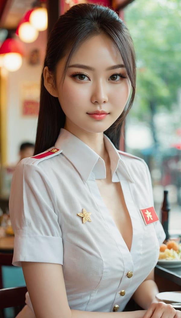 Tags: 21872187, SDXL
{"3": {"inputs": {"seed": 645414091966585, "steps": 32, "cfg": 7.1, "sampler_name": "dpmpp_2m", "scheduler": "karras", "denoise": 1.0, "model": ["27", 0], "positive": ["6", 0], "negative": ["7", 0], "latent_image": ["5", 0]}, "class_type": "KSampler"}, "4": {"inputs": {"ckpt_name": "juggernautxl.safetensors"}, "class_type": "CheckpointLoaderSimple"}, "5": {"inputs": {"width": 768, "height": 1344, "batch_size": 1}, "class_type": "EmptyLatentImage"}, "6": {"inputs": {"text": "27 year old girl, (russian:1.02), (chinese:1.04), (slim:1.05), (seductive facial expression:1.07), (detailed face:1.14), (idol:1.02), (cute:1.05), (seductive pose:1.11), (eyelashes:1.07), (pale skin:0.96), (beautiful eyes:1.01), (blush:0.99), (temptress:1.00), (in a seductive pose:1.04), (large perky breasts:1.11), (cleavage:1.03), (thigh gap:0.95), (a waitress in uniform:1.14) working at a restaurant, (skin fuzz:1.01), (RAW:1.07), (natural looking skin:1.04), (film:1.09), (detailed skin:1.01), (candid cinema:1.04), (textured skin:1.08), (portra:1.02), (soft lighting:1.05)", "clip": ["27", 1]}, "class_type": "CLIPTextEncode"}, "7": {"inputs": {"text": "(low resolution:1.07), (twisted:1.13), (open mouth:1.12), (distorted:1.11), (watermark:1.10), (bad hands:1.07), (worst quality:1.14)", "clip": ["27", 1]}, "class_type": "CLIPTextEncode"}, "8": {"inputs": {"samples": ["3", 0], "vae": ["4", 2]}, "class_type": "VAEDecode"}, "25": {"inputs": {"lora_name": "nudify_xl.safetensors", "strength_model": 0.06, "strength_clip": 0.29, "model": ["4", 0], "clip": ["4", 1]}, "class_type": "LoraLoader"}, "26": {"inputs": {"lora_name": "shirtlift_SDXL_v2.safetensors", "strength_model": 0.01, "strength_clip": 0.12, "model": ["25", 0], "clip": ["25", 1]}, "class_type": "LoraLoader"}, "27": {"inputs": {"lora_name": "PerfectEyesXL.safetensors", "strength_model": 0.18, "strength_clip": 0.0, "model": ["26", 0], "clip": ["26", 1]}, "class_type": "LoraLoader"}, "30": {"inputs": {"model_name": "4x_NMKD-Superscale-SP_178000_G.pth"}, "class_type": "UpscaleModelLoader"}, "31": {"inputs": {"upscale_model": ["30", 0], "image": ["8", 0]}, "class_type": "ImageUpscaleWithModel"}, "32": {"inputs": {"upscale_method": "lanczos", "scale_by": 0.5, "image": ["31", 0]}, "class_type": "ImageScaleBy"}, "33": {"inputs": {"pixels": ["32", 0], "vae": ["4", 2]}, "class_type": "VAEEncode"}, "34": {"inputs": {"seed": 645414091966585, "steps": 32, "cfg": 7.1, "sampler_name": "dpmpp_2m", "scheduler": "karras", "denoise": 0.3, "model": ["27", 0], "positive": ["6", 0], "negative": ["7", 0], "latent_image": ["33", 0]}, "class_type": "KSampler"}, "36": {"inputs": {"samples": ["34", 0], "vae": ["4", 2]}, "class_type": "VAEDecode"}, "39": {"inputs": {"filename_prefix": "comfyapi-1724940412721", "images": ["36", 0]}, "class_type": "SaveImage"}}