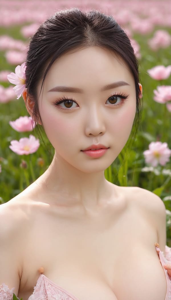 Tags: 21872187, SDXL
{"3": {"inputs": {"seed": 239155095830415, "steps": 64, "cfg": 6.64, "sampler_name": "dpmpp_2m", "scheduler": "karras", "denoise": 1.0, "model": ["27", 0], "positive": ["6", 0], "negative": ["7", 0], "latent_image": ["5", 0]}, "class_type": "KSampler"}, "4": {"inputs": {"ckpt_name": "juggernautxl.safetensors"}, "class_type": "CheckpointLoaderSimple"}, "5": {"inputs": {"width": 768, "height": 1344, "batch_size": 1}, "class_type": "EmptyLatentImage"}, "6": {"inputs": {"text": "26 year old girl, (chinese:1.05), (detailed face:0.95), (eyelashes:1.06), (cute:1.14), (seductive pose:1.14), (seductive facial expression:1.11), (beautiful eyes:1.08), (pale skin:1.09), (double eyelids:1.12), (blush:0.96), (temptress:1.01), (sexy lips:1.02), (idol:1.10), (slim:1.10), (in a seductive pose:1.02), (large perky breasts:1.07), (cleavage:1.10), (thigh gap:1.12), wearing (translucent clothes:0.95) on a flower field, (textured skin:1.00), (film:1.01), (candid cinema:1.09), (detailed skin:1.03), (RAW:1.08), (natural looking skin:1.09), (skin fuzz:1.08), (soft lighting:1.03), (portra:1.09)", "clip": ["27", 1]}, "class_type": "CLIPTextEncode"}, "7": {"inputs": {"text": "(open mouth:1.12), (twisted:1.06), (watermark:1.11), (worst quality:1.12), (bad hands:1.13), (low resolution:1.07)", "clip": ["27", 1]}, "class_type": "CLIPTextEncode"}, "8": {"inputs": {"samples": ["3", 0], "vae": ["4", 2]}, "class_type": "VAEDecode"}, "25": {"inputs": {"lora_name": "nudify_xl.safetensors", "strength_model": 0.22, "strength_clip": 0.14, "model": ["4", 0], "clip": ["4", 1]}, "class_type": "LoraLoader"}, "26": {"inputs": {"lora_name": "shirtlift_SDXL_v2.safetensors", "strength_model": 0.05, "strength_clip": 0.19, "model": ["25", 0], "clip": ["25", 1]}, "class_type": "LoraLoader"}, "27": {"inputs": {"lora_name": "PerfectEyesXL.safetensors", "strength_model": 0.07, "strength_clip": 0.12, "model": ["26", 0], "clip": ["26", 1]}, "class_type": "LoraLoader"}, "30": {"inputs": {"model_name": "4x_NMKD-Superscale-SP_178000_G.pth"}, "class_type": "UpscaleModelLoader"}, "31": {"inputs": {"upscale_model": ["30", 0], "image": ["8", 0]}, "class_type": "ImageUpscaleWithModel"}, "32": {"inputs": {"upscale_method": "lanczos", "scale_by": 0.5, "image": ["31", 0]}, "class_type": "ImageScaleBy"}, "33": {"inputs": {"pixels": ["32", 0], "vae": ["4", 2]}, "class_type": "VAEEncode"}, "34": {"inputs": {"seed": 239155095830415, "steps": 64, "cfg": 6.64, "sampler_name": "dpmpp_2m", "scheduler": "karras", "denoise": 0.3, "model": ["27", 0], "positive": ["6", 0], "negative": ["7", 0], "latent_image": ["33", 0]}, "class_type": "KSampler"}, "36": {"inputs": {"samples": ["34", 0], "vae": ["4", 2]}, "class_type": "VAEDecode"}, "39": {"inputs": {"filename_prefix": "comfyapi-1713748583613", "images": ["36", 0]}, "class_type": "SaveImage"}}