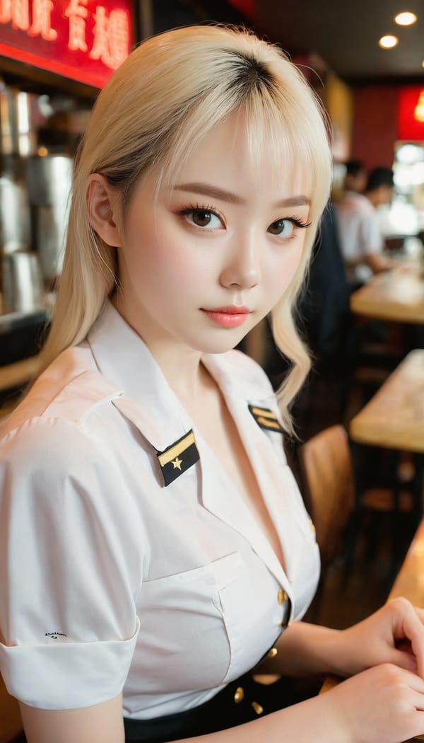 Tags: 21872187, SDXL
{"3": {"inputs": {"seed": 138246701591001, "steps": 32, "cfg": 6.36, "sampler_name": "dpmpp_2m", "scheduler": "karras", "denoise": 1.0, "model": ["27", 0], "positive": ["6", 0], "negative": ["7", 0], "latent_image": ["5", 0]}, "class_type": "KSampler"}, "4": {"inputs": {"ckpt_name": "juggernautxl.safetensors"}, "class_type": "CheckpointLoaderSimple"}, "5": {"inputs": {"width": 768, "height": 1344, "batch_size": 1}, "class_type": "EmptyLatentImage"}, "6": {"inputs": {"text": "19 year old girl, (eyelashes:1.02), (double eyelids:1.14), (pale skin:1.01), (slim:1.07), (seductive pose:0.96), (temptress:1.00), (beautiful eyes:0.96), (cute:1.05), (idol:1.02), (detailed face:1.01), (sexy lips:1.07), (seductive facial expression:1.10), (blush:1.03), (in a seductive pose:0.95), (large perky breasts:1.10), (cleavage:0.99), (thigh gap:1.09), (a waitress in uniform:1.07) working at a restaurant, (RAW:1.01), (natural looking skin:1.06), (film:1.01), (detailed skin:1.03), (soft lighting:1.09), (skin fuzz:1.04), (textured skin:1.05), (portra:1.02), (candid cinema:1.07)", "clip": ["27", 1]}, "class_type": "CLIPTextEncode"}, "7": {"inputs": {"text": "(twisted:1.10), (low resolution:1.08), (distorted:1.11), (open mouth:1.08), (bad hands:1.08), (worst quality:1.10), (watermark:1.11)", "clip": ["27", 1]}, "class_type": "CLIPTextEncode"}, "8": {"inputs": {"samples": ["3", 0], "vae": ["4", 2]}, "class_type": "VAEDecode"}, "25": {"inputs": {"lora_name": "nudify_xl.safetensors", "strength_model": 0.28, "strength_clip": 0.32, "model": ["4", 0], "clip": ["4", 1]}, "class_type": "LoraLoader"}, "26": {"inputs": {"lora_name": "shirtlift_SDXL_v2.safetensors", "strength_model": 0.06, "strength_clip": 0.16, "model": ["25", 0], "clip": ["25", 1]}, "class_type": "LoraLoader"}, "27": {"inputs": {"lora_name": "PerfectEyesXL.safetensors", "strength_model": 0.11, "strength_clip": 0.1, "model": ["26", 0], "clip": ["26", 1]}, "class_type": "LoraLoader"}, "30": {"inputs": {"model_name": "4x_NMKD-Superscale-SP_178000_G.pth"}, "class_type": "UpscaleModelLoader"}, "31": {"inputs": {"upscale_model": ["30", 0], "image": ["8", 0]}, "class_type": "ImageUpscaleWithModel"}, "32": {"inputs": {"upscale_method": "lanczos", "scale_by": 0.5, "image": ["31", 0]}, "class_type": "ImageScaleBy"}, "33": {"inputs": {"pixels": ["32", 0], "vae": ["4", 2]}, "class_type": "VAEEncode"}, "34": {"inputs": {"seed": 138246701591001, "steps": 32, "cfg": 6.36, "sampler_name": "dpmpp_2m", "scheduler": "karras", "denoise": 0.3, "model": ["27", 0], "positive": ["6", 0], "negative": ["7", 0], "latent_image": ["33", 0]}, "class_type": "KSampler"}, "36": {"inputs": {"samples": ["34", 0], "vae": ["4", 2]}, "class_type": "VAEDecode"}, "39": {"inputs": {"filename_prefix": "comfyapi-1735160628225", "images": ["36", 0]}, "class_type": "SaveImage"}}