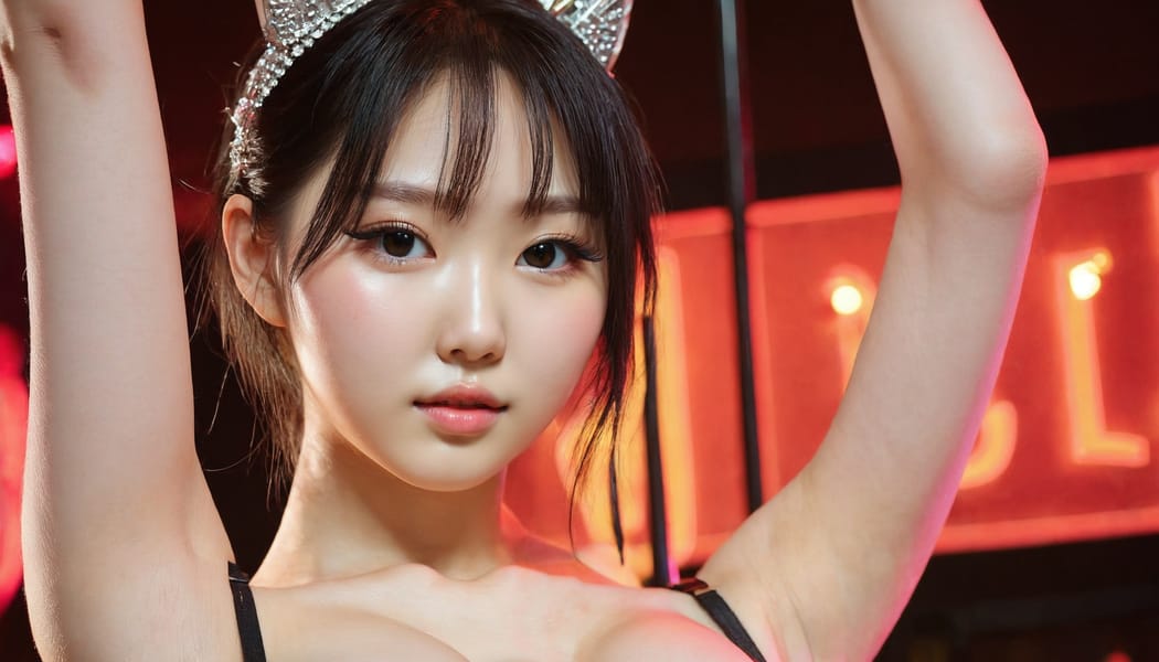 Tags: 21872187, SDXL
{"3": {"inputs": {"seed": 812752920045360, "steps": 64, "cfg": 7.4, "sampler_name": "dpmpp_2m", "scheduler": "karras", "denoise": 1.0, "model": ["27", 0], "positive": ["6", 0], "negative": ["7", 0], "latent_image": ["5", 0]}, "class_type": "KSampler"}, "4": {"inputs": {"ckpt_name": "juggernautxl.safetensors"}, "class_type": "CheckpointLoaderSimple"}, "5": {"inputs": {"width": 1344, "height": 768, "batch_size": 1}, "class_type": "EmptyLatentImage"}, "6": {"inputs": {"text": "19 year old girl, (korean:1.12), (japanese:1.01), (blush:1.06), (cute:1.14), (eyelashes:1.08), (slim:1.12), (pale skin:1.07), (seductive facial expression:1.08), (temptress:1.04), (sexy lips:1.00), (double eyelids:0.96), (beautiful eyes:0.99), (idol:1.11), (detailed face:1.13), (in a seductive pose:0.97), (large perky breasts:1.01), (cleavage:1.06), (thigh gap:1.12), (a pole dancer:1.04) at a night club, (RAW:1.09), (detailed skin:1.03), (candid cinema:1.00), (soft lighting:1.09), (skin fuzz:1.03), (natural looking skin:1.09), (film:1.02), (textured skin:1.06), (portra:1.00)", "clip": ["27", 1]}, "class_type": "CLIPTextEncode"}, "7": {"inputs": {"text": "(bad hands:1.10), (watermark:1.13), (worst quality:1.09), (twisted:1.10), (open mouth:1.14), (low resolution:1.05), (distorted:1.05)", "clip": ["27", 1]}, "class_type": "CLIPTextEncode"}, "8": {"inputs": {"samples": ["3", 0], "vae": ["4", 2]}, "class_type": "VAEDecode"}, "25": {"inputs": {"lora_name": "nudify_xl.safetensors", "strength_model": 0.16, "strength_clip": 0.18, "model": ["4", 0], "clip": ["4", 1]}, "class_type": "LoraLoader"}, "26": {"inputs": {"lora_name": "shirtlift_SDXL_v2.safetensors", "strength_model": 0.06, "strength_clip": 0.04, "model": ["25", 0], "clip": ["25", 1]}, "class_type": "LoraLoader"}, "27": {"inputs": {"lora_name": "PerfectEyesXL.safetensors", "strength_model": 0.17, "strength_clip": 0.01, "model": ["26", 0], "clip": ["26", 1]}, "class_type": "LoraLoader"}, "30": {"inputs": {"model_name": "4x_NMKD-Superscale-SP_178000_G.pth"}, "class_type": "UpscaleModelLoader"}, "31": {"inputs": {"upscale_model": ["30", 0], "image": ["8", 0]}, "class_type": "ImageUpscaleWithModel"}, "32": {"inputs": {"upscale_method": "lanczos", "scale_by": 0.5, "image": ["31", 0]}, "class_type": "ImageScaleBy"}, "33": {"inputs": {"pixels": ["32", 0], "vae": ["4", 2]}, "class_type": "VAEEncode"}, "34": {"inputs": {"seed": 812752920045360, "steps": 64, "cfg": 7.4, "sampler_name": "dpmpp_2m", "scheduler": "karras", "denoise": 0.3, "model": ["27", 0], "positive": ["6", 0], "negative": ["7", 0], "latent_image": ["33", 0]}, "class_type": "KSampler"}, "36": {"inputs": {"samples": ["34", 0], "vae": ["4", 2]}, "class_type": "VAEDecode"}, "39": {"inputs": {"filename_prefix": "comfyapi-1731092516962", "images": ["36", 0]}, "class_type": "SaveImage"}}