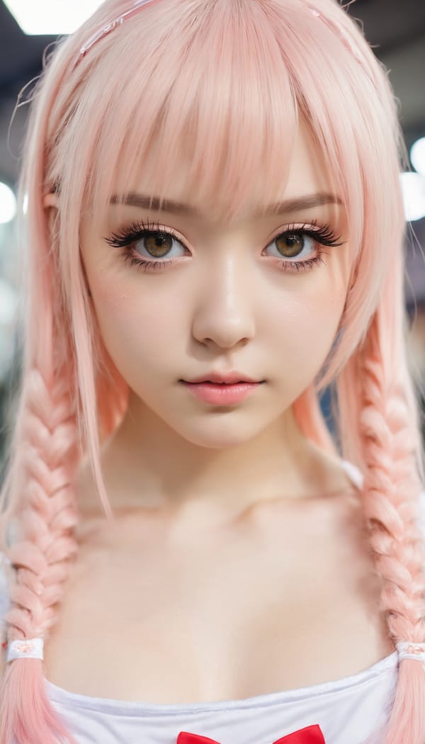 Tags: 21872187, SDXL
{"3": {"inputs": {"seed": 733232926597283, "steps": 64, "cfg": 5.87, "sampler_name": "dpmpp_2m", "scheduler": "karras", "denoise": 1.0, "model": ["27", 0], "positive": ["6", 0], "negative": ["7", 0], "latent_image": ["5", 0]}, "class_type": "KSampler"}, "4": {"inputs": {"ckpt_name": "juggernautxl.safetensors"}, "class_type": "CheckpointLoaderSimple"}, "5": {"inputs": {"width": 768, "height": 1344, "batch_size": 1}, "class_type": "EmptyLatentImage"}, "6": {"inputs": {"text": "18 year old girl, (irish:1.03), (beautiful eyes:1.00), (cute:0.96), (detailed face:1.12), (slim:1.06), (seductive facial expression:0.95), (blush:1.09), (idol:1.12), (sexy lips:1.07), (double eyelids:1.11), (temptress:1.03), (pale skin:0.98), (eyelashes:1.04), (perky ass:1.14), (exposed ass:0.96), (looking back:1.01), (sexy ass:0.97), (thigh gap:0.99), (in a cosplay:1.09) at comiket posing for camera, (RAW:1.01), (soft lighting:1.09), (film:1.05), (natural looking skin:1.08), (portra:1.00), (detailed skin:1.07), (textured skin:1.09), (candid cinema:1.01), (skin fuzz:1.08)", "clip": ["27", 1]}, "class_type": "CLIPTextEncode"}, "7": {"inputs": {"text": "(twisted:1.08), (watermark:1.14), (open mouth:1.08), (worst quality:1.14), (low resolution:1.12), (bad hands:1.10), (distorted:1.12)", "clip": ["27", 1]}, "class_type": "CLIPTextEncode"}, "8": {"inputs": {"samples": ["3", 0], "vae": ["4", 2]}, "class_type": "VAEDecode"}, "25": {"inputs": {"lora_name": "nudify_xl.safetensors", "strength_model": 0.1, "strength_clip": 0.21, "model": ["4", 0], "clip": ["4", 1]}, "class_type": "LoraLoader"}, "26": {"inputs": {"lora_name": "shirtlift_SDXL_v2.safetensors", "strength_model": 0.03, "strength_clip": 0.01, "model": ["25", 0], "clip": ["25", 1]}, "class_type": "LoraLoader"}, "27": {"inputs": {"lora_name": "PerfectEyesXL.safetensors", "strength_model": 0.16, "strength_clip": 0.0, "model": ["26", 0], "clip": ["26", 1]}, "class_type": "LoraLoader"}, "30": {"inputs": {"model_name": "4x_NMKD-Superscale-SP_178000_G.pth"}, "class_type": "UpscaleModelLoader"}, "31": {"inputs": {"upscale_model": ["30", 0], "image": ["8", 0]}, "class_type": "ImageUpscaleWithModel"}, "32": {"inputs": {"upscale_method": "lanczos", "scale_by": 0.5, "image": ["31", 0]}, "class_type": "ImageScaleBy"}, "33": {"inputs": {"pixels": ["32", 0], "vae": ["4", 2]}, "class_type": "VAEEncode"}, "34": {"inputs": {"seed": 733232926597283, "steps": 64, "cfg": 5.87, "sampler_name": "dpmpp_2m", "scheduler": "karras", "denoise": 0.3, "model": ["27", 0], "positive": ["6", 0], "negative": ["7", 0], "latent_image": ["33", 0]}, "class_type": "KSampler"}, "36": {"inputs": {"samples": ["34", 0], "vae": ["4", 2]}, "class_type": "VAEDecode"}, "39": {"inputs": {"filename_prefix": "comfyapi-1731795738072", "images": ["36", 0]}, "class_type": "SaveImage"}}