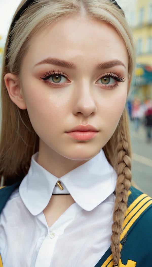 Tags: 21872187, SDXL
{"3": {"inputs": {"seed": 105286715319458, "steps": 32, "cfg": 7.41, "sampler_name": "dpmpp_2m", "scheduler": "karras", "denoise": 1.0, "model": ["27", 0], "positive": ["6", 0], "negative": ["7", 0], "latent_image": ["5", 0]}, "class_type": "KSampler"}, "4": {"inputs": {"ckpt_name": "juggernautxl.safetensors"}, "class_type": "CheckpointLoaderSimple"}, "5": {"inputs": {"width": 768, "height": 1344, "batch_size": 1}, "class_type": "EmptyLatentImage"}, "6": {"inputs": {"text": "18 year old girl, (ukrainian:1.10), (irish:0.97), (sexy lips:1.03), (seductive facial expression:1.10), (idol:1.12), (detailed face:0.96), (blush:1.04), (seductive pose:1.10), (temptress:0.96), (beautiful eyes:0.95), (pale skin:1.01), (eyelashes:1.08), (double eyelids:1.04), (cute:1.10), (slim:1.04), (in a seductive pose:1.05), (large perky breasts:1.05), (cleavage:1.06), (thigh gap:1.13), (school uniform:1.05), choker, busy street, (portra:1.08), (candid cinema:1.04), (textured skin:1.05), (soft lighting:1.04), (RAW:1.03), (detailed skin:1.07), (natural looking skin:1.02), (film:1.02), (skin fuzz:1.01)", "clip": ["27", 1]}, "class_type": "CLIPTextEncode"}, "7": {"inputs": {"text": "(twisted:1.06), (worst quality:1.07), (distorted:1.09), (watermark:1.14), (low resolution:1.09), (open mouth:1.05), (bad hands:1.05)", "clip": ["27", 1]}, "class_type": "CLIPTextEncode"}, "8": {"inputs": {"samples": ["3", 0], "vae": ["4", 2]}, "class_type": "VAEDecode"}, "25": {"inputs": {"lora_name": "nudify_xl.safetensors", "strength_model": 0.15, "strength_clip": 0.05, "model": ["4", 0], "clip": ["4", 1]}, "class_type": "LoraLoader"}, "26": {"inputs": {"lora_name": "shirtlift_SDXL_v2.safetensors", "strength_model": 0.06, "strength_clip": 0.12, "model": ["25", 0], "clip": ["25", 1]}, "class_type": "LoraLoader"}, "27": {"inputs": {"lora_name": "PerfectEyesXL.safetensors", "strength_model": 0.12, "strength_clip": 0.04, "model": ["26", 0], "clip": ["26", 1]}, "class_type": "LoraLoader"}, "30": {"inputs": {"model_name": "4x_NMKD-Superscale-SP_178000_G.pth"}, "class_type": "UpscaleModelLoader"}, "31": {"inputs": {"upscale_model": ["30", 0], "image": ["8", 0]}, "class_type": "ImageUpscaleWithModel"}, "32": {"inputs": {"upscale_method": "lanczos", "scale_by": 0.5, "image": ["31", 0]}, "class_type": "ImageScaleBy"}, "33": {"inputs": {"pixels": ["32", 0], "vae": ["4", 2]}, "class_type": "VAEEncode"}, "34": {"inputs": {"seed": 105286715319458, "steps": 32, "cfg": 7.41, "sampler_name": "dpmpp_2m", "scheduler": "karras", "denoise": 0.3, "model": ["27", 0], "positive": ["6", 0], "negative": ["7", 0], "latent_image": ["33", 0]}, "class_type": "KSampler"}, "36": {"inputs": {"samples": ["34", 0], "vae": ["4", 2]}, "class_type": "VAEDecode"}, "39": {"inputs": {"filename_prefix": "comfyapi-1735748388766", "images": ["36", 0]}, "class_type": "SaveImage"}}