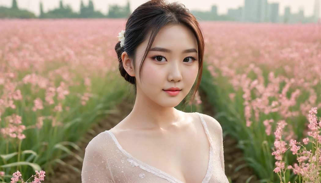 Tags: 21872187, SDXL
{"3": {"inputs": {"seed": 679019676330133, "steps": 64, "cfg": 6.77, "sampler_name": "dpmpp_2m", "scheduler": "karras", "denoise": 1.0, "model": ["27", 0], "positive": ["6", 0], "negative": ["7", 0], "latent_image": ["5", 0]}, "class_type": "KSampler"}, "4": {"inputs": {"ckpt_name": "juggernautXL_v8Rundiffusion.safetensors"}, "class_type": "CheckpointLoaderSimple"}, "5": {"inputs": {"width": 1344, "height": 768, "batch_size": 1}, "class_type": "EmptyLatentImage"}, "6": {"inputs": {"text": "28 year old girl, (korean:1.10), (chinese:1.10), (eyelashes:1.10), (detailed face:1.10), (double eyelids:0.96), (sexy lips:1.02), (cute:1.05), (temptress:1.09), (seductive facial expression:1.11), (seductive pose:0.95), (slim:1.03), (pale skin:1.11), (blush:0.97), (idol:0.98), (beautiful eyes:1.11), (perky ass:1.13), (exposed ass:0.96), (looking back:0.96), (sexy ass:1.08), (thigh gap:0.99), wearing (translucent clothes:1.11) on a flower field, (soft lighting:1.04), (film:1.01), (portra:1.02), (RAW:1.01), (detailed skin:1.07), (textured skin:1.05), (natural looking skin:1.05), (skin fuzz:1.01), (candid cinema:1.01)", "clip": ["27", 1]}, "class_type": "CLIPTextEncode"}, "7": {"inputs": {"text": "(twisted:1.07), (bad hands:1.14), (distorted:1.10), (low resolution:1.09), (worst quality:1.08), (open mouth:1.06), (watermark:1.13)", "clip": ["27", 1]}, "class_type": "CLIPTextEncode"}, "8": {"inputs": {"samples": ["3", 0], "vae": ["4", 2]}, "class_type": "VAEDecode"}, "25": {"inputs": {"lora_name": "nudify_xl.safetensors", "strength_model": 0.15, "strength_clip": 0.17, "model": ["4", 0], "clip": ["4", 1]}, "class_type": "LoraLoader"}, "26": {"inputs": {"lora_name": "shirtlift_SDXL_v2.safetensors", "strength_model": 0.15, "strength_clip": 0.0, "model": ["25", 0], "clip": ["25", 1]}, "class_type": "LoraLoader"}, "27": {"inputs": {"lora_name": "PerfectEyesXL.safetensors", "strength_model": 0.19, "strength_clip": 0.14, "model": ["26", 0], "clip": ["26", 1]}, "class_type": "LoraLoader"}, "30": {"inputs": {"model_name": "4x_NMKD-Superscale-SP_178000_G.pth"}, "class_type": "UpscaleModelLoader"}, "31": {"inputs": {"upscale_model": ["30", 0], "image": ["8", 0]}, "class_type": "ImageUpscaleWithModel"}, "32": {"inputs": {"upscale_method": "lanczos", "scale_by": 0.5, "image": ["31", 0]}, "class_type": "ImageScaleBy"}, "33": {"inputs": {"pixels": ["32", 0], "vae": ["4", 2]}, "class_type": "VAEEncode"}, "34": {"inputs": {"seed": 679019676330133, "steps": 64, "cfg": 6.77, "sampler_name": "dpmpp_2m", "scheduler": "karras", "denoise": 0.3, "model": ["27", 0], "positive": ["6", 0], "negative": ["7", 0], "latent_image": ["33", 0]}, "class_type": "KSampler"}, "36": {"inputs": {"samples": ["34", 0], "vae": ["4", 2]}, "class_type": "VAEDecode"}, "39": {"inputs": {"filename_prefix": "comfyapi-1707924055794", "images": ["36", 0]}, "class_type": "SaveImage"}}