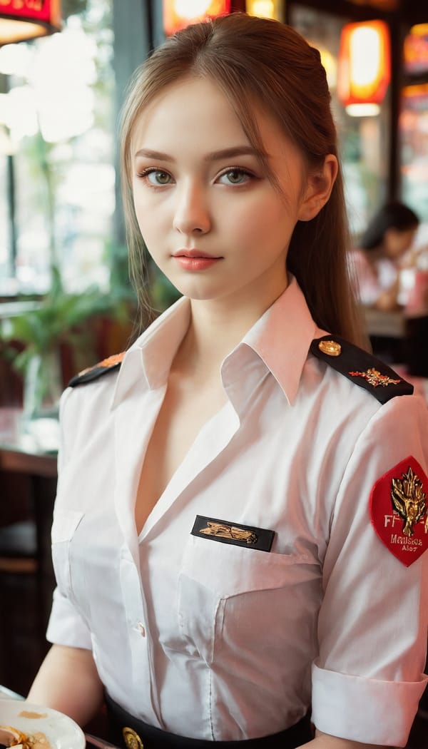 Tags: 21872187, SDXL
{"3": {"inputs": {"seed": 569387233592869, "steps": 64, "cfg": 5.11, "sampler_name": "dpmpp_2m", "scheduler": "karras", "denoise": 1.0, "model": ["27", 0], "positive": ["6", 0], "negative": ["7", 0], "latent_image": ["5", 0]}, "class_type": "KSampler"}, "4": {"inputs": {"ckpt_name": "juggernautxl.safetensors"}, "class_type": "CheckpointLoaderSimple"}, "5": {"inputs": {"width": 768, "height": 1344, "batch_size": 1}, "class_type": "EmptyLatentImage"}, "6": {"inputs": {"text": "21 year old girl, (russian:1.00), (beautiful eyes:1.12), (temptress:1.07), (sexy lips:0.98), (blush:1.09), (idol:1.02), (seductive pose:1.05), (seductive facial expression:1.01), (double eyelids:1.02), (slim:0.97), (detailed face:1.05), (cute:1.11), (pale skin:1.03), (on all fours:1.09), (spreading ass cheeks:0.96), (from behind:1.11), (backboob:1.04), (a waitress in uniform:1.07) working at a restaurant, (film:1.05), (detailed skin:1.05), (portra:1.06), (candid cinema:1.09), (RAW:1.00), (soft lighting:1.03), (textured skin:1.04), (natural looking skin:1.05), (skin fuzz:1.06)", "clip": ["27", 1]}, "class_type": "CLIPTextEncode"}, "7": {"inputs": {"text": "(watermark:1.10), (distorted:1.06), (bad hands:1.10), (worst quality:1.08), (open mouth:1.05), (low resolution:1.12), (twisted:1.07)", "clip": ["27", 1]}, "class_type": "CLIPTextEncode"}, "8": {"inputs": {"samples": ["3", 0], "vae": ["4", 2]}, "class_type": "VAEDecode"}, "25": {"inputs": {"lora_name": "nudify_xl.safetensors", "strength_model": 0.35, "strength_clip": 0.38, "model": ["4", 0], "clip": ["4", 1]}, "class_type": "LoraLoader"}, "26": {"inputs": {"lora_name": "shirtlift_SDXL_v2.safetensors", "strength_model": 0.05, "strength_clip": 0.0, "model": ["25", 0], "clip": ["25", 1]}, "class_type": "LoraLoader"}, "27": {"inputs": {"lora_name": "PerfectEyesXL.safetensors", "strength_model": 0.15, "strength_clip": 0.11, "model": ["26", 0], "clip": ["26", 1]}, "class_type": "LoraLoader"}, "30": {"inputs": {"model_name": "4x_NMKD-Superscale-SP_178000_G.pth"}, "class_type": "UpscaleModelLoader"}, "31": {"inputs": {"upscale_model": ["30", 0], "image": ["8", 0]}, "class_type": "ImageUpscaleWithModel"}, "32": {"inputs": {"upscale_method": "lanczos", "scale_by": 0.5, "image": ["31", 0]}, "class_type": "ImageScaleBy"}, "33": {"inputs": {"pixels": ["32", 0], "vae": ["4", 2]}, "class_type": "VAEEncode"}, "34": {"inputs": {"seed": 569387233592869, "steps": 64, "cfg": 5.11, "sampler_name": "dpmpp_2m", "scheduler": "karras", "denoise": 0.3, "model": ["27", 0], "positive": ["6", 0], "negative": ["7", 0], "latent_image": ["33", 0]}, "class_type": "KSampler"}, "36": {"inputs": {"samples": ["34", 0], "vae": ["4", 2]}, "class_type": "VAEDecode"}, "39": {"inputs": {"filename_prefix": "comfyapi-1714969676613", "images": ["36", 0]}, "class_type": "SaveImage"}}