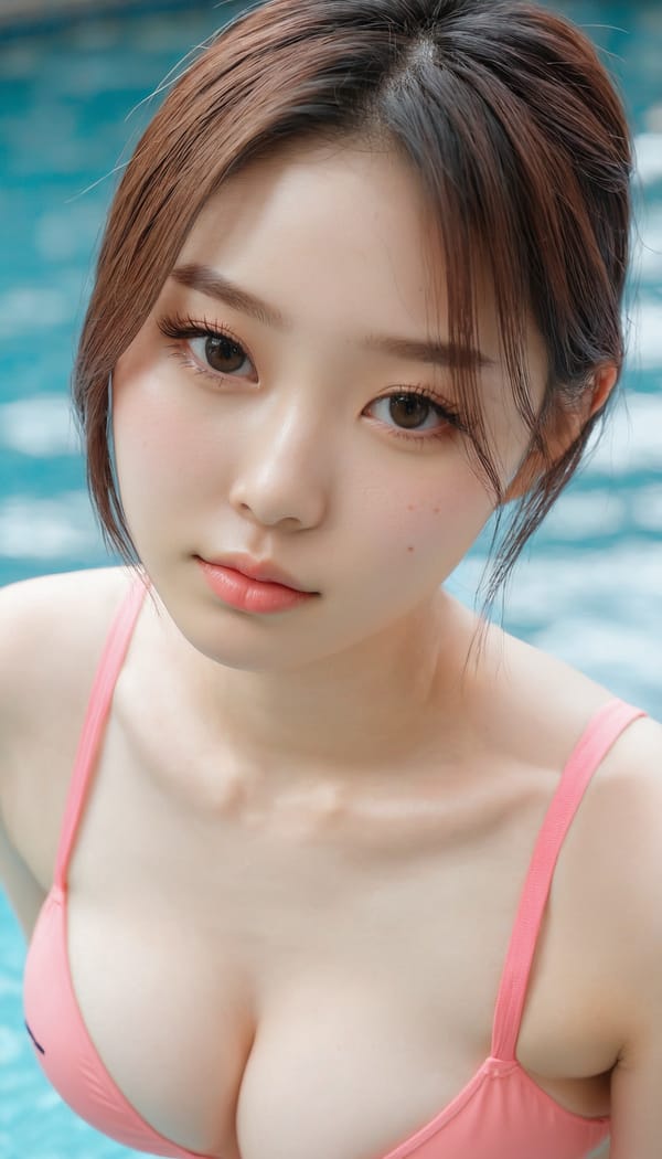 Tags: 21872187, SDXL
{"3": {"inputs": {"seed": 718596294963655, "steps": 32, "cfg": 7.22, "sampler_name": "dpmpp_2m", "scheduler": "karras", "denoise": 1.0, "model": ["27", 0], "positive": ["6", 0], "negative": ["7", 0], "latent_image": ["5", 0]}, "class_type": "KSampler"}, "4": {"inputs": {"ckpt_name": "juggernautxl.safetensors"}, "class_type": "CheckpointLoaderSimple"}, "5": {"inputs": {"width": 768, "height": 1344, "batch_size": 1}, "class_type": "EmptyLatentImage"}, "6": {"inputs": {"text": "20 year old girl, (korean:0.99), (seductive facial expression:1.05), (blush:1.10), (cute:1.13), (beautiful eyes:1.05), (double eyelids:0.96), (seductive pose:0.98), (temptress:0.96), (pale skin:1.02), (idol:1.02), (detailed face:1.06), (slim:1.12), (eyelashes:1.12), (in a seductive pose:1.04), (large perky breasts:1.04), (cleavage:1.09), (thigh gap:1.11), (in a swimsuit:1.08) at a pool, (film:1.08), (textured skin:1.07), (portra:1.04), (skin fuzz:1.07), (natural looking skin:1.04), (candid cinema:1.08), (RAW:1.06), (detailed skin:1.04), (soft lighting:1.07)", "clip": ["27", 1]}, "class_type": "CLIPTextEncode"}, "7": {"inputs": {"text": "(open mouth:1.13), (bad hands:1.07), (worst quality:1.11), (low resolution:1.09), (distorted:1.08), (twisted:1.09), (watermark:1.07)", "clip": ["27", 1]}, "class_type": "CLIPTextEncode"}, "8": {"inputs": {"samples": ["3", 0], "vae": ["4", 2]}, "class_type": "VAEDecode"}, "25": {"inputs": {"lora_name": "nudify_xl.safetensors", "strength_model": 0.22, "strength_clip": 0.27, "model": ["4", 0], "clip": ["4", 1]}, "class_type": "LoraLoader"}, "26": {"inputs": {"lora_name": "shirtlift_SDXL_v2.safetensors", "strength_model": 0.01, "strength_clip": 0.06, "model": ["25", 0], "clip": ["25", 1]}, "class_type": "LoraLoader"}, "27": {"inputs": {"lora_name": "PerfectEyesXL.safetensors", "strength_model": 0.16, "strength_clip": 0.15, "model": ["26", 0], "clip": ["26", 1]}, "class_type": "LoraLoader"}, "30": {"inputs": {"model_name": "4x_NMKD-Superscale-SP_178000_G.pth"}, "class_type": "UpscaleModelLoader"}, "31": {"inputs": {"upscale_model": ["30", 0], "image": ["8", 0]}, "class_type": "ImageUpscaleWithModel"}, "32": {"inputs": {"upscale_method": "lanczos", "scale_by": 0.5, "image": ["31", 0]}, "class_type": "ImageScaleBy"}, "33": {"inputs": {"pixels": ["32", 0], "vae": ["4", 2]}, "class_type": "VAEEncode"}, "34": {"inputs": {"seed": 718596294963655, "steps": 32, "cfg": 7.22, "sampler_name": "dpmpp_2m", "scheduler": "karras", "denoise": 0.3, "model": ["27", 0], "positive": ["6", 0], "negative": ["7", 0], "latent_image": ["33", 0]}, "class_type": "KSampler"}, "36": {"inputs": {"samples": ["34", 0], "vae": ["4", 2]}, "class_type": "VAEDecode"}, "39": {"inputs": {"filename_prefix": "comfyapi-1714274908440", "images": ["36", 0]}, "class_type": "SaveImage"}}