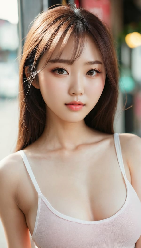 Tags: 21872187, SDXL
{"3": {"inputs": {"seed": 548159008354039, "steps": 64, "cfg": 5.21, "sampler_name": "dpmpp_2m", "scheduler": "karras", "denoise": 1.0, "model": ["27", 0], "positive": ["6", 0], "negative": ["7", 0], "latent_image": ["5", 0]}, "class_type": "KSampler"}, "4": {"inputs": {"ckpt_name": "juggernautxl.safetensors"}, "class_type": "CheckpointLoaderSimple"}, "5": {"inputs": {"width": 768, "height": 1344, "batch_size": 1}, "class_type": "EmptyLatentImage"}, "6": {"inputs": {"text": "28 year old girl, (korean:0.99), (eyelashes:1.01), (seductive pose:1.03), (blush:1.14), (slim:1.07), (seductive facial expression:1.10), (double eyelids:0.98), (idol:1.12), (pale skin:1.14), (beautiful eyes:1.08), (sexy lips:0.97), (detailed face:1.11), (temptress:1.01), (cute:1.08), (perky ass:1.12), (exposed ass:1.09), (looking back:1.09), (sexy ass:1.07), (thigh gap:1.07), (white tanktop:1.01), busy street, (RAW:1.02), (textured skin:1.08), (skin fuzz:1.03), (soft lighting:1.08), (portra:1.08), (film:1.04), (natural looking skin:1.09), (candid cinema:1.01), (detailed skin:1.02)", "clip": ["27", 1]}, "class_type": "CLIPTextEncode"}, "7": {"inputs": {"text": "(watermark:1.07), (bad hands:1.05), (distorted:1.07), (worst quality:1.13), (twisted:1.09), (open mouth:1.11), (low resolution:1.14)", "clip": ["27", 1]}, "class_type": "CLIPTextEncode"}, "8": {"inputs": {"samples": ["3", 0], "vae": ["4", 2]}, "class_type": "VAEDecode"}, "25": {"inputs": {"lora_name": "nudify_xl.safetensors", "strength_model": 0.34, "strength_clip": 0.23, "model": ["4", 0], "clip": ["4", 1]}, "class_type": "LoraLoader"}, "26": {"inputs": {"lora_name": "shirtlift_SDXL_v2.safetensors", "strength_model": 0.03, "strength_clip": 0.0, "model": ["25", 0], "clip": ["25", 1]}, "class_type": "LoraLoader"}, "27": {"inputs": {"lora_name": "PerfectEyesXL.safetensors", "strength_model": 0.08, "strength_clip": 0.11, "model": ["26", 0], "clip": ["26", 1]}, "class_type": "LoraLoader"}, "30": {"inputs": {"model_name": "4x_NMKD-Superscale-SP_178000_G.pth"}, "class_type": "UpscaleModelLoader"}, "31": {"inputs": {"upscale_model": ["30", 0], "image": ["8", 0]}, "class_type": "ImageUpscaleWithModel"}, "32": {"inputs": {"upscale_method": "lanczos", "scale_by": 0.5, "image": ["31", 0]}, "class_type": "ImageScaleBy"}, "33": {"inputs": {"pixels": ["32", 0], "vae": ["4", 2]}, "class_type": "VAEEncode"}, "34": {"inputs": {"seed": 548159008354039, "steps": 64, "cfg": 5.21, "sampler_name": "dpmpp_2m", "scheduler": "karras", "denoise": 0.3, "model": ["27", 0], "positive": ["6", 0], "negative": ["7", 0], "latent_image": ["33", 0]}, "class_type": "KSampler"}, "36": {"inputs": {"samples": ["34", 0], "vae": ["4", 2]}, "class_type": "VAEDecode"}, "39": {"inputs": {"filename_prefix": "comfyapi-1716182156821", "images": ["36", 0]}, "class_type": "SaveImage"}}