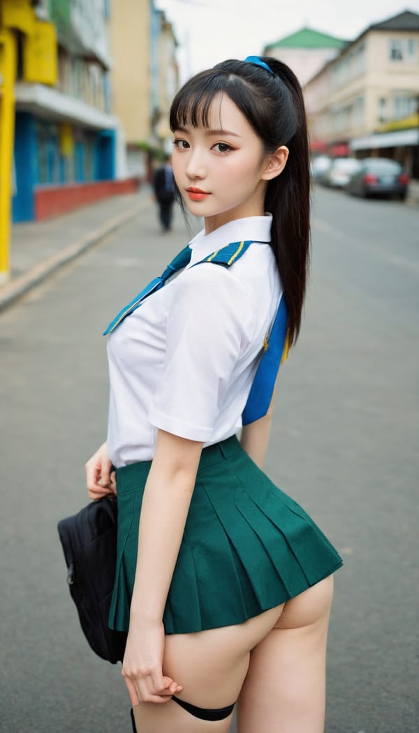 Tags: 21872187, SDXL
{"3": {"inputs": {"seed": 297776612068003, "steps": 32, "cfg": 6.03, "sampler_name": "dpmpp_2m", "scheduler": "karras", "denoise": 1.0, "model": ["27", 0], "positive": ["6", 0], "negative": ["7", 0], "latent_image": ["5", 0]}, "class_type": "KSampler"}, "4": {"inputs": {"ckpt_name": "helloworldxl.safetensors"}, "class_type": "CheckpointLoaderSimple"}, "5": {"inputs": {"width": 768, "height": 1344, "batch_size": 1}, "class_type": "EmptyLatentImage"}, "6": {"inputs": {"text": "24 year old girl, (ukrainian:1.02), (chinese:1.12), (irish:1.13), (blush:1.01), (temptress:0.98), (pale skin:1.05), (seductive pose:1.11), (cute:1.09), (double eyelids:1.05), (eyelashes:1.04), (slim:0.99), (sexy lips:1.03), (detailed face:1.02), (seductive facial expression:1.04), (beautiful eyes:1.03), (perky ass:1.00), (exposed ass:1.04), (looking back:1.13), (sexy ass:1.13), (thigh gap:0.98), (school uniform:1.00), choker, busy street, (natural looking skin:1.07), (portra:1.00), (textured skin:1.01), (RAW:1.01), (soft lighting:1.05), (detailed skin:1.03), (candid cinema:1.04), (skin fuzz:1.09), (film:1.05)", "clip": ["27", 1]}, "class_type": "CLIPTextEncode"}, "7": {"inputs": {"text": "(watermark:1.10), (distorted:1.12), (open mouth:1.07), (twisted:1.09), (bad hands:1.05), (worst quality:1.05), (low resolution:1.07)", "clip": ["27", 1]}, "class_type": "CLIPTextEncode"}, "8": {"inputs": {"samples": ["3", 0], "vae": ["4", 2]}, "class_type": "VAEDecode"}, "25": {"inputs": {"lora_name": "nudify_xl.safetensors", "strength_model": 0.18, "strength_clip": 0.11, "model": ["4", 0], "clip": ["4", 1]}, "class_type": "LoraLoader"}, "26": {"inputs": {"lora_name": "shirtlift_SDXL_v2.safetensors", "strength_model": 0.03, "strength_clip": 0.06, "model": ["25", 0], "clip": ["25", 1]}, "class_type": "LoraLoader"}, "27": {"inputs": {"lora_name": "PerfectEyesXL.safetensors", "strength_model": 0.07, "strength_clip": 0.0, "model": ["26", 0], "clip": ["26", 1]}, "class_type": "LoraLoader"}, "30": {"inputs": {"model_name": "4x_NMKD-Superscale-SP_178000_G.pth"}, "class_type": "UpscaleModelLoader"}, "31": {"inputs": {"upscale_model": ["30", 0], "image": ["8", 0]}, "class_type": "ImageUpscaleWithModel"}, "32": {"inputs": {"upscale_method": "lanczos", "scale_by": 0.5, "image": ["31", 0]}, "class_type": "ImageScaleBy"}, "33": {"inputs": {"pixels": ["32", 0], "vae": ["4", 2]}, "class_type": "VAEEncode"}, "34": {"inputs": {"seed": 297776612068003, "steps": 32, "cfg": 6.03, "sampler_name": "dpmpp_2m", "scheduler": "karras", "denoise": 0.3, "model": ["27", 0], "positive": ["6", 0], "negative": ["7", 0], "latent_image": ["33", 0]}, "class_type": "KSampler"}, "36": {"inputs": {"samples": ["34", 0], "vae": ["4", 2]}, "class_type": "VAEDecode"}, "39": {"inputs": {"filename_prefix": "comfyapi-1735178222311", "images": ["36", 0]}, "class_type": "SaveImage"}}