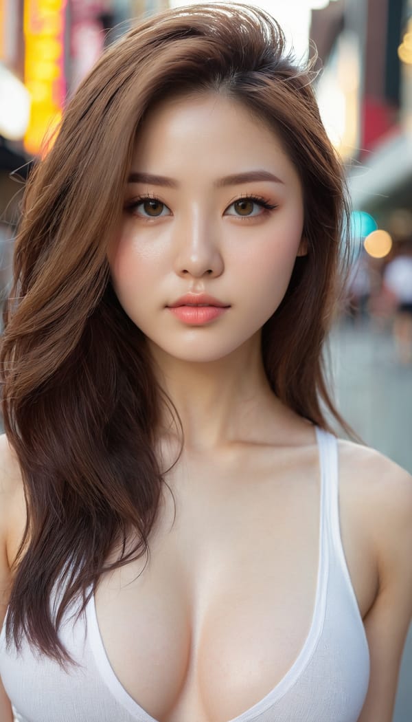 Tags: 21872187, SDXL
{"3": {"inputs": {"seed": 355127007992494, "steps": 32, "cfg": 7.27, "sampler_name": "dpmpp_2m", "scheduler": "karras", "denoise": 1.0, "model": ["27", 0], "positive": ["6", 0], "negative": ["7", 0], "latent_image": ["5", 0]}, "class_type": "KSampler"}, "4": {"inputs": {"ckpt_name": "juggernautxl.safetensors"}, "class_type": "CheckpointLoaderSimple"}, "5": {"inputs": {"width": 768, "height": 1344, "batch_size": 1}, "class_type": "EmptyLatentImage"}, "6": {"inputs": {"text": "25 year old girl, (idol:1.13), (sexy lips:1.08), (seductive pose:0.96), (seductive facial expression:1.11), (slim:1.05), (cute:1.01), (double eyelids:1.05), (pale skin:1.07), (eyelashes:0.97), (temptress:1.04), (detailed face:1.04), (beautiful eyes:1.06), (in a seductive pose:0.98), (large perky breasts:1.12), (cleavage:1.10), (thigh gap:0.97), (white tanktop:1.03), busy street, (candid cinema:1.05), (skin fuzz:1.09), (RAW:1.01), (detailed skin:1.00), (film:1.09), (textured skin:1.09), (soft lighting:1.08), (natural looking skin:1.01), (portra:1.05)", "clip": ["27", 1]}, "class_type": "CLIPTextEncode"}, "7": {"inputs": {"text": "(distorted:1.14), (bad hands:1.06), (open mouth:1.07), (twisted:1.14), (worst quality:1.14), (low resolution:1.10)", "clip": ["27", 1]}, "class_type": "CLIPTextEncode"}, "8": {"inputs": {"samples": ["3", 0], "vae": ["4", 2]}, "class_type": "VAEDecode"}, "25": {"inputs": {"lora_name": "nudify_xl.safetensors", "strength_model": 0.05, "strength_clip": 0.19, "model": ["4", 0], "clip": ["4", 1]}, "class_type": "LoraLoader"}, "26": {"inputs": {"lora_name": "shirtlift_SDXL_v2.safetensors", "strength_model": 0.0, "strength_clip": 0.15, "model": ["25", 0], "clip": ["25", 1]}, "class_type": "LoraLoader"}, "27": {"inputs": {"lora_name": "PerfectEyesXL.safetensors", "strength_model": 0.03, "strength_clip": 0.02, "model": ["26", 0], "clip": ["26", 1]}, "class_type": "LoraLoader"}, "30": {"inputs": {"model_name": "4x_NMKD-Superscale-SP_178000_G.pth"}, "class_type": "UpscaleModelLoader"}, "31": {"inputs": {"upscale_model": ["30", 0], "image": ["8", 0]}, "class_type": "ImageUpscaleWithModel"}, "32": {"inputs": {"upscale_method": "lanczos", "scale_by": 0.5, "image": ["31", 0]}, "class_type": "ImageScaleBy"}, "33": {"inputs": {"pixels": ["32", 0], "vae": ["4", 2]}, "class_type": "VAEEncode"}, "34": {"inputs": {"seed": 355127007992494, "steps": 32, "cfg": 7.27, "sampler_name": "dpmpp_2m", "scheduler": "karras", "denoise": 0.3, "model": ["27", 0], "positive": ["6", 0], "negative": ["7", 0], "latent_image": ["33", 0]}, "class_type": "KSampler"}, "36": {"inputs": {"samples": ["34", 0], "vae": ["4", 2]}, "class_type": "VAEDecode"}, "39": {"inputs": {"filename_prefix": "comfyapi-1718713586805", "images": ["36", 0]}, "class_type": "SaveImage"}}