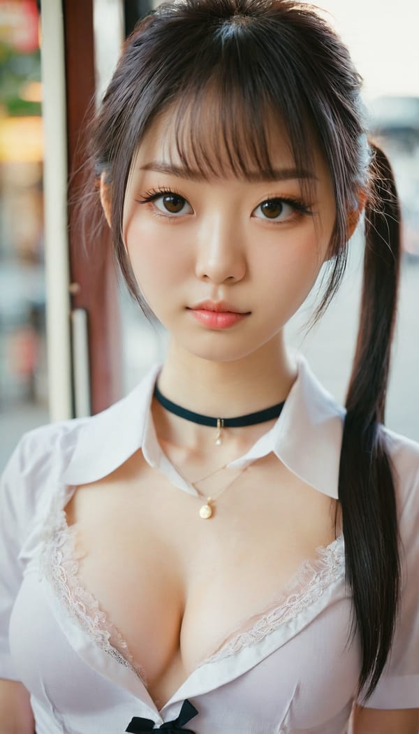 Tags: 21872187, SDXL
{"3": {"inputs": {"seed": 340386511568489, "steps": 64, "cfg": 6.67, "sampler_name": "dpmpp_2m", "scheduler": "karras", "denoise": 1.0, "model": ["27", 0], "positive": ["6", 0], "negative": ["7", 0], "latent_image": ["5", 0]}, "class_type": "KSampler"}, "4": {"inputs": {"ckpt_name": "juggernautxl.safetensors"}, "class_type": "CheckpointLoaderSimple"}, "5": {"inputs": {"width": 768, "height": 1344, "batch_size": 1}, "class_type": "EmptyLatentImage"}, "6": {"inputs": {"text": "23 year old girl, (japanese:1.04), (slim:1.10), (pale skin:1.12), (blush:1.00), (cute:0.96), (eyelashes:1.13), (beautiful eyes:0.99), (seductive facial expression:0.99), (temptress:1.12), (sexy lips:1.12), (idol:1.05), (double eyelids:1.05), (detailed face:0.95), (seductive pose:1.03), (in a seductive pose:0.98), (large perky breasts:0.97), (cleavage:1.01), (thigh gap:1.03), (school uniform:1.04), choker, busy street, (candid cinema:1.02), (textured skin:1.06), (portra:1.06), (natural looking skin:1.09), (detailed skin:1.02), (skin fuzz:1.02), (RAW:1.08), (film:1.07), (soft lighting:1.01)", "clip": ["27", 1]}, "class_type": "CLIPTextEncode"}, "7": {"inputs": {"text": "(twisted:1.11), (open mouth:1.06), (worst quality:1.08), (bad hands:1.12), (low resolution:1.13), (watermark:1.12)", "clip": ["27", 1]}, "class_type": "CLIPTextEncode"}, "8": {"inputs": {"samples": ["3", 0], "vae": ["4", 2]}, "class_type": "VAEDecode"}, "25": {"inputs": {"lora_name": "nudify_xl.safetensors", "strength_model": 0.11, "strength_clip": 0.2, "model": ["4", 0], "clip": ["4", 1]}, "class_type": "LoraLoader"}, "26": {"inputs": {"lora_name": "shirtlift_SDXL_v2.safetensors", "strength_model": 0.01, "strength_clip": 0.16, "model": ["25", 0], "clip": ["25", 1]}, "class_type": "LoraLoader"}, "27": {"inputs": {"lora_name": "PerfectEyesXL.safetensors", "strength_model": 0.16, "strength_clip": 0.16, "model": ["26", 0], "clip": ["26", 1]}, "class_type": "LoraLoader"}, "30": {"inputs": {"model_name": "4x_NMKD-Superscale-SP_178000_G.pth"}, "class_type": "UpscaleModelLoader"}, "31": {"inputs": {"upscale_model": ["30", 0], "image": ["8", 0]}, "class_type": "ImageUpscaleWithModel"}, "32": {"inputs": {"upscale_method": "lanczos", "scale_by": 0.5, "image": ["31", 0]}, "class_type": "ImageScaleBy"}, "33": {"inputs": {"pixels": ["32", 0], "vae": ["4", 2]}, "class_type": "VAEEncode"}, "34": {"inputs": {"seed": 340386511568489, "steps": 64, "cfg": 6.67, "sampler_name": "dpmpp_2m", "scheduler": "karras", "denoise": 0.3, "model": ["27", 0], "positive": ["6", 0], "negative": ["7", 0], "latent_image": ["33", 0]}, "class_type": "KSampler"}, "36": {"inputs": {"samples": ["34", 0], "vae": ["4", 2]}, "class_type": "VAEDecode"}, "39": {"inputs": {"filename_prefix": "comfyapi-1728303846636", "images": ["36", 0]}, "class_type": "SaveImage"}}