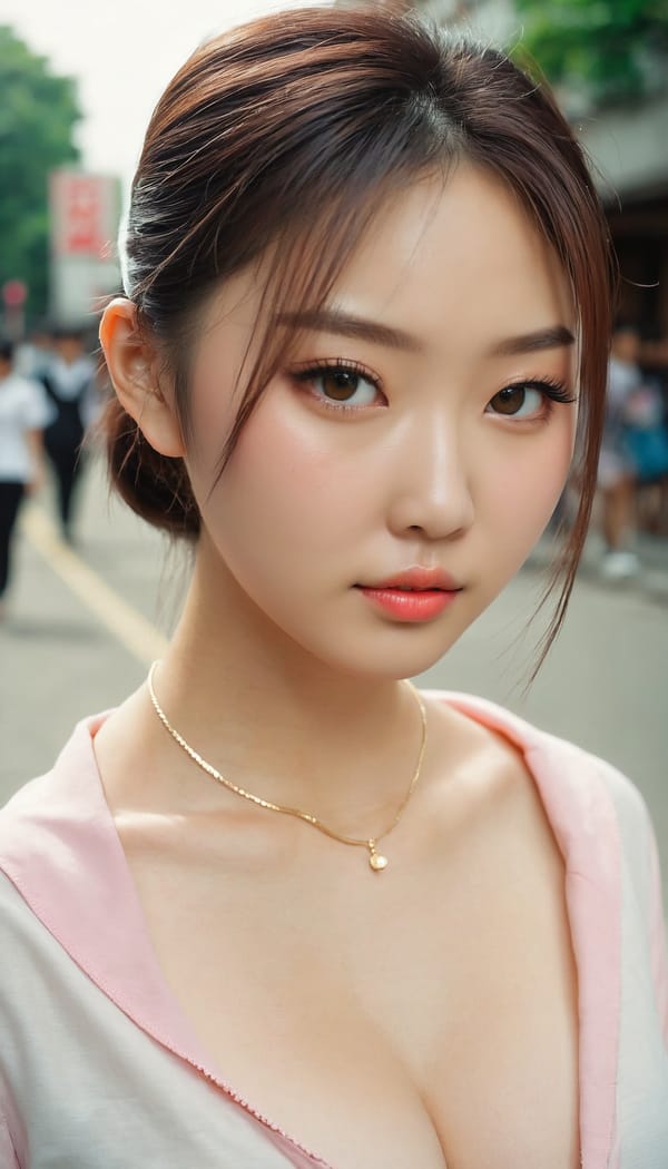 Tags: 21872187, SDXL
{"3": {"inputs": {"seed": 774000078635858, "steps": 64, "cfg": 7.33, "sampler_name": "dpmpp_2m", "scheduler": "karras", "denoise": 1.0, "model": ["27", 0], "positive": ["6", 0], "negative": ["7", 0], "latent_image": ["5", 0]}, "class_type": "KSampler"}, "4": {"inputs": {"ckpt_name": "juggernautxl.safetensors"}, "class_type": "CheckpointLoaderSimple"}, "5": {"inputs": {"width": 768, "height": 1344, "batch_size": 1}, "class_type": "EmptyLatentImage"}, "6": {"inputs": {"text": "25 year old girl, (chinese:1.03), (russian:0.98), (blush:1.07), (double eyelids:0.95), (idol:1.08), (sexy lips:0.97), (temptress:1.10), (detailed face:1.11), (seductive facial expression:1.09), (seductive pose:1.12), (eyelashes:1.04), (slim:1.01), (beautiful eyes:1.12), (cute:0.99), (on all fours:1.07), (spreading ass cheeks:0.99), (from behind:1.13), (backboob:1.14), (school uniform:0.99), choker, busy street, (candid cinema:1.08), (soft lighting:1.08), (detailed skin:1.07), (textured skin:1.00), (natural looking skin:1.02), (film:1.04), (skin fuzz:1.06), (RAW:1.03), (portra:1.02)", "clip": ["27", 1]}, "class_type": "CLIPTextEncode"}, "7": {"inputs": {"text": "(bad hands:1.06), (low resolution:1.06), (open mouth:1.06), (watermark:1.11), (twisted:1.05), (worst quality:1.14), (distorted:1.05)", "clip": ["27", 1]}, "class_type": "CLIPTextEncode"}, "8": {"inputs": {"samples": ["3", 0], "vae": ["4", 2]}, "class_type": "VAEDecode"}, "25": {"inputs": {"lora_name": "nudify_xl.safetensors", "strength_model": 0.16, "strength_clip": 0.24, "model": ["4", 0], "clip": ["4", 1]}, "class_type": "LoraLoader"}, "26": {"inputs": {"lora_name": "shirtlift_SDXL_v2.safetensors", "strength_model": 0.03, "strength_clip": 0.1, "model": ["25", 0], "clip": ["25", 1]}, "class_type": "LoraLoader"}, "27": {"inputs": {"lora_name": "PerfectEyesXL.safetensors", "strength_model": 0.18, "strength_clip": 0.09, "model": ["26", 0], "clip": ["26", 1]}, "class_type": "LoraLoader"}, "30": {"inputs": {"model_name": "4x_NMKD-Superscale-SP_178000_G.pth"}, "class_type": "UpscaleModelLoader"}, "31": {"inputs": {"upscale_model": ["30", 0], "image": ["8", 0]}, "class_type": "ImageUpscaleWithModel"}, "32": {"inputs": {"upscale_method": "lanczos", "scale_by": 0.5, "image": ["31", 0]}, "class_type": "ImageScaleBy"}, "33": {"inputs": {"pixels": ["32", 0], "vae": ["4", 2]}, "class_type": "VAEEncode"}, "34": {"inputs": {"seed": 774000078635858, "steps": 64, "cfg": 7.33, "sampler_name": "dpmpp_2m", "scheduler": "karras", "denoise": 0.3, "model": ["27", 0], "positive": ["6", 0], "negative": ["7", 0], "latent_image": ["33", 0]}, "class_type": "KSampler"}, "36": {"inputs": {"samples": ["34", 0], "vae": ["4", 2]}, "class_type": "VAEDecode"}, "39": {"inputs": {"filename_prefix": "comfyapi-1735582988786", "images": ["36", 0]}, "class_type": "SaveImage"}}