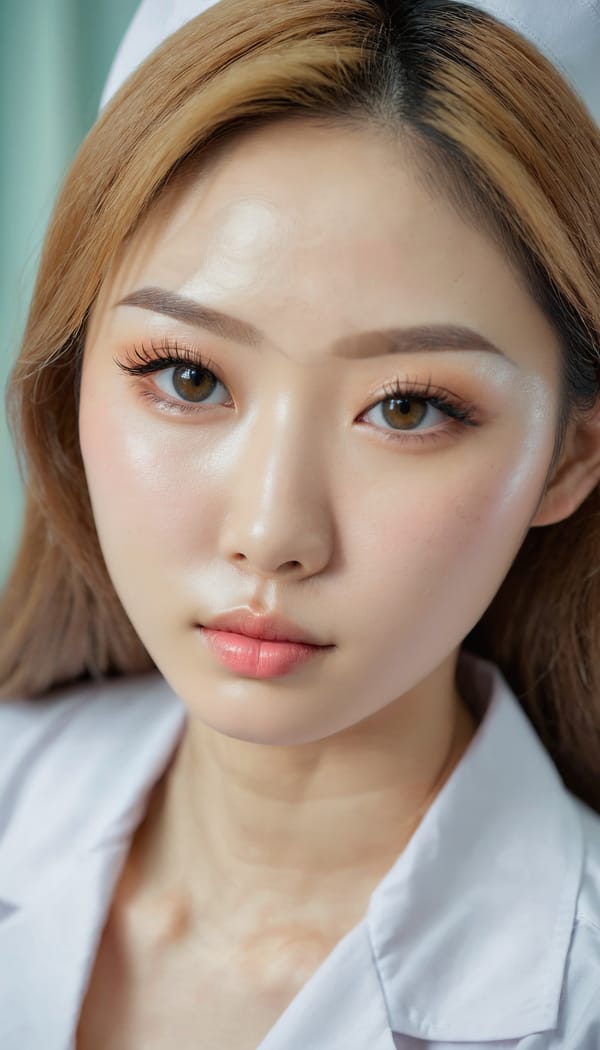 Tags: 21872187, SDXL
{"3": {"inputs": {"seed": 417580994676649, "steps": 32, "cfg": 7.39, "sampler_name": "dpmpp_2m", "scheduler": "karras", "denoise": 1.0, "model": ["27", 0], "positive": ["6", 0], "negative": ["7", 0], "latent_image": ["5", 0]}, "class_type": "KSampler"}, "4": {"inputs": {"ckpt_name": "juggernautxl.safetensors"}, "class_type": "CheckpointLoaderSimple"}, "5": {"inputs": {"width": 768, "height": 1344, "batch_size": 1}, "class_type": "EmptyLatentImage"}, "6": {"inputs": {"text": "27 year old girl, (korean:0.98), (ukrainian:1.04), (cute:1.09), (blush:1.02), (sexy lips:0.97), (pale skin:1.04), (seductive pose:1.05), (detailed face:1.01), (eyelashes:1.12), (seductive facial expression:1.12), (slim:1.02), (idol:1.07), (double eyelids:1.08), (beautiful eyes:1.05), (temptress:1.06), (in a seductive pose:0.98), (large perky breasts:1.03), (cleavage:1.11), (thigh gap:1.07), (nurse in uniform:0.99) working in a hospital ward, (film:1.04), (candid cinema:1.02), (RAW:1.09), (textured skin:1.03), (detailed skin:1.08), (soft lighting:1.04), (natural looking skin:1.02), (skin fuzz:1.00), (portra:1.06)", "clip": ["27", 1]}, "class_type": "CLIPTextEncode"}, "7": {"inputs": {"text": "(distorted:1.07), (bad hands:1.07), (low resolution:1.08), (watermark:1.12), (open mouth:1.07), (worst quality:1.10), (twisted:1.09)", "clip": ["27", 1]}, "class_type": "CLIPTextEncode"}, "8": {"inputs": {"samples": ["3", 0], "vae": ["4", 2]}, "class_type": "VAEDecode"}, "25": {"inputs": {"lora_name": "nudify_xl.safetensors", "strength_model": 0.04, "strength_clip": 0.14, "model": ["4", 0], "clip": ["4", 1]}, "class_type": "LoraLoader"}, "26": {"inputs": {"lora_name": "shirtlift_SDXL_v2.safetensors", "strength_model": 0.06, "strength_clip": 0.03, "model": ["25", 0], "clip": ["25", 1]}, "class_type": "LoraLoader"}, "27": {"inputs": {"lora_name": "PerfectEyesXL.safetensors", "strength_model": 0.17, "strength_clip": 0.12, "model": ["26", 0], "clip": ["26", 1]}, "class_type": "LoraLoader"}, "30": {"inputs": {"model_name": "4x_NMKD-Superscale-SP_178000_G.pth"}, "class_type": "UpscaleModelLoader"}, "31": {"inputs": {"upscale_model": ["30", 0], "image": ["8", 0]}, "class_type": "ImageUpscaleWithModel"}, "32": {"inputs": {"upscale_method": "lanczos", "scale_by": 0.5, "image": ["31", 0]}, "class_type": "ImageScaleBy"}, "33": {"inputs": {"pixels": ["32", 0], "vae": ["4", 2]}, "class_type": "VAEEncode"}, "34": {"inputs": {"seed": 417580994676649, "steps": 32, "cfg": 7.39, "sampler_name": "dpmpp_2m", "scheduler": "karras", "denoise": 0.3, "model": ["27", 0], "positive": ["6", 0], "negative": ["7", 0], "latent_image": ["33", 0]}, "class_type": "KSampler"}, "36": {"inputs": {"samples": ["34", 0], "vae": ["4", 2]}, "class_type": "VAEDecode"}, "39": {"inputs": {"filename_prefix": "comfyapi-1725290320518", "images": ["36", 0]}, "class_type": "SaveImage"}}