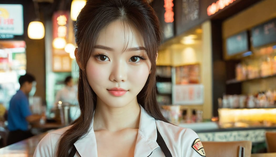 Tags: 21872187, SDXL
{"3": {"inputs": {"seed": 460161034802938, "steps": 32, "cfg": 5.67, "sampler_name": "dpmpp_2m", "scheduler": "karras", "denoise": 1.0, "model": ["27", 0], "positive": ["6", 0], "negative": ["7", 0], "latent_image": ["5", 0]}, "class_type": "KSampler"}, "4": {"inputs": {"ckpt_name": "juggernautxl.safetensors"}, "class_type": "CheckpointLoaderSimple"}, "5": {"inputs": {"width": 1344, "height": 768, "batch_size": 1}, "class_type": "EmptyLatentImage"}, "6": {"inputs": {"text": "21 year old girl, (chinese:0.96), (taiwanese:0.96), (irish:1.01), (detailed face:0.99), (double eyelids:0.97), (pale skin:0.95), (seductive facial expression:0.97), (temptress:1.01), (sexy lips:0.98), (idol:1.13), (beautiful eyes:1.01), (eyelashes:1.10), (blush:0.97), (slim:1.11), (seductive pose:1.03), (cute:1.02), (on all fours:1.05), (spreading ass cheeks:1.05), (from behind:1.08), (backboob:1.14), (a waitress in uniform:1.14) working at a restaurant, (detailed skin:1.07), (film:1.04), (soft lighting:1.09), (portra:1.05), (skin fuzz:1.08), (RAW:1.08), (natural looking skin:1.00), (candid cinema:1.06), (textured skin:1.00)", "clip": ["27", 1]}, "class_type": "CLIPTextEncode"}, "7": {"inputs": {"text": "(bad hands:1.08), (open mouth:1.14), (distorted:1.14), (twisted:1.09), (low resolution:1.07), (worst quality:1.13), (watermark:1.06)", "clip": ["27", 1]}, "class_type": "CLIPTextEncode"}, "8": {"inputs": {"samples": ["3", 0], "vae": ["4", 2]}, "class_type": "VAEDecode"}, "25": {"inputs": {"lora_name": "nudify_xl.safetensors", "strength_model": 0.32, "strength_clip": 0.21, "model": ["4", 0], "clip": ["4", 1]}, "class_type": "LoraLoader"}, "26": {"inputs": {"lora_name": "shirtlift_SDXL_v2.safetensors", "strength_model": 0.15, "strength_clip": 0.19, "model": ["25", 0], "clip": ["25", 1]}, "class_type": "LoraLoader"}, "27": {"inputs": {"lora_name": "PerfectEyesXL.safetensors", "strength_model": 0.02, "strength_clip": 0.11, "model": ["26", 0], "clip": ["26", 1]}, "class_type": "LoraLoader"}, "30": {"inputs": {"model_name": "4x_NMKD-Superscale-SP_178000_G.pth"}, "class_type": "UpscaleModelLoader"}, "31": {"inputs": {"upscale_model": ["30", 0], "image": ["8", 0]}, "class_type": "ImageUpscaleWithModel"}, "32": {"inputs": {"upscale_method": "lanczos", "scale_by": 0.5, "image": ["31", 0]}, "class_type": "ImageScaleBy"}, "33": {"inputs": {"pixels": ["32", 0], "vae": ["4", 2]}, "class_type": "VAEEncode"}, "34": {"inputs": {"seed": 460161034802938, "steps": 32, "cfg": 5.67, "sampler_name": "dpmpp_2m", "scheduler": "karras", "denoise": 0.3, "model": ["27", 0], "positive": ["6", 0], "negative": ["7", 0], "latent_image": ["33", 0]}, "class_type": "KSampler"}, "36": {"inputs": {"samples": ["34", 0], "vae": ["4", 2]}, "class_type": "VAEDecode"}, "39": {"inputs": {"filename_prefix": "comfyapi-1724595628470", "images": ["36", 0]}, "class_type": "SaveImage"}}