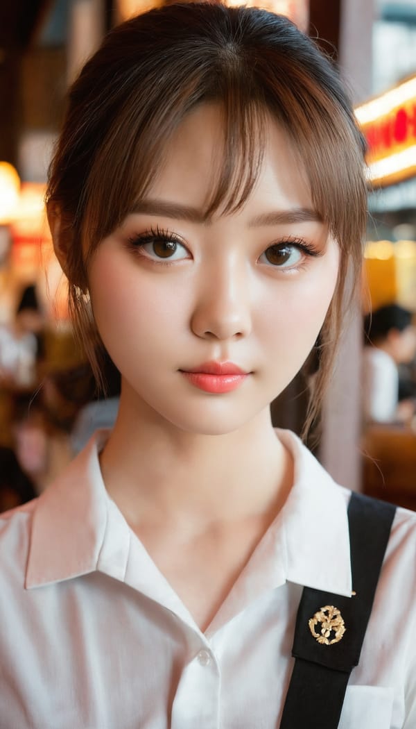 Tags: 21872187, SDXL
{"3": {"inputs": {"seed": 617083352768729, "steps": 64, "cfg": 5.56, "sampler_name": "dpmpp_2m", "scheduler": "karras", "denoise": 1.0, "model": ["27", 0], "positive": ["6", 0], "negative": ["7", 0], "latent_image": ["5", 0]}, "class_type": "KSampler"}, "4": {"inputs": {"ckpt_name": "juggernautxl.safetensors"}, "class_type": "CheckpointLoaderSimple"}, "5": {"inputs": {"width": 768, "height": 1344, "batch_size": 1}, "class_type": "EmptyLatentImage"}, "6": {"inputs": {"text": "24 year old girl, (double eyelids:1.14), (blush:1.11), (detailed face:1.06), (slim:0.95), (seductive facial expression:1.00), (temptress:0.95), (eyelashes:1.01), (seductive pose:0.99), (pale skin:1.10), (beautiful eyes:1.12), (sexy lips:1.03), (cute:1.00), (idol:0.99), (in a seductive pose:1.07), (large perky breasts:0.98), (cleavage:0.95), (thigh gap:0.96), (a waitress in uniform:1.00) working at a restaurant, (portra:1.03), (textured skin:1.06), (detailed skin:1.06), (film:1.07), (natural looking skin:1.06), (soft lighting:1.07), (skin fuzz:1.07), (RAW:1.00), (candid cinema:1.09)", "clip": ["27", 1]}, "class_type": "CLIPTextEncode"}, "7": {"inputs": {"text": "(watermark:1.09), (open mouth:1.13), (distorted:1.14), (worst quality:1.14), (bad hands:1.09), (twisted:1.08), (low resolution:1.12)", "clip": ["27", 1]}, "class_type": "CLIPTextEncode"}, "8": {"inputs": {"samples": ["3", 0], "vae": ["4", 2]}, "class_type": "VAEDecode"}, "25": {"inputs": {"lora_name": "nudify_xl.safetensors", "strength_model": 0.04, "strength_clip": 0.17, "model": ["4", 0], "clip": ["4", 1]}, "class_type": "LoraLoader"}, "26": {"inputs": {"lora_name": "shirtlift_SDXL_v2.safetensors", "strength_model": 0.14, "strength_clip": 0.05, "model": ["25", 0], "clip": ["25", 1]}, "class_type": "LoraLoader"}, "27": {"inputs": {"lora_name": "PerfectEyesXL.safetensors", "strength_model": 0.13, "strength_clip": 0.19, "model": ["26", 0], "clip": ["26", 1]}, "class_type": "LoraLoader"}, "30": {"inputs": {"model_name": "4x_NMKD-Superscale-SP_178000_G.pth"}, "class_type": "UpscaleModelLoader"}, "31": {"inputs": {"upscale_model": ["30", 0], "image": ["8", 0]}, "class_type": "ImageUpscaleWithModel"}, "32": {"inputs": {"upscale_method": "lanczos", "scale_by": 0.5, "image": ["31", 0]}, "class_type": "ImageScaleBy"}, "33": {"inputs": {"pixels": ["32", 0], "vae": ["4", 2]}, "class_type": "VAEEncode"}, "34": {"inputs": {"seed": 617083352768729, "steps": 64, "cfg": 5.56, "sampler_name": "dpmpp_2m", "scheduler": "karras", "denoise": 0.3, "model": ["27", 0], "positive": ["6", 0], "negative": ["7", 0], "latent_image": ["33", 0]}, "class_type": "KSampler"}, "36": {"inputs": {"samples": ["34", 0], "vae": ["4", 2]}, "class_type": "VAEDecode"}, "39": {"inputs": {"filename_prefix": "comfyapi-1725085150420", "images": ["36", 0]}, "class_type": "SaveImage"}}