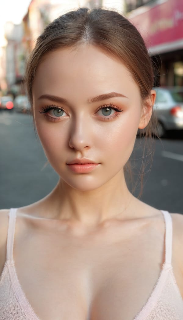 Tags: 21872187, SDXL
{"3": {"inputs": {"seed": 205298783793856, "steps": 32, "cfg": 7.06, "sampler_name": "dpmpp_2m", "scheduler": "karras", "denoise": 1.0, "model": ["27", 0], "positive": ["6", 0], "negative": ["7", 0], "latent_image": ["5", 0]}, "class_type": "KSampler"}, "4": {"inputs": {"ckpt_name": "juggernautxl.safetensors"}, "class_type": "CheckpointLoaderSimple"}, "5": {"inputs": {"width": 768, "height": 1344, "batch_size": 1}, "class_type": "EmptyLatentImage"}, "6": {"inputs": {"text": "25 year old girl, (russian:1.08), (eyelashes:1.09), (double eyelids:1.14), (blush:1.10), (seductive facial expression:1.12), (temptress:1.14), (idol:1.07), (sexy lips:1.11), (beautiful eyes:1.13), (cute:1.07), (slim:1.00), (pale skin:0.95), (seductive pose:1.11), (detailed face:0.96), (in a seductive pose:1.06), (large perky breasts:1.03), (cleavage:0.99), (thigh gap:1.12), (white tanktop:0.96), busy street, (detailed skin:1.03), (candid cinema:1.01), (portra:1.09), (film:1.08), (natural looking skin:1.07), (skin fuzz:1.00), (RAW:1.02), (soft lighting:1.06), (textured skin:1.03)", "clip": ["27", 1]}, "class_type": "CLIPTextEncode"}, "7": {"inputs": {"text": "(open mouth:1.12), (bad hands:1.14), (watermark:1.07), (twisted:1.05), (low resolution:1.09), (worst quality:1.09), (distorted:1.10)", "clip": ["27", 1]}, "class_type": "CLIPTextEncode"}, "8": {"inputs": {"samples": ["3", 0], "vae": ["4", 2]}, "class_type": "VAEDecode"}, "25": {"inputs": {"lora_name": "nudify_xl.safetensors", "strength_model": 0.01, "strength_clip": 0.08, "model": ["4", 0], "clip": ["4", 1]}, "class_type": "LoraLoader"}, "26": {"inputs": {"lora_name": "shirtlift_SDXL_v2.safetensors", "strength_model": 0.15, "strength_clip": 0.08, "model": ["25", 0], "clip": ["25", 1]}, "class_type": "LoraLoader"}, "27": {"inputs": {"lora_name": "PerfectEyesXL.safetensors", "strength_model": 0.02, "strength_clip": 0.08, "model": ["26", 0], "clip": ["26", 1]}, "class_type": "LoraLoader"}, "30": {"inputs": {"model_name": "4x_NMKD-Superscale-SP_178000_G.pth"}, "class_type": "UpscaleModelLoader"}, "31": {"inputs": {"upscale_model": ["30", 0], "image": ["8", 0]}, "class_type": "ImageUpscaleWithModel"}, "32": {"inputs": {"upscale_method": "lanczos", "scale_by": 0.5, "image": ["31", 0]}, "class_type": "ImageScaleBy"}, "33": {"inputs": {"pixels": ["32", 0], "vae": ["4", 2]}, "class_type": "VAEEncode"}, "34": {"inputs": {"seed": 205298783793856, "steps": 32, "cfg": 7.06, "sampler_name": "dpmpp_2m", "scheduler": "karras", "denoise": 0.3, "model": ["27", 0], "positive": ["6", 0], "negative": ["7", 0], "latent_image": ["33", 0]}, "class_type": "KSampler"}, "36": {"inputs": {"samples": ["34", 0], "vae": ["4", 2]}, "class_type": "VAEDecode"}, "39": {"inputs": {"filename_prefix": "comfyapi-1715012001958", "images": ["36", 0]}, "class_type": "SaveImage"}}