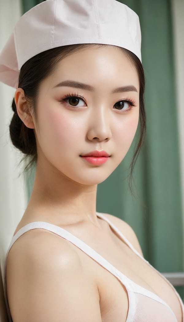 Tags: 21872187, SDXL
{"3": {"inputs": {"seed": 804722851830954, "steps": 64, "cfg": 5.37, "sampler_name": "dpmpp_2m", "scheduler": "karras", "denoise": 1.0, "model": ["27", 0], "positive": ["6", 0], "negative": ["7", 0], "latent_image": ["5", 0]}, "class_type": "KSampler"}, "4": {"inputs": {"ckpt_name": "juggernautXL_v8Rundiffusion.safetensors"}, "class_type": "CheckpointLoaderSimple"}, "5": {"inputs": {"width": 768, "height": 1344, "batch_size": 1}, "class_type": "EmptyLatentImage"}, "6": {"inputs": {"text": "24 year old girl, (chinese:1.09), (detailed face:1.13), (temptress:0.95), (slim:1.09), (double eyelids:1.01), (cute:0.97), (blush:1.02), (seductive pose:0.95), (pale skin:1.01), (sexy lips:1.04), (idol:1.10), (seductive facial expression:0.96), (beautiful eyes:0.99), (eyelashes:1.14), (perky ass:0.96), (exposed ass:1.00), (looking back:1.11), (sexy ass:1.06), (thigh gap:0.96), (nurse in uniform:0.98) working in a hospital ward, (skin fuzz:1.03), (natural looking skin:1.01), (soft lighting:1.09), (film:1.08), (detailed skin:1.03), (candid cinema:1.04), (portra:1.07), (textured skin:1.06), (RAW:1.02)", "clip": ["27", 1]}, "class_type": "CLIPTextEncode"}, "7": {"inputs": {"text": "(watermark:1.05), (low resolution:1.14), (twisted:1.06), (open mouth:1.07), (distorted:1.13), (bad hands:1.09), (worst quality:1.08)", "clip": ["27", 1]}, "class_type": "CLIPTextEncode"}, "8": {"inputs": {"samples": ["3", 0], "vae": ["4", 2]}, "class_type": "VAEDecode"}, "25": {"inputs": {"lora_name": "nudify_xl.safetensors", "strength_model": 0.17, "strength_clip": 0.28, "model": ["4", 0], "clip": ["4", 1]}, "class_type": "LoraLoader"}, "26": {"inputs": {"lora_name": "shirtlift_SDXL_v2.safetensors", "strength_model": 0.14, "strength_clip": 0.17, "model": ["25", 0], "clip": ["25", 1]}, "class_type": "LoraLoader"}, "27": {"inputs": {"lora_name": "PerfectEyesXL.safetensors", "strength_model": 0.0, "strength_clip": 0.07, "model": ["26", 0], "clip": ["26", 1]}, "class_type": "LoraLoader"}, "30": {"inputs": {"model_name": "4x_NMKD-Superscale-SP_178000_G.pth"}, "class_type": "UpscaleModelLoader"}, "31": {"inputs": {"upscale_model": ["30", 0], "image": ["8", 0]}, "class_type": "ImageUpscaleWithModel"}, "32": {"inputs": {"upscale_method": "lanczos", "scale_by": 0.5, "image": ["31", 0]}, "class_type": "ImageScaleBy"}, "33": {"inputs": {"pixels": ["32", 0], "vae": ["4", 2]}, "class_type": "VAEEncode"}, "34": {"inputs": {"seed": 804722851830954, "steps": 64, "cfg": 5.37, "sampler_name": "dpmpp_2m", "scheduler": "karras", "denoise": 0.3, "model": ["27", 0], "positive": ["6", 0], "negative": ["7", 0], "latent_image": ["33", 0]}, "class_type": "KSampler"}, "36": {"inputs": {"samples": ["34", 0], "vae": ["4", 2]}, "class_type": "VAEDecode"}, "39": {"inputs": {"filename_prefix": "comfyapi-1708203661027", "images": ["36", 0]}, "class_type": "SaveImage"}}