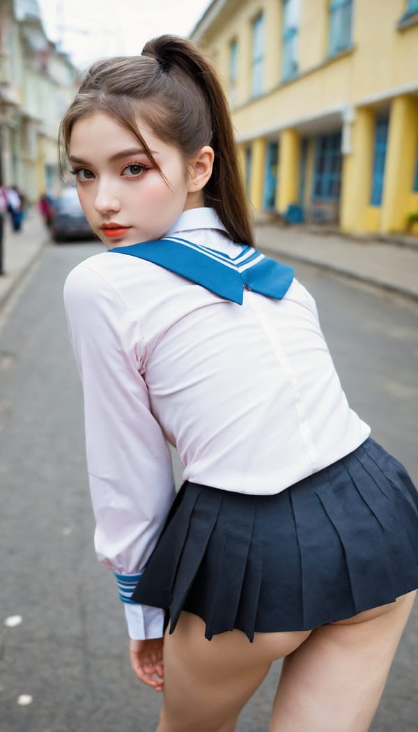 Tags: 21872187, SDXL
{"3": {"inputs": {"seed": 925496119642039, "steps": 32, "cfg": 7.04, "sampler_name": "dpmpp_2m", "scheduler": "karras", "denoise": 1.0, "model": ["27", 0], "positive": ["6", 0], "negative": ["7", 0], "latent_image": ["5", 0]}, "class_type": "KSampler"}, "4": {"inputs": {"ckpt_name": "helloworldxl.safetensors"}, "class_type": "CheckpointLoaderSimple"}, "5": {"inputs": {"width": 768, "height": 1344, "batch_size": 1}, "class_type": "EmptyLatentImage"}, "6": {"inputs": {"text": "24 year old girl, (ukrainian:1.12), (seductive pose:1.10), (pale skin:1.01), (idol:1.03), (detailed face:1.08), (temptress:1.10), (cute:0.95), (double eyelids:1.11), (sexy lips:1.08), (blush:1.10), (slim:1.01), (eyelashes:1.05), (beautiful eyes:1.12), (seductive facial expression:1.04), (perky ass:0.97), (exposed ass:1.14), (looking back:0.97), (sexy ass:1.14), (thigh gap:1.07), (school uniform:1.07), choker, busy street, (RAW:1.01), (skin fuzz:1.00), (natural looking skin:1.05), (film:1.04), (candid cinema:1.04), (textured skin:1.05), (detailed skin:1.02), (portra:1.05), (soft lighting:1.00)", "clip": ["27", 1]}, "class_type": "CLIPTextEncode"}, "7": {"inputs": {"text": "(low resolution:1.14), (worst quality:1.14), (watermark:1.08), (distorted:1.13), (open mouth:1.08), (bad hands:1.13)", "clip": ["27", 1]}, "class_type": "CLIPTextEncode"}, "8": {"inputs": {"samples": ["3", 0], "vae": ["4", 2]}, "class_type": "VAEDecode"}, "25": {"inputs": {"lora_name": "nudify_xl.safetensors", "strength_model": 0.25, "strength_clip": 0.03, "model": ["4", 0], "clip": ["4", 1]}, "class_type": "LoraLoader"}, "26": {"inputs": {"lora_name": "shirtlift_SDXL_v2.safetensors", "strength_model": 0.02, "strength_clip": 0.15, "model": ["25", 0], "clip": ["25", 1]}, "class_type": "LoraLoader"}, "27": {"inputs": {"lora_name": "PerfectEyesXL.safetensors", "strength_model": 0.06, "strength_clip": 0.12, "model": ["26", 0], "clip": ["26", 1]}, "class_type": "LoraLoader"}, "30": {"inputs": {"model_name": "4x_NMKD-Superscale-SP_178000_G.pth"}, "class_type": "UpscaleModelLoader"}, "31": {"inputs": {"upscale_model": ["30", 0], "image": ["8", 0]}, "class_type": "ImageUpscaleWithModel"}, "32": {"inputs": {"upscale_method": "lanczos", "scale_by": 0.5, "image": ["31", 0]}, "class_type": "ImageScaleBy"}, "33": {"inputs": {"pixels": ["32", 0], "vae": ["4", 2]}, "class_type": "VAEEncode"}, "34": {"inputs": {"seed": 925496119642039, "steps": 32, "cfg": 7.04, "sampler_name": "dpmpp_2m", "scheduler": "karras", "denoise": 0.3, "model": ["27", 0], "positive": ["6", 0], "negative": ["7", 0], "latent_image": ["33", 0]}, "class_type": "KSampler"}, "36": {"inputs": {"samples": ["34", 0], "vae": ["4", 2]}, "class_type": "VAEDecode"}, "39": {"inputs": {"filename_prefix": "comfyapi-1735040238860", "images": ["36", 0]}, "class_type": "SaveImage"}}