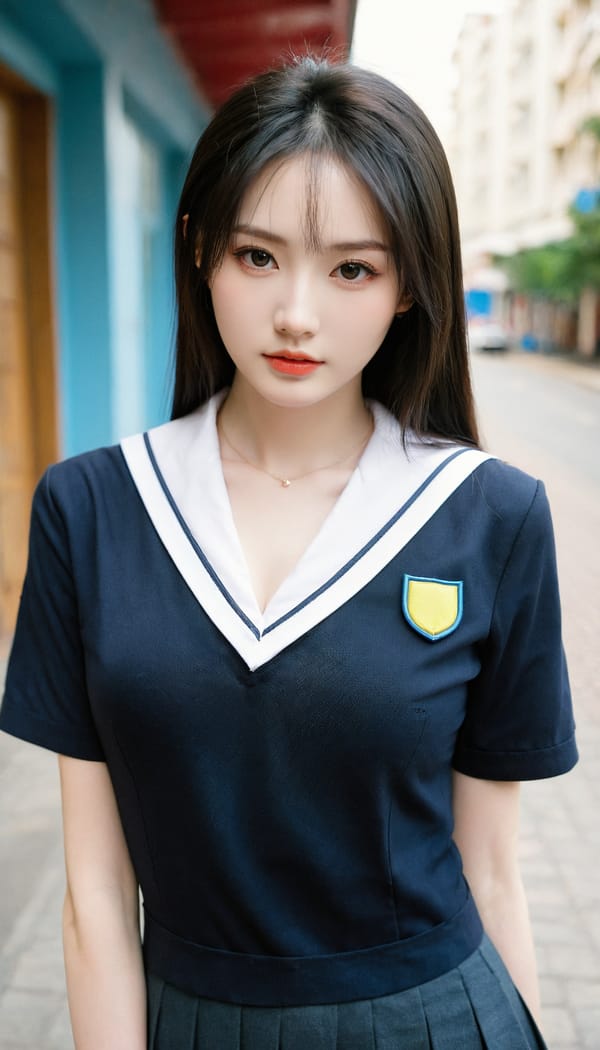 Tags: 21872187, SDXL
{"3": {"inputs": {"seed": 912537336910477, "steps": 32, "cfg": 7.95, "sampler_name": "dpmpp_2m", "scheduler": "karras", "denoise": 1.0, "model": ["27", 0], "positive": ["6", 0], "negative": ["7", 0], "latent_image": ["5", 0]}, "class_type": "KSampler"}, "4": {"inputs": {"ckpt_name": "leosamsHelloworldSDXL_helloworldSDXL32DPO.safetensors"}, "class_type": "CheckpointLoaderSimple"}, "5": {"inputs": {"width": 768, "height": 1344, "batch_size": 1}, "class_type": "EmptyLatentImage"}, "6": {"inputs": {"text": "27 year old girl, (chinese:1.07), (ukrainian:1.12), (detailed face:1.02), (seductive facial expression:1.09), (sexy lips:0.99), (double eyelids:1.01), (slim:1.09), (beautiful eyes:1.11), (idol:0.98), (pale skin:1.14), (blush:1.01), (temptress:1.12), (cute:1.05), (eyelashes:1.14), (in a seductive pose:1.08), (large perky breasts:0.99), (cleavage:1.14), (thigh gap:1.07), (school uniform:1.13), choker, busy street, (natural looking skin:1.00), (textured skin:1.05), (RAW:1.00), (film:1.09), (candid cinema:1.07), (detailed skin:1.05), (portra:1.07), (soft lighting:1.05), (skin fuzz:1.02)", "clip": ["27", 1]}, "class_type": "CLIPTextEncode"}, "7": {"inputs": {"text": "(low resolution:1.13), (worst quality:1.12), (open mouth:1.07), (bad hands:1.05), (watermark:1.05), (twisted:1.09), (distorted:1.06)", "clip": ["27", 1]}, "class_type": "CLIPTextEncode"}, "8": {"inputs": {"samples": ["3", 0], "vae": ["4", 2]}, "class_type": "VAEDecode"}, "25": {"inputs": {"lora_name": "nudify_xl.safetensors", "strength_model": 0.35, "strength_clip": 0.2, "model": ["4", 0], "clip": ["4", 1]}, "class_type": "LoraLoader"}, "26": {"inputs": {"lora_name": "shirtlift_SDXL_v2.safetensors", "strength_model": 0.12, "strength_clip": 0.05, "model": ["25", 0], "clip": ["25", 1]}, "class_type": "LoraLoader"}, "27": {"inputs": {"lora_name": "PerfectEyesXL.safetensors", "strength_model": 0.08, "strength_clip": 0.06, "model": ["26", 0], "clip": ["26", 1]}, "class_type": "LoraLoader"}, "30": {"inputs": {"model_name": "4x_NMKD-Superscale-SP_178000_G.pth"}, "class_type": "UpscaleModelLoader"}, "31": {"inputs": {"upscale_model": ["30", 0], "image": ["8", 0]}, "class_type": "ImageUpscaleWithModel"}, "32": {"inputs": {"upscale_method": "lanczos", "scale_by": 0.5, "image": ["31", 0]}, "class_type": "ImageScaleBy"}, "33": {"inputs": {"pixels": ["32", 0], "vae": ["4", 2]}, "class_type": "VAEEncode"}, "34": {"inputs": {"seed": 912537336910477, "steps": 32, "cfg": 7.95, "sampler_name": "dpmpp_2m", "scheduler": "karras", "denoise": 0.3, "model": ["27", 0], "positive": ["6", 0], "negative": ["7", 0], "latent_image": ["33", 0]}, "class_type": "KSampler"}, "36": {"inputs": {"samples": ["34", 0], "vae": ["4", 2]}, "class_type": "VAEDecode"}, "39": {"inputs": {"filename_prefix": "comfyapi-1707748846442", "images": ["36", 0]}, "class_type": "SaveImage"}}