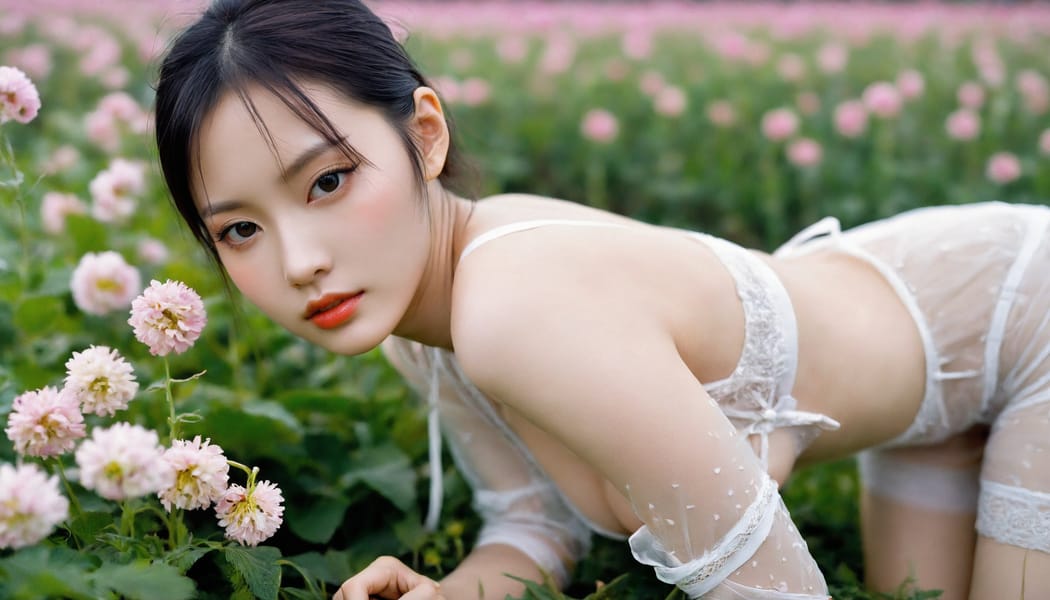 Tags: 21872187, SDXL
{"3": {"inputs": {"seed": 310323396724428, "steps": 64, "cfg": 5.69, "sampler_name": "dpmpp_2m", "scheduler": "karras", "denoise": 1.0, "model": ["27", 0], "positive": ["6", 0], "negative": ["7", 0], "latent_image": ["5", 0]}, "class_type": "KSampler"}, "4": {"inputs": {"ckpt_name": "helloworldxl.safetensors"}, "class_type": "CheckpointLoaderSimple"}, "5": {"inputs": {"width": 1344, "height": 768, "batch_size": 1}, "class_type": "EmptyLatentImage"}, "6": {"inputs": {"text": "28 year old girl, (chinese:1.11), (ukrainian:1.03), (idol:1.06), (blush:0.98), (double eyelids:1.12), (sexy lips:1.07), (temptress:1.09), (pale skin:1.01), (slim:1.10), (cute:1.02), (detailed face:1.03), (seductive pose:1.14), (seductive facial expression:1.06), (beautiful eyes:0.95), (eyelashes:1.06), (in a seductive pose:1.13), (large perky breasts:0.96), (cleavage:0.98), (thigh gap:1.04), wearing (translucent clothes:1.04) on a flower field, (film:1.08), (detailed skin:1.05), (textured skin:1.06), (skin fuzz:1.00), (candid cinema:1.06), (natural looking skin:1.01), (portra:1.02), (soft lighting:1.05), (RAW:1.03)", "clip": ["27", 1]}, "class_type": "CLIPTextEncode"}, "7": {"inputs": {"text": "(low resolution:1.13), (distorted:1.06), (open mouth:1.11), (worst quality:1.13), (watermark:1.09), (bad hands:1.07)", "clip": ["27", 1]}, "class_type": "CLIPTextEncode"}, "8": {"inputs": {"samples": ["3", 0], "vae": ["4", 2]}, "class_type": "VAEDecode"}, "25": {"inputs": {"lora_name": "nudify_xl.safetensors", "strength_model": 0.02, "strength_clip": 0.03, "model": ["4", 0], "clip": ["4", 1]}, "class_type": "LoraLoader"}, "26": {"inputs": {"lora_name": "shirtlift_SDXL_v2.safetensors", "strength_model": 0.16, "strength_clip": 0.14, "model": ["25", 0], "clip": ["25", 1]}, "class_type": "LoraLoader"}, "27": {"inputs": {"lora_name": "PerfectEyesXL.safetensors", "strength_model": 0.15, "strength_clip": 0.13, "model": ["26", 0], "clip": ["26", 1]}, "class_type": "LoraLoader"}, "30": {"inputs": {"model_name": "4x_NMKD-Superscale-SP_178000_G.pth"}, "class_type": "UpscaleModelLoader"}, "31": {"inputs": {"upscale_model": ["30", 0], "image": ["8", 0]}, "class_type": "ImageUpscaleWithModel"}, "32": {"inputs": {"upscale_method": "lanczos", "scale_by": 0.5, "image": ["31", 0]}, "class_type": "ImageScaleBy"}, "33": {"inputs": {"pixels": ["32", 0], "vae": ["4", 2]}, "class_type": "VAEEncode"}, "34": {"inputs": {"seed": 310323396724428, "steps": 64, "cfg": 5.69, "sampler_name": "dpmpp_2m", "scheduler": "karras", "denoise": 0.3, "model": ["27", 0], "positive": ["6", 0], "negative": ["7", 0], "latent_image": ["33", 0]}, "class_type": "KSampler"}, "36": {"inputs": {"samples": ["34", 0], "vae": ["4", 2]}, "class_type": "VAEDecode"}, "39": {"inputs": {"filename_prefix": "comfyapi-1714560159039", "images": ["36", 0]}, "class_type": "SaveImage"}}