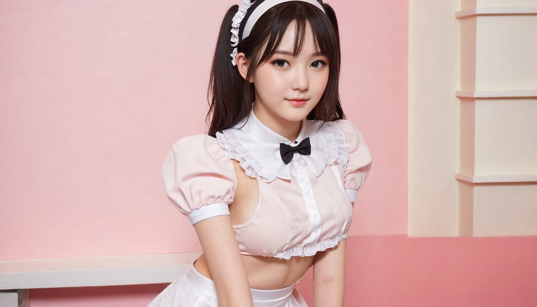 Tags: 21872187, SDXL
{"3": {"inputs": {"seed": 734002333770228, "steps": 32, "cfg": 7.33, "sampler_name": "dpmpp_2m", "scheduler": "karras", "denoise": 1.0, "model": ["27", 0], "positive": ["6", 0], "negative": ["7", 0], "latent_image": ["5", 0]}, "class_type": "KSampler"}, "4": {"inputs": {"ckpt_name": "juggernautXL_v8Rundiffusion.safetensors"}, "class_type": "CheckpointLoaderSimple"}, "5": {"inputs": {"width": 1344, "height": 768, "batch_size": 1}, "class_type": "EmptyLatentImage"}, "6": {"inputs": {"text": "20 year old girl, (blush:1.14), (detailed face:1.12), (slim:0.96), (beautiful eyes:1.01), (pale skin:1.08), (temptress:1.04), (seductive pose:1.12), (seductive facial expression:1.01), (idol:0.97), (eyelashes:0.96), (double eyelids:1.12), (cute:0.98), (perky ass:1.08), (exposed ass:0.99), (looking back:1.01), (sexy ass:1.09), (thigh gap:0.99), in a (skimpy maid costume:0.97) working at a maid cafe, choker, bowtie, headband, pleated skirt, (skin fuzz:1.04), (natural looking skin:1.01), (portra:1.07), (soft lighting:1.07), (detailed skin:1.08), (candid cinema:1.00), (RAW:1.09), (textured skin:1.03), (film:1.07)", "clip": ["27", 1]}, "class_type": "CLIPTextEncode"}, "7": {"inputs": {"text": "(low resolution:1.11), (worst quality:1.07), (twisted:1.11), (bad hands:1.13), (open mouth:1.07), (distorted:1.06), (watermark:1.06)", "clip": ["27", 1]}, "class_type": "CLIPTextEncode"}, "8": {"inputs": {"samples": ["3", 0], "vae": ["4", 2]}, "class_type": "VAEDecode"}, "25": {"inputs": {"lora_name": "nudify_xl.safetensors", "strength_model": 0.34, "strength_clip": 0.08, "model": ["4", 0], "clip": ["4", 1]}, "class_type": "LoraLoader"}, "26": {"inputs": {"lora_name": "shirtlift_SDXL_v2.safetensors", "strength_model": 0.13, "strength_clip": 0.09, "model": ["25", 0], "clip": ["25", 1]}, "class_type": "LoraLoader"}, "27": {"inputs": {"lora_name": "PerfectEyesXL.safetensors", "strength_model": 0.07, "strength_clip": 0.19, "model": ["26", 0], "clip": ["26", 1]}, "class_type": "LoraLoader"}, "30": {"inputs": {"model_name": "4x_NMKD-Superscale-SP_178000_G.pth"}, "class_type": "UpscaleModelLoader"}, "31": {"inputs": {"upscale_model": ["30", 0], "image": ["8", 0]}, "class_type": "ImageUpscaleWithModel"}, "32": {"inputs": {"upscale_method": "lanczos", "scale_by": 0.5, "image": ["31", 0]}, "class_type": "ImageScaleBy"}, "33": {"inputs": {"pixels": ["32", 0], "vae": ["4", 2]}, "class_type": "VAEEncode"}, "34": {"inputs": {"seed": 734002333770228, "steps": 32, "cfg": 7.33, "sampler_name": "dpmpp_2m", "scheduler": "karras", "denoise": 0.3, "model": ["27", 0], "positive": ["6", 0], "negative": ["7", 0], "latent_image": ["33", 0]}, "class_type": "KSampler"}, "36": {"inputs": {"samples": ["34", 0], "vae": ["4", 2]}, "class_type": "VAEDecode"}, "39": {"inputs": {"filename_prefix": "comfyapi-1707674569731", "images": ["36", 0]}, "class_type": "SaveImage"}}