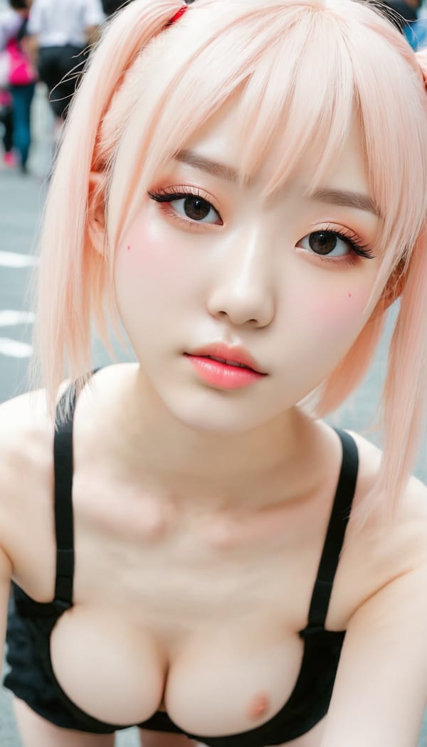 Tags: 21872187, SDXL
{"3": {"inputs": {"seed": 547910176393992, "steps": 64, "cfg": 6.17, "sampler_name": "dpmpp_2m", "scheduler": "karras", "denoise": 1.0, "model": ["27", 0], "positive": ["6", 0], "negative": ["7", 0], "latent_image": ["5", 0]}, "class_type": "KSampler"}, "4": {"inputs": {"ckpt_name": "juggernautxl.safetensors"}, "class_type": "CheckpointLoaderSimple"}, "5": {"inputs": {"width": 768, "height": 1344, "batch_size": 1}, "class_type": "EmptyLatentImage"}, "6": {"inputs": {"text": "18 year old girl, (korean:0.95), (blush:1.06), (pale skin:0.96), (sexy lips:1.08), (seductive pose:1.12), (beautiful eyes:0.96), (cute:1.09), (detailed face:0.98), (double eyelids:1.04), (seductive facial expression:1.04), (slim:1.00), (eyelashes:1.01), (idol:1.05), (on all fours:1.13), (spreading ass cheeks:1.09), (from behind:0.96), (backboob:0.99), (in a cosplay:1.04) at comiket posing for camera, (film:1.03), (portra:1.03), (natural looking skin:1.00), (soft lighting:1.04), (RAW:1.06), (candid cinema:1.09), (detailed skin:1.09), (textured skin:1.06), (skin fuzz:1.05)", "clip": ["27", 1]}, "class_type": "CLIPTextEncode"}, "7": {"inputs": {"text": "(watermark:1.07), (twisted:1.14), (distorted:1.07), (bad hands:1.06), (open mouth:1.10), (low resolution:1.11), (worst quality:1.13)", "clip": ["27", 1]}, "class_type": "CLIPTextEncode"}, "8": {"inputs": {"samples": ["3", 0], "vae": ["4", 2]}, "class_type": "VAEDecode"}, "25": {"inputs": {"lora_name": "nudify_xl.safetensors", "strength_model": 0.29, "strength_clip": 0.3, "model": ["4", 0], "clip": ["4", 1]}, "class_type": "LoraLoader"}, "26": {"inputs": {"lora_name": "shirtlift_SDXL_v2.safetensors", "strength_model": 0.04, "strength_clip": 0.07, "model": ["25", 0], "clip": ["25", 1]}, "class_type": "LoraLoader"}, "27": {"inputs": {"lora_name": "PerfectEyesXL.safetensors", "strength_model": 0.09, "strength_clip": 0.1, "model": ["26", 0], "clip": ["26", 1]}, "class_type": "LoraLoader"}, "30": {"inputs": {"model_name": "4x_NMKD-Superscale-SP_178000_G.pth"}, "class_type": "UpscaleModelLoader"}, "31": {"inputs": {"upscale_model": ["30", 0], "image": ["8", 0]}, "class_type": "ImageUpscaleWithModel"}, "32": {"inputs": {"upscale_method": "lanczos", "scale_by": 0.5, "image": ["31", 0]}, "class_type": "ImageScaleBy"}, "33": {"inputs": {"pixels": ["32", 0], "vae": ["4", 2]}, "class_type": "VAEEncode"}, "34": {"inputs": {"seed": 547910176393992, "steps": 64, "cfg": 6.17, "sampler_name": "dpmpp_2m", "scheduler": "karras", "denoise": 0.3, "model": ["27", 0], "positive": ["6", 0], "negative": ["7", 0], "latent_image": ["33", 0]}, "class_type": "KSampler"}, "36": {"inputs": {"samples": ["34", 0], "vae": ["4", 2]}, "class_type": "VAEDecode"}, "39": {"inputs": {"filename_prefix": "comfyapi-1733936639028", "images": ["36", 0]}, "class_type": "SaveImage"}}