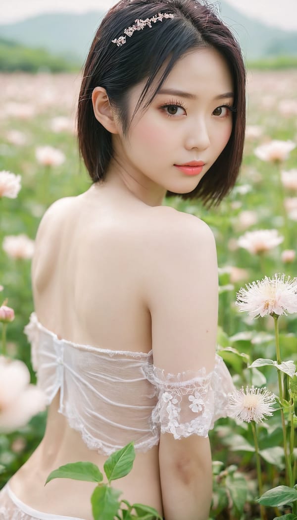 Tags: 21872187, SDXL
{"3": {"inputs": {"seed": 825908308608266, "steps": 32, "cfg": 6.0, "sampler_name": "dpmpp_2m", "scheduler": "karras", "denoise": 1.0, "model": ["27", 0], "positive": ["6", 0], "negative": ["7", 0], "latent_image": ["5", 0]}, "class_type": "KSampler"}, "4": {"inputs": {"ckpt_name": "juggernautxl.safetensors"}, "class_type": "CheckpointLoaderSimple"}, "5": {"inputs": {"width": 768, "height": 1344, "batch_size": 1}, "class_type": "EmptyLatentImage"}, "6": {"inputs": {"text": "26 year old girl, (taiwanese:1.10), (pale skin:1.07), (idol:1.14), (temptress:0.97), (slim:0.95), (seductive pose:1.04), (sexy lips:1.06), (seductive facial expression:0.99), (cute:0.98), (detailed face:1.05), (eyelashes:1.14), (beautiful eyes:1.07), (blush:0.95), (perky ass:1.10), (exposed ass:1.02), (looking back:1.01), (sexy ass:1.14), (thigh gap:0.97), wearing (translucent clothes:1.10) on a flower field, (portra:1.03), (soft lighting:1.03), (film:1.00), (detailed skin:1.07), (candid cinema:1.06), (natural looking skin:1.03), (skin fuzz:1.04), (textured skin:1.01), (RAW:1.02)", "clip": ["27", 1]}, "class_type": "CLIPTextEncode"}, "7": {"inputs": {"text": "(distorted:1.10), (watermark:1.10), (worst quality:1.07), (bad hands:1.10), (open mouth:1.06), (twisted:1.07), (low resolution:1.08)", "clip": ["27", 1]}, "class_type": "CLIPTextEncode"}, "8": {"inputs": {"samples": ["3", 0], "vae": ["4", 2]}, "class_type": "VAEDecode"}, "25": {"inputs": {"lora_name": "nudify_xl.safetensors", "strength_model": 0.0, "strength_clip": 0.06, "model": ["4", 0], "clip": ["4", 1]}, "class_type": "LoraLoader"}, "26": {"inputs": {"lora_name": "shirtlift_SDXL_v2.safetensors", "strength_model": 0.03, "strength_clip": 0.06, "model": ["25", 0], "clip": ["25", 1]}, "class_type": "LoraLoader"}, "27": {"inputs": {"lora_name": "PerfectEyesXL.safetensors", "strength_model": 0.12, "strength_clip": 0.03, "model": ["26", 0], "clip": ["26", 1]}, "class_type": "LoraLoader"}, "30": {"inputs": {"model_name": "4x_NMKD-Superscale-SP_178000_G.pth"}, "class_type": "UpscaleModelLoader"}, "31": {"inputs": {"upscale_model": ["30", 0], "image": ["8", 0]}, "class_type": "ImageUpscaleWithModel"}, "32": {"inputs": {"upscale_method": "lanczos", "scale_by": 0.5, "image": ["31", 0]}, "class_type": "ImageScaleBy"}, "33": {"inputs": {"pixels": ["32", 0], "vae": ["4", 2]}, "class_type": "VAEEncode"}, "34": {"inputs": {"seed": 825908308608266, "steps": 32, "cfg": 6.0, "sampler_name": "dpmpp_2m", "scheduler": "karras", "denoise": 0.3, "model": ["27", 0], "positive": ["6", 0], "negative": ["7", 0], "latent_image": ["33", 0]}, "class_type": "KSampler"}, "36": {"inputs": {"samples": ["34", 0], "vae": ["4", 2]}, "class_type": "VAEDecode"}, "39": {"inputs": {"filename_prefix": "comfyapi-1713291480951", "images": ["36", 0]}, "class_type": "SaveImage"}}