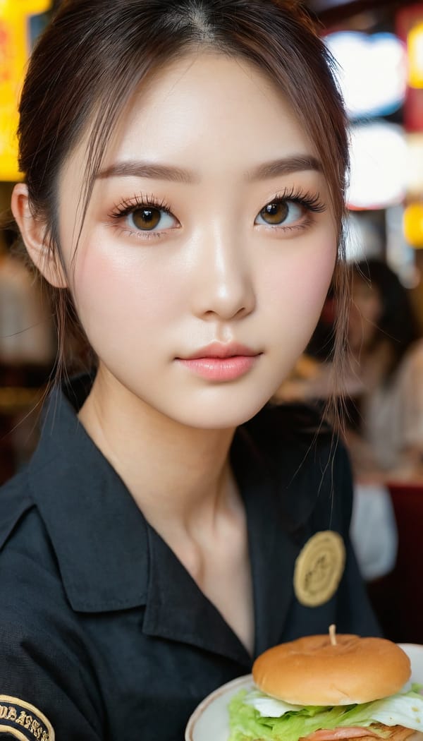 Tags: 21872187, SDXL
{"3": {"inputs": {"seed": 956465011003679, "steps": 64, "cfg": 5.69, "sampler_name": "dpmpp_2m", "scheduler": "karras", "denoise": 1.0, "model": ["27", 0], "positive": ["6", 0], "negative": ["7", 0], "latent_image": ["5", 0]}, "class_type": "KSampler"}, "4": {"inputs": {"ckpt_name": "juggernautxl.safetensors"}, "class_type": "CheckpointLoaderSimple"}, "5": {"inputs": {"width": 768, "height": 1344, "batch_size": 1}, "class_type": "EmptyLatentImage"}, "6": {"inputs": {"text": "23 year old girl, (irish:1.01), (japanese:1.03), (slim:0.97), (beautiful eyes:1.07), (eyelashes:1.09), (temptress:0.96), (double eyelids:0.95), (idol:1.08), (seductive pose:1.01), (detailed face:0.96), (blush:0.97), (seductive facial expression:0.99), (pale skin:0.96), (sexy lips:0.98), (cute:1.02), (perky ass:1.01), (exposed ass:1.11), (looking back:1.10), (sexy ass:0.98), (thigh gap:1.03), (a waitress in uniform:1.11) working at a restaurant, (candid cinema:1.09), (skin fuzz:1.03), (film:1.03), (detailed skin:1.09), (portra:1.03), (RAW:1.05), (natural looking skin:1.02), (soft lighting:1.05), (textured skin:1.03)", "clip": ["27", 1]}, "class_type": "CLIPTextEncode"}, "7": {"inputs": {"text": "(distorted:1.05), (bad hands:1.12), (low resolution:1.12), (worst quality:1.06), (watermark:1.13), (twisted:1.11), (open mouth:1.11)", "clip": ["27", 1]}, "class_type": "CLIPTextEncode"}, "8": {"inputs": {"samples": ["3", 0], "vae": ["4", 2]}, "class_type": "VAEDecode"}, "25": {"inputs": {"lora_name": "nudify_xl.safetensors", "strength_model": 0.23, "strength_clip": 0.26, "model": ["4", 0], "clip": ["4", 1]}, "class_type": "LoraLoader"}, "26": {"inputs": {"lora_name": "shirtlift_SDXL_v2.safetensors", "strength_model": 0.09, "strength_clip": 0.05, "model": ["25", 0], "clip": ["25", 1]}, "class_type": "LoraLoader"}, "27": {"inputs": {"lora_name": "PerfectEyesXL.safetensors", "strength_model": 0.06, "strength_clip": 0.11, "model": ["26", 0], "clip": ["26", 1]}, "class_type": "LoraLoader"}, "30": {"inputs": {"model_name": "4x_NMKD-Superscale-SP_178000_G.pth"}, "class_type": "UpscaleModelLoader"}, "31": {"inputs": {"upscale_model": ["30", 0], "image": ["8", 0]}, "class_type": "ImageUpscaleWithModel"}, "32": {"inputs": {"upscale_method": "lanczos", "scale_by": 0.5, "image": ["31", 0]}, "class_type": "ImageScaleBy"}, "33": {"inputs": {"pixels": ["32", 0], "vae": ["4", 2]}, "class_type": "VAEEncode"}, "34": {"inputs": {"seed": 956465011003679, "steps": 64, "cfg": 5.69, "sampler_name": "dpmpp_2m", "scheduler": "karras", "denoise": 0.3, "model": ["27", 0], "positive": ["6", 0], "negative": ["7", 0], "latent_image": ["33", 0]}, "class_type": "KSampler"}, "36": {"inputs": {"samples": ["34", 0], "vae": ["4", 2]}, "class_type": "VAEDecode"}, "39": {"inputs": {"filename_prefix": "comfyapi-1734509745753", "images": ["36", 0]}, "class_type": "SaveImage"}}