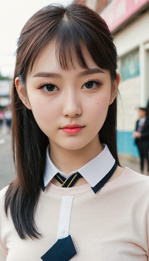 Tags: 21872187, SDXL
{"3": {"inputs": {"seed": 859668517761021, "steps": 32, "cfg": 6.29, "sampler_name": "dpmpp_2m", "scheduler": "karras", "denoise": 1.0, "model": ["27", 0], "positive": ["6", 0], "negative": ["7", 0], "latent_image": ["5", 0]}, "class_type": "KSampler"}, "4": {"inputs": {"ckpt_name": "juggernautXL_v8Rundiffusion.safetensors"}, "class_type": "CheckpointLoaderSimple"}, "5": {"inputs": {"width": 768, "height": 1344, "batch_size": 1}, "class_type": "EmptyLatentImage"}, "6": {"inputs": {"text": "21 year old girl, (seductive facial expression:1.11), (eyelashes:1.05), (idol:1.07), (double eyelids:1.08), (cute:1.13), (detailed face:1.12), (blush:1.02), (slim:1.01), (temptress:1.14), (pale skin:1.08), (seductive pose:1.13), (sexy lips:1.05), (perky ass:1.05), (exposed ass:1.04), (looking back:1.02), (sexy ass:1.05), (thigh gap:1.11), (school uniform:0.95), choker, busy street, (portra:1.08), (RAW:1.05), (textured skin:1.08), (detailed skin:1.02), (soft lighting:1.05), (film:1.09), (natural looking skin:1.05), (skin fuzz:1.03), (candid cinema:1.01)", "clip": ["27", 1]}, "class_type": "CLIPTextEncode"}, "7": {"inputs": {"text": "(bad hands:1.13), (low resolution:1.12), (worst quality:1.13), (open mouth:1.07), (watermark:1.09), (twisted:1.11)", "clip": ["27", 1]}, "class_type": "CLIPTextEncode"}, "8": {"inputs": {"samples": ["3", 0], "vae": ["4", 2]}, "class_type": "VAEDecode"}, "25": {"inputs": {"lora_name": "nudify_xl.safetensors", "strength_model": 0.0, "strength_clip": 0.05, "model": ["4", 0], "clip": ["4", 1]}, "class_type": "LoraLoader"}, "26": {"inputs": {"lora_name": "shirtlift_SDXL_v2.safetensors", "strength_model": 0.0, "strength_clip": 0.19, "model": ["25", 0], "clip": ["25", 1]}, "class_type": "LoraLoader"}, "27": {"inputs": {"lora_name": "PerfectEyesXL.safetensors", "strength_model": 0.11, "strength_clip": 0.08, "model": ["26", 0], "clip": ["26", 1]}, "class_type": "LoraLoader"}, "30": {"inputs": {"model_name": "4x_NMKD-Superscale-SP_178000_G.pth"}, "class_type": "UpscaleModelLoader"}, "31": {"inputs": {"upscale_model": ["30", 0], "image": ["8", 0]}, "class_type": "ImageUpscaleWithModel"}, "32": {"inputs": {"upscale_method": "lanczos", "scale_by": 0.5, "image": ["31", 0]}, "class_type": "ImageScaleBy"}, "33": {"inputs": {"pixels": ["32", 0], "vae": ["4", 2]}, "class_type": "VAEEncode"}, "34": {"inputs": {"seed": 859668517761021, "steps": 32, "cfg": 6.29, "sampler_name": "dpmpp_2m", "scheduler": "karras", "denoise": 0.3, "model": ["27", 0], "positive": ["6", 0], "negative": ["7", 0], "latent_image": ["33", 0]}, "class_type": "KSampler"}, "36": {"inputs": {"samples": ["34", 0], "vae": ["4", 2]}, "class_type": "VAEDecode"}, "39": {"inputs": {"filename_prefix": "comfyapi-1707537874213", "images": ["36", 0]}, "class_type": "SaveImage"}}