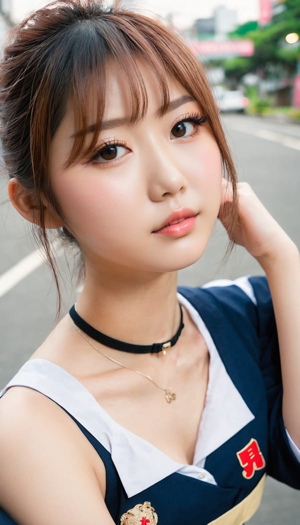 Tags: 21872187, SDXL
{"3": {"inputs": {"seed": 661491181917495, "steps": 32, "cfg": 7.86, "sampler_name": "dpmpp_2m", "scheduler": "karras", "denoise": 1.0, "model": ["27", 0], "positive": ["6", 0], "negative": ["7", 0], "latent_image": ["5", 0]}, "class_type": "KSampler"}, "4": {"inputs": {"ckpt_name": "juggernautxl.safetensors"}, "class_type": "CheckpointLoaderSimple"}, "5": {"inputs": {"width": 768, "height": 1344, "batch_size": 1}, "class_type": "EmptyLatentImage"}, "6": {"inputs": {"text": "20 year old girl, (taiwanese:1.07), (japanese:1.08), (eyelashes:1.05), (idol:1.05), (cute:1.09), (seductive pose:0.96), (blush:1.14), (temptress:1.10), (detailed face:1.03), (sexy lips:1.02), (seductive facial expression:0.99), (beautiful eyes:0.98), (double eyelids:1.08), (pale skin:1.04), (in a seductive pose:1.03), (large perky breasts:0.99), (cleavage:0.98), (thigh gap:0.97), (school uniform:1.10), choker, busy street, (natural looking skin:1.01), (film:1.09), (portra:1.07), (RAW:1.03), (detailed skin:1.03), (textured skin:1.05), (soft lighting:1.07), (candid cinema:1.03), (skin fuzz:1.04)", "clip": ["27", 1]}, "class_type": "CLIPTextEncode"}, "7": {"inputs": {"text": "(open mouth:1.10), (low resolution:1.06), (bad hands:1.10), (twisted:1.14), (worst quality:1.10), (distorted:1.09), (watermark:1.10)", "clip": ["27", 1]}, "class_type": "CLIPTextEncode"}, "8": {"inputs": {"samples": ["3", 0], "vae": ["4", 2]}, "class_type": "VAEDecode"}, "25": {"inputs": {"lora_name": "nudify_xl.safetensors", "strength_model": 0.02, "strength_clip": 0.18, "model": ["4", 0], "clip": ["4", 1]}, "class_type": "LoraLoader"}, "26": {"inputs": {"lora_name": "shirtlift_SDXL_v2.safetensors", "strength_model": 0.11, "strength_clip": 0.11, "model": ["25", 0], "clip": ["25", 1]}, "class_type": "LoraLoader"}, "27": {"inputs": {"lora_name": "PerfectEyesXL.safetensors", "strength_model": 0.02, "strength_clip": 0.14, "model": ["26", 0], "clip": ["26", 1]}, "class_type": "LoraLoader"}, "30": {"inputs": {"model_name": "4x_NMKD-Superscale-SP_178000_G.pth"}, "class_type": "UpscaleModelLoader"}, "31": {"inputs": {"upscale_model": ["30", 0], "image": ["8", 0]}, "class_type": "ImageUpscaleWithModel"}, "32": {"inputs": {"upscale_method": "lanczos", "scale_by": 0.5, "image": ["31", 0]}, "class_type": "ImageScaleBy"}, "33": {"inputs": {"pixels": ["32", 0], "vae": ["4", 2]}, "class_type": "VAEEncode"}, "34": {"inputs": {"seed": 661491181917495, "steps": 32, "cfg": 7.86, "sampler_name": "dpmpp_2m", "scheduler": "karras", "denoise": 0.3, "model": ["27", 0], "positive": ["6", 0], "negative": ["7", 0], "latent_image": ["33", 0]}, "class_type": "KSampler"}, "36": {"inputs": {"samples": ["34", 0], "vae": ["4", 2]}, "class_type": "VAEDecode"}, "39": {"inputs": {"filename_prefix": "comfyapi-1732611639087", "images": ["36", 0]}, "class_type": "SaveImage"}}