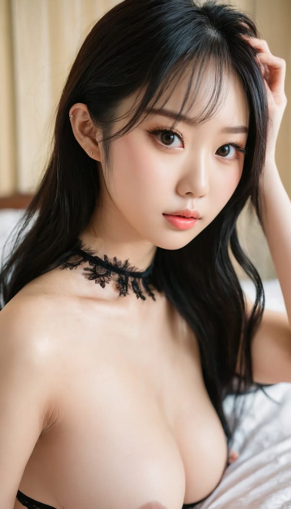 Tags: 21872187, SDXL
{"3": {"inputs": {"seed": 945273015813121, "steps": 32, "cfg": 5.63, "sampler_name": "dpmpp_2m", "scheduler": "karras", "denoise": 1.0, "model": ["27", 0], "positive": ["6", 0], "negative": ["7", 0], "latent_image": ["5", 0]}, "class_type": "KSampler"}, "4": {"inputs": {"ckpt_name": "juggernautxl.safetensors"}, "class_type": "CheckpointLoaderSimple"}, "5": {"inputs": {"width": 768, "height": 1344, "batch_size": 1}, "class_type": "EmptyLatentImage"}, "6": {"inputs": {"text": "25 year old girl, (chinese:0.97), (japanese:1.13), (idol:1.02), (double eyelids:1.01), (eyelashes:1.12), (sexy lips:1.01), (beautiful eyes:1.03), (seductive facial expression:0.99), (slim:1.01), (seductive pose:1.04), (cute:1.06), (pale skin:1.01), (blush:1.03), (detailed face:1.09), (temptress:1.04), (in a seductive pose:0.98), (large perky breasts:0.99), (cleavage:0.98), (thigh gap:1.14), wearing (lingerie and choker:0.97) on bed, (detailed skin:1.05), (portra:1.07), (film:1.06), (natural looking skin:1.09), (textured skin:1.05), (skin fuzz:1.05), (RAW:1.07), (soft lighting:1.00), (candid cinema:1.05)", "clip": ["27", 1]}, "class_type": "CLIPTextEncode"}, "7": {"inputs": {"text": "(twisted:1.10), (watermark:1.07), (open mouth:1.09), (worst quality:1.07), (low resolution:1.05), (bad hands:1.06), (distorted:1.05)", "clip": ["27", 1]}, "class_type": "CLIPTextEncode"}, "8": {"inputs": {"samples": ["3", 0], "vae": ["4", 2]}, "class_type": "VAEDecode"}, "25": {"inputs": {"lora_name": "nudify_xl.safetensors", "strength_model": 0.1, "strength_clip": 0.28, "model": ["4", 0], "clip": ["4", 1]}, "class_type": "LoraLoader"}, "26": {"inputs": {"lora_name": "shirtlift_SDXL_v2.safetensors", "strength_model": 0.02, "strength_clip": 0.05, "model": ["25", 0], "clip": ["25", 1]}, "class_type": "LoraLoader"}, "27": {"inputs": {"lora_name": "PerfectEyesXL.safetensors", "strength_model": 0.03, "strength_clip": 0.18, "model": ["26", 0], "clip": ["26", 1]}, "class_type": "LoraLoader"}, "30": {"inputs": {"model_name": "4x_NMKD-Superscale-SP_178000_G.pth"}, "class_type": "UpscaleModelLoader"}, "31": {"inputs": {"upscale_model": ["30", 0], "image": ["8", 0]}, "class_type": "ImageUpscaleWithModel"}, "32": {"inputs": {"upscale_method": "lanczos", "scale_by": 0.5, "image": ["31", 0]}, "class_type": "ImageScaleBy"}, "33": {"inputs": {"pixels": ["32", 0], "vae": ["4", 2]}, "class_type": "VAEEncode"}, "34": {"inputs": {"seed": 945273015813121, "steps": 32, "cfg": 5.63, "sampler_name": "dpmpp_2m", "scheduler": "karras", "denoise": 0.3, "model": ["27", 0], "positive": ["6", 0], "negative": ["7", 0], "latent_image": ["33", 0]}, "class_type": "KSampler"}, "36": {"inputs": {"samples": ["34", 0], "vae": ["4", 2]}, "class_type": "VAEDecode"}, "39": {"inputs": {"filename_prefix": "comfyapi-1713398652667", "images": ["36", 0]}, "class_type": "SaveImage"}}