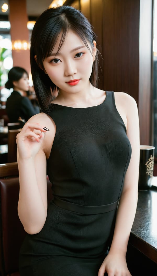 Tags: 21872187, SDXL
{"3": {"inputs": {"seed": 154754777008097, "steps": 32, "cfg": 7.41, "sampler_name": "dpmpp_2m", "scheduler": "karras", "denoise": 1.0, "model": ["27", 0], "positive": ["6", 0], "negative": ["7", 0], "latent_image": ["5", 0]}, "class_type": "KSampler"}, "4": {"inputs": {"ckpt_name": "juggernautXL_v8Rundiffusion.safetensors"}, "class_type": "CheckpointLoaderSimple"}, "5": {"inputs": {"width": 768, "height": 1344, "batch_size": 1}, "class_type": "EmptyLatentImage"}, "6": {"inputs": {"text": "18 year old girl, (taiwanese:1.12), (japanese:0.99), (seductive facial expression:0.96), (pale skin:1.11), (detailed face:1.07), (temptress:1.10), (double eyelids:1.07), (slim:1.02), (blush:0.98), (eyelashes:0.95), (seductive pose:1.08), (idol:1.06), (sexy lips:1.00), (beautiful eyes:1.14), (cute:0.96), (perky ass:0.99), (exposed ass:1.02), (looking back:0.98), (sexy ass:1.08), (thigh gap:1.13), (wearing a little black dress:1.09) at a fine dining restaurant, (skin fuzz:1.08), (film:1.04), (candid cinema:1.01), (soft lighting:1.09), (RAW:1.04), (natural looking skin:1.03), (detailed skin:1.03), (textured skin:1.09), (portra:1.00)", "clip": ["27", 1]}, "class_type": "CLIPTextEncode"}, "7": {"inputs": {"text": "(worst quality:1.11), (open mouth:1.05), (bad hands:1.11), (low resolution:1.11), (distorted:1.13), (twisted:1.05), (watermark:1.10)", "clip": ["27", 1]}, "class_type": "CLIPTextEncode"}, "8": {"inputs": {"samples": ["3", 0], "vae": ["4", 2]}, "class_type": "VAEDecode"}, "25": {"inputs": {"lora_name": "nudify_xl.safetensors", "strength_model": 0.05, "strength_clip": 0.12, "model": ["4", 0], "clip": ["4", 1]}, "class_type": "LoraLoader"}, "26": {"inputs": {"lora_name": "shirtlift_SDXL_v2.safetensors", "strength_model": 0.17, "strength_clip": 0.16, "model": ["25", 0], "clip": ["25", 1]}, "class_type": "LoraLoader"}, "27": {"inputs": {"lora_name": "PerfectEyesXL.safetensors", "strength_model": 0.1, "strength_clip": 0.07, "model": ["26", 0], "clip": ["26", 1]}, "class_type": "LoraLoader"}, "30": {"inputs": {"model_name": "4x_NMKD-Superscale-SP_178000_G.pth"}, "class_type": "UpscaleModelLoader"}, "31": {"inputs": {"upscale_model": ["30", 0], "image": ["8", 0]}, "class_type": "ImageUpscaleWithModel"}, "32": {"inputs": {"upscale_method": "lanczos", "scale_by": 0.5, "image": ["31", 0]}, "class_type": "ImageScaleBy"}, "33": {"inputs": {"pixels": ["32", 0], "vae": ["4", 2]}, "class_type": "VAEEncode"}, "34": {"inputs": {"seed": 154754777008097, "steps": 32, "cfg": 7.41, "sampler_name": "dpmpp_2m", "scheduler": "karras", "denoise": 0.3, "model": ["27", 0], "positive": ["6", 0], "negative": ["7", 0], "latent_image": ["33", 0]}, "class_type": "KSampler"}, "36": {"inputs": {"samples": ["34", 0], "vae": ["4", 2]}, "class_type": "VAEDecode"}, "39": {"inputs": {"filename_prefix": "comfyapi-1707926838368", "images": ["36", 0]}, "class_type": "SaveImage"}}