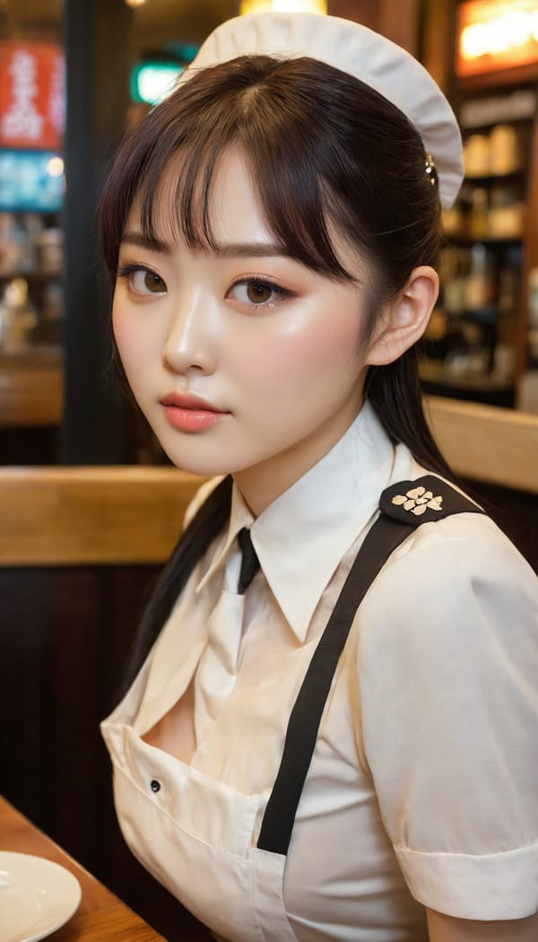 Tags: 21872187, SDXL
{"3": {"inputs": {"seed": 541877647895396, "steps": 32, "cfg": 5.0, "sampler_name": "dpmpp_2m", "scheduler": "karras", "denoise": 1.0, "model": ["27", 0], "positive": ["6", 0], "negative": ["7", 0], "latent_image": ["5", 0]}, "class_type": "KSampler"}, "4": {"inputs": {"ckpt_name": "juggernautxl.safetensors"}, "class_type": "CheckpointLoaderSimple"}, "5": {"inputs": {"width": 768, "height": 1344, "batch_size": 1}, "class_type": "EmptyLatentImage"}, "6": {"inputs": {"text": "23 year old girl, (korean:1.04), (irish:1.03), (japanese:1.12), (temptress:1.07), (double eyelids:0.96), (seductive facial expression:1.13), (slim:1.13), (cute:1.10), (pale skin:1.10), (sexy lips:1.14), (seductive pose:1.12), (eyelashes:0.95), (blush:1.07), (beautiful eyes:0.98), (idol:1.13), (detailed face:0.97), (in a seductive pose:1.08), (large perky breasts:1.05), (cleavage:1.08), (thigh gap:1.13), (a waitress in uniform:1.09) working at a restaurant, (film:1.01), (candid cinema:1.02), (textured skin:1.04), (RAW:1.01), (portra:1.03), (skin fuzz:1.03), (natural looking skin:1.02), (detailed skin:1.04), (soft lighting:1.01)", "clip": ["27", 1]}, "class_type": "CLIPTextEncode"}, "7": {"inputs": {"text": "(watermark:1.07), (distorted:1.05), (bad hands:1.13), (open mouth:1.07), (worst quality:1.09), (low resolution:1.14), (twisted:1.11)", "clip": ["27", 1]}, "class_type": "CLIPTextEncode"}, "8": {"inputs": {"samples": ["3", 0], "vae": ["4", 2]}, "class_type": "VAEDecode"}, "25": {"inputs": {"lora_name": "nudify_xl.safetensors", "strength_model": 0.31, "strength_clip": 0.08, "model": ["4", 0], "clip": ["4", 1]}, "class_type": "LoraLoader"}, "26": {"inputs": {"lora_name": "shirtlift_SDXL_v2.safetensors", "strength_model": 0.05, "strength_clip": 0.14, "model": ["25", 0], "clip": ["25", 1]}, "class_type": "LoraLoader"}, "27": {"inputs": {"lora_name": "PerfectEyesXL.safetensors", "strength_model": 0.13, "strength_clip": 0.12, "model": ["26", 0], "clip": ["26", 1]}, "class_type": "LoraLoader"}, "30": {"inputs": {"model_name": "4x_NMKD-Superscale-SP_178000_G.pth"}, "class_type": "UpscaleModelLoader"}, "31": {"inputs": {"upscale_model": ["30", 0], "image": ["8", 0]}, "class_type": "ImageUpscaleWithModel"}, "32": {"inputs": {"upscale_method": "lanczos", "scale_by": 0.5, "image": ["31", 0]}, "class_type": "ImageScaleBy"}, "33": {"inputs": {"pixels": ["32", 0], "vae": ["4", 2]}, "class_type": "VAEEncode"}, "34": {"inputs": {"seed": 541877647895396, "steps": 32, "cfg": 5.0, "sampler_name": "dpmpp_2m", "scheduler": "karras", "denoise": 0.3, "model": ["27", 0], "positive": ["6", 0], "negative": ["7", 0], "latent_image": ["33", 0]}, "class_type": "KSampler"}, "36": {"inputs": {"samples": ["34", 0], "vae": ["4", 2]}, "class_type": "VAEDecode"}, "39": {"inputs": {"filename_prefix": "comfyapi-1728195918818", "images": ["36", 0]}, "class_type": "SaveImage"}}