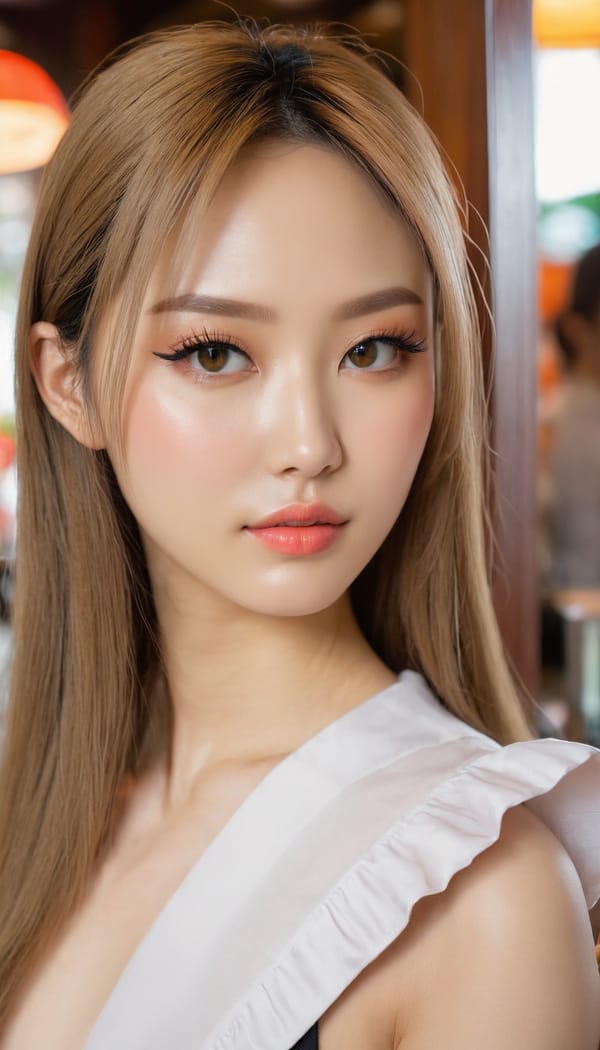 Tags: 21872187, SDXL
{"3": {"inputs": {"seed": 373085324256601, "steps": 64, "cfg": 5.65, "sampler_name": "dpmpp_2m", "scheduler": "karras", "denoise": 1.0, "model": ["27", 0], "positive": ["6", 0], "negative": ["7", 0], "latent_image": ["5", 0]}, "class_type": "KSampler"}, "4": {"inputs": {"ckpt_name": "juggernautxl.safetensors"}, "class_type": "CheckpointLoaderSimple"}, "5": {"inputs": {"width": 768, "height": 1344, "batch_size": 1}, "class_type": "EmptyLatentImage"}, "6": {"inputs": {"text": "28 year old girl, (ukrainian:0.96), (taiwanese:0.95), (cute:1.08), (temptress:1.11), (eyelashes:1.03), (seductive pose:1.07), (sexy lips:1.13), (detailed face:0.96), (seductive facial expression:0.99), (double eyelids:1.08), (pale skin:0.99), (slim:0.97), (beautiful eyes:1.11), (blush:1.03), (idol:1.00), (perky ass:1.08), (exposed ass:1.08), (looking back:1.12), (sexy ass:1.04), (thigh gap:1.11), (a waitress in uniform:1.11) working at a restaurant, (film:1.08), (natural looking skin:1.08), (textured skin:1.02), (portra:1.02), (skin fuzz:1.09), (candid cinema:1.07), (detailed skin:1.07), (RAW:1.01), (soft lighting:1.05)", "clip": ["27", 1]}, "class_type": "CLIPTextEncode"}, "7": {"inputs": {"text": "(watermark:1.05), (twisted:1.11), (low resolution:1.07), (worst quality:1.10), (open mouth:1.09), (distorted:1.07), (bad hands:1.12)", "clip": ["27", 1]}, "class_type": "CLIPTextEncode"}, "8": {"inputs": {"samples": ["3", 0], "vae": ["4", 2]}, "class_type": "VAEDecode"}, "25": {"inputs": {"lora_name": "nudify_xl.safetensors", "strength_model": 0.06, "strength_clip": 0.04, "model": ["4", 0], "clip": ["4", 1]}, "class_type": "LoraLoader"}, "26": {"inputs": {"lora_name": "shirtlift_SDXL_v2.safetensors", "strength_model": 0.09, "strength_clip": 0.05, "model": ["25", 0], "clip": ["25", 1]}, "class_type": "LoraLoader"}, "27": {"inputs": {"lora_name": "PerfectEyesXL.safetensors", "strength_model": 0.09, "strength_clip": 0.19, "model": ["26", 0], "clip": ["26", 1]}, "class_type": "LoraLoader"}, "30": {"inputs": {"model_name": "4x_NMKD-Superscale-SP_178000_G.pth"}, "class_type": "UpscaleModelLoader"}, "31": {"inputs": {"upscale_model": ["30", 0], "image": ["8", 0]}, "class_type": "ImageUpscaleWithModel"}, "32": {"inputs": {"upscale_method": "lanczos", "scale_by": 0.5, "image": ["31", 0]}, "class_type": "ImageScaleBy"}, "33": {"inputs": {"pixels": ["32", 0], "vae": ["4", 2]}, "class_type": "VAEEncode"}, "34": {"inputs": {"seed": 373085324256601, "steps": 64, "cfg": 5.65, "sampler_name": "dpmpp_2m", "scheduler": "karras", "denoise": 0.3, "model": ["27", 0], "positive": ["6", 0], "negative": ["7", 0], "latent_image": ["33", 0]}, "class_type": "KSampler"}, "36": {"inputs": {"samples": ["34", 0], "vae": ["4", 2]}, "class_type": "VAEDecode"}, "39": {"inputs": {"filename_prefix": "comfyapi-1734851170426", "images": ["36", 0]}, "class_type": "SaveImage"}}