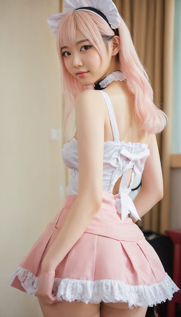 Tags: 21872187, SDXL
{"3": {"inputs": {"seed": 292585544466053, "steps": 64, "cfg": 6.34, "sampler_name": "dpmpp_2m", "scheduler": "karras", "denoise": 1.0, "model": ["27", 0], "positive": ["6", 0], "negative": ["7", 0], "latent_image": ["5", 0]}, "class_type": "KSampler"}, "4": {"inputs": {"ckpt_name": "juggernautxl.safetensors"}, "class_type": "CheckpointLoaderSimple"}, "5": {"inputs": {"width": 768, "height": 1344, "batch_size": 1}, "class_type": "EmptyLatentImage"}, "6": {"inputs": {"text": "21 year old girl, (taiwanese:0.96), (russian:1.07), (cute:1.04), (double eyelids:1.10), (seductive facial expression:0.98), (blush:1.13), (detailed face:1.13), (seductive pose:1.05), (pale skin:1.08), (idol:1.06), (eyelashes:1.10), (beautiful eyes:1.00), (on all fours:1.05), (spreading ass cheeks:1.14), (from behind:0.96), (backboob:1.14), in a (skimpy maid costume:1.10) working at a maid cafe, choker, bowtie, headband, pleated skirt, (textured skin:1.02), (portra:1.03), (RAW:1.08), (natural looking skin:1.01), (detailed skin:1.01), (film:1.04), (skin fuzz:1.06), (candid cinema:1.00), (soft lighting:1.04)", "clip": ["27", 1]}, "class_type": "CLIPTextEncode"}, "7": {"inputs": {"text": "(bad hands:1.05), (twisted:1.11), (low resolution:1.10), (distorted:1.05), (watermark:1.08), (worst quality:1.09), (open mouth:1.07)", "clip": ["27", 1]}, "class_type": "CLIPTextEncode"}, "8": {"inputs": {"samples": ["3", 0], "vae": ["4", 2]}, "class_type": "VAEDecode"}, "25": {"inputs": {"lora_name": "nudify_xl.safetensors", "strength_model": 0.16, "strength_clip": 0.35, "model": ["4", 0], "clip": ["4", 1]}, "class_type": "LoraLoader"}, "26": {"inputs": {"lora_name": "shirtlift_SDXL_v2.safetensors", "strength_model": 0.04, "strength_clip": 0.13, "model": ["25", 0], "clip": ["25", 1]}, "class_type": "LoraLoader"}, "27": {"inputs": {"lora_name": "PerfectEyesXL.safetensors", "strength_model": 0.0, "strength_clip": 0.13, "model": ["26", 0], "clip": ["26", 1]}, "class_type": "LoraLoader"}, "30": {"inputs": {"model_name": "4x_NMKD-Superscale-SP_178000_G.pth"}, "class_type": "UpscaleModelLoader"}, "31": {"inputs": {"upscale_model": ["30", 0], "image": ["8", 0]}, "class_type": "ImageUpscaleWithModel"}, "32": {"inputs": {"upscale_method": "lanczos", "scale_by": 0.5, "image": ["31", 0]}, "class_type": "ImageScaleBy"}, "33": {"inputs": {"pixels": ["32", 0], "vae": ["4", 2]}, "class_type": "VAEEncode"}, "34": {"inputs": {"seed": 292585544466053, "steps": 64, "cfg": 6.34, "sampler_name": "dpmpp_2m", "scheduler": "karras", "denoise": 0.3, "model": ["27", 0], "positive": ["6", 0], "negative": ["7", 0], "latent_image": ["33", 0]}, "class_type": "KSampler"}, "36": {"inputs": {"samples": ["34", 0], "vae": ["4", 2]}, "class_type": "VAEDecode"}, "39": {"inputs": {"filename_prefix": "comfyapi-1728127487431", "images": ["36", 0]}, "class_type": "SaveImage"}}