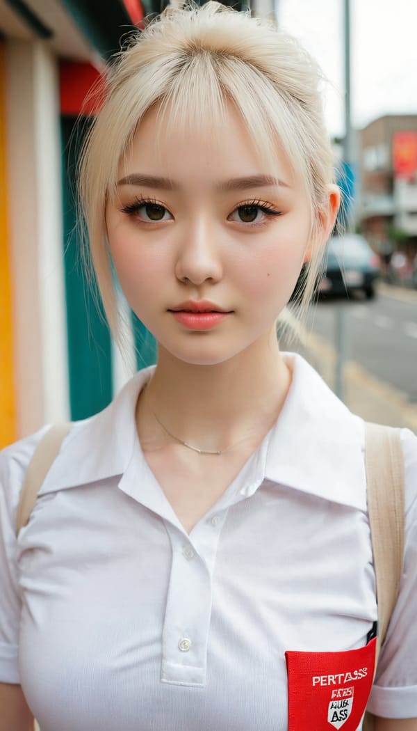 Tags: 21872187, SDXL
{"3": {"inputs": {"seed": 688203776232123, "steps": 64, "cfg": 7.0, "sampler_name": "dpmpp_2m", "scheduler": "karras", "denoise": 1.0, "model": ["27", 0], "positive": ["6", 0], "negative": ["7", 0], "latent_image": ["5", 0]}, "class_type": "KSampler"}, "4": {"inputs": {"ckpt_name": "juggernautxl.safetensors"}, "class_type": "CheckpointLoaderSimple"}, "5": {"inputs": {"width": 768, "height": 1344, "batch_size": 1}, "class_type": "EmptyLatentImage"}, "6": {"inputs": {"text": "19 year old girl, (double eyelids:1.11), (sexy lips:1.01), (slim:1.10), (eyelashes:1.12), (cute:0.98), (pale skin:1.08), (blush:1.00), (beautiful eyes:1.11), (detailed face:1.01), (seductive pose:1.13), (temptress:1.07), (seductive facial expression:1.04), (idol:0.96), (perky ass:1.11), (exposed ass:1.13), (looking back:1.04), (sexy ass:1.11), (thigh gap:0.98), (school uniform:1.00), choker, busy street, (skin fuzz:1.03), (film:1.09), (RAW:1.03), (natural looking skin:1.08), (candid cinema:1.04), (soft lighting:1.06), (detailed skin:1.05), (textured skin:1.06), (portra:1.09)", "clip": ["27", 1]}, "class_type": "CLIPTextEncode"}, "7": {"inputs": {"text": "(worst quality:1.05), (twisted:1.08), (bad hands:1.08), (watermark:1.14), (low resolution:1.11), (distorted:1.09), (open mouth:1.09)", "clip": ["27", 1]}, "class_type": "CLIPTextEncode"}, "8": {"inputs": {"samples": ["3", 0], "vae": ["4", 2]}, "class_type": "VAEDecode"}, "25": {"inputs": {"lora_name": "nudify_xl.safetensors", "strength_model": 0.39, "strength_clip": 0.0, "model": ["4", 0], "clip": ["4", 1]}, "class_type": "LoraLoader"}, "26": {"inputs": {"lora_name": "shirtlift_SDXL_v2.safetensors", "strength_model": 0.11, "strength_clip": 0.17, "model": ["25", 0], "clip": ["25", 1]}, "class_type": "LoraLoader"}, "27": {"inputs": {"lora_name": "PerfectEyesXL.safetensors", "strength_model": 0.17, "strength_clip": 0.09, "model": ["26", 0], "clip": ["26", 1]}, "class_type": "LoraLoader"}, "30": {"inputs": {"model_name": "4x_NMKD-Superscale-SP_178000_G.pth"}, "class_type": "UpscaleModelLoader"}, "31": {"inputs": {"upscale_model": ["30", 0], "image": ["8", 0]}, "class_type": "ImageUpscaleWithModel"}, "32": {"inputs": {"upscale_method": "lanczos", "scale_by": 0.5, "image": ["31", 0]}, "class_type": "ImageScaleBy"}, "33": {"inputs": {"pixels": ["32", 0], "vae": ["4", 2]}, "class_type": "VAEEncode"}, "34": {"inputs": {"seed": 688203776232123, "steps": 64, "cfg": 7.0, "sampler_name": "dpmpp_2m", "scheduler": "karras", "denoise": 0.3, "model": ["27", 0], "positive": ["6", 0], "negative": ["7", 0], "latent_image": ["33", 0]}, "class_type": "KSampler"}, "36": {"inputs": {"samples": ["34", 0], "vae": ["4", 2]}, "class_type": "VAEDecode"}, "39": {"inputs": {"filename_prefix": "comfyapi-1717488758826", "images": ["36", 0]}, "class_type": "SaveImage"}}