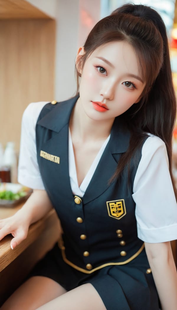 Tags: 21872187, SDXL
{"3": {"inputs": {"seed": 871158373459358, "steps": 32, "cfg": 5.43, "sampler_name": "dpmpp_2m", "scheduler": "karras", "denoise": 1.0, "model": ["27", 0], "positive": ["6", 0], "negative": ["7", 0], "latent_image": ["5", 0]}, "class_type": "KSampler"}, "4": {"inputs": {"ckpt_name": "leosamsHelloworldSDXL_helloworldSDXL32DPO.safetensors"}, "class_type": "CheckpointLoaderSimple"}, "5": {"inputs": {"width": 768, "height": 1344, "batch_size": 1}, "class_type": "EmptyLatentImage"}, "6": {"inputs": {"text": "24 year old girl, (korean:1.01), (ukrainian:1.12), (sexy lips:1.08), (slim:1.03), (idol:1.05), (blush:1.12), (seductive facial expression:1.10), (temptress:0.96), (cute:1.11), (double eyelids:1.04), (eyelashes:0.99), (seductive pose:1.11), (detailed face:1.03), (pale skin:1.07), (beautiful eyes:0.99), (perky ass:1.09), (exposed ass:1.02), (looking back:1.05), (sexy ass:0.97), (thigh gap:1.06), (a waitress in uniform:1.10) working at a restaurant, (skin fuzz:1.05), (textured skin:1.03), (detailed skin:1.06), (candid cinema:1.03), (film:1.06), (soft lighting:1.03), (RAW:1.05), (natural looking skin:1.00), (portra:1.08)", "clip": ["27", 1]}, "class_type": "CLIPTextEncode"}, "7": {"inputs": {"text": "(watermark:1.08), (open mouth:1.14), (worst quality:1.09), (twisted:1.09), (low resolution:1.08), (distorted:1.06), (bad hands:1.06)", "clip": ["27", 1]}, "class_type": "CLIPTextEncode"}, "8": {"inputs": {"samples": ["3", 0], "vae": ["4", 2]}, "class_type": "VAEDecode"}, "25": {"inputs": {"lora_name": "nudify_xl.safetensors", "strength_model": 0.33, "strength_clip": 0.12, "model": ["4", 0], "clip": ["4", 1]}, "class_type": "LoraLoader"}, "26": {"inputs": {"lora_name": "shirtlift_SDXL_v2.safetensors", "strength_model": 0.05, "strength_clip": 0.1, "model": ["25", 0], "clip": ["25", 1]}, "class_type": "LoraLoader"}, "27": {"inputs": {"lora_name": "PerfectEyesXL.safetensors", "strength_model": 0.08, "strength_clip": 0.17, "model": ["26", 0], "clip": ["26", 1]}, "class_type": "LoraLoader"}, "30": {"inputs": {"model_name": "4x_NMKD-Superscale-SP_178000_G.pth"}, "class_type": "UpscaleModelLoader"}, "31": {"inputs": {"upscale_model": ["30", 0], "image": ["8", 0]}, "class_type": "ImageUpscaleWithModel"}, "32": {"inputs": {"upscale_method": "lanczos", "scale_by": 0.5, "image": ["31", 0]}, "class_type": "ImageScaleBy"}, "33": {"inputs": {"pixels": ["32", 0], "vae": ["4", 2]}, "class_type": "VAEEncode"}, "34": {"inputs": {"seed": 871158373459358, "steps": 32, "cfg": 5.43, "sampler_name": "dpmpp_2m", "scheduler": "karras", "denoise": 0.3, "model": ["27", 0], "positive": ["6", 0], "negative": ["7", 0], "latent_image": ["33", 0]}, "class_type": "KSampler"}, "36": {"inputs": {"samples": ["34", 0], "vae": ["4", 2]}, "class_type": "VAEDecode"}, "39": {"inputs": {"filename_prefix": "comfyapi-1707338488316", "images": ["36", 0]}, "class_type": "SaveImage"}}