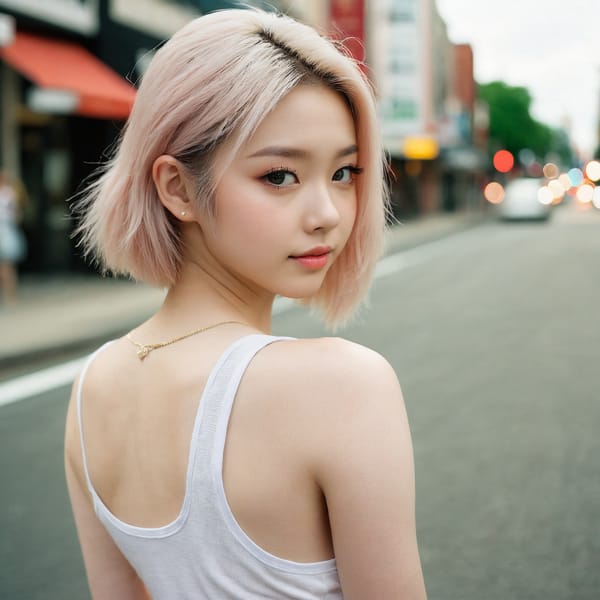 Tags: 21872187, SDXL
{"3": {"inputs": {"seed": 197984476009553, "steps": 32, "cfg": 6.81, "sampler_name": "dpmpp_2m", "scheduler": "karras", "denoise": 1.0, "model": ["27", 0], "positive": ["6", 0], "negative": ["7", 0], "latent_image": ["5", 0]}, "class_type": "KSampler"}, "4": {"inputs": {"ckpt_name": "juggernautxl.safetensors"}, "class_type": "CheckpointLoaderSimple"}, "5": {"inputs": {"width": 1024, "height": 1024, "batch_size": 1}, "class_type": "EmptyLatentImage"}, "6": {"inputs": {"text": "22 year old girl, (blush:1.14), (slim:0.99), (seductive facial expression:1.03), (idol:1.07), (double eyelids:0.96), (cute:0.98), (beautiful eyes:1.08), (detailed face:1.03), (temptress:0.97), (eyelashes:1.11), (pale skin:1.02), (seductive pose:1.05), (sexy lips:1.02), (perky ass:0.98), (exposed ass:1.14), (looking back:1.05), (sexy ass:1.11), (thigh gap:1.13), (white tanktop:1.12), busy street, (RAW:1.04), (skin fuzz:1.09), (soft lighting:1.06), (detailed skin:1.06), (candid cinema:1.02), (natural looking skin:1.00), (textured skin:1.05), (film:1.02), (portra:1.08)", "clip": ["27", 1]}, "class_type": "CLIPTextEncode"}, "7": {"inputs": {"text": "(open mouth:1.14), (worst quality:1.11), (watermark:1.09), (twisted:1.07), (low resolution:1.11), (bad hands:1.09), (distorted:1.14)", "clip": ["27", 1]}, "class_type": "CLIPTextEncode"}, "8": {"inputs": {"samples": ["3", 0], "vae": ["4", 2]}, "class_type": "VAEDecode"}, "25": {"inputs": {"lora_name": "nudify_xl.safetensors", "strength_model": 0.04, "strength_clip": 0.13, "model": ["4", 0], "clip": ["4", 1]}, "class_type": "LoraLoader"}, "26": {"inputs": {"lora_name": "shirtlift_SDXL_v2.safetensors", "strength_model": 0.12, "strength_clip": 0.19, "model": ["25", 0], "clip": ["25", 1]}, "class_type": "LoraLoader"}, "27": {"inputs": {"lora_name": "PerfectEyesXL.safetensors", "strength_model": 0.09, "strength_clip": 0.09, "model": ["26", 0], "clip": ["26", 1]}, "class_type": "LoraLoader"}, "30": {"inputs": {"model_name": "4x_NMKD-Superscale-SP_178000_G.pth"}, "class_type": "UpscaleModelLoader"}, "31": {"inputs": {"upscale_model": ["30", 0], "image": ["8", 0]}, "class_type": "ImageUpscaleWithModel"}, "32": {"inputs": {"upscale_method": "lanczos", "scale_by": 0.5, "image": ["31", 0]}, "class_type": "ImageScaleBy"}, "33": {"inputs": {"pixels": ["32", 0], "vae": ["4", 2]}, "class_type": "VAEEncode"}, "34": {"inputs": {"seed": 197984476009553, "steps": 32, "cfg": 6.81, "sampler_name": "dpmpp_2m", "scheduler": "karras", "denoise": 0.3, "model": ["27", 0], "positive": ["6", 0], "negative": ["7", 0], "latent_image": ["33", 0]}, "class_type": "KSampler"}, "36": {"inputs": {"samples": ["34", 0], "vae": ["4", 2]}, "class_type": "VAEDecode"}, "39": {"inputs": {"filename_prefix": "comfyapi-1731288247194", "images": ["36", 0]}, "class_type": "SaveImage"}}