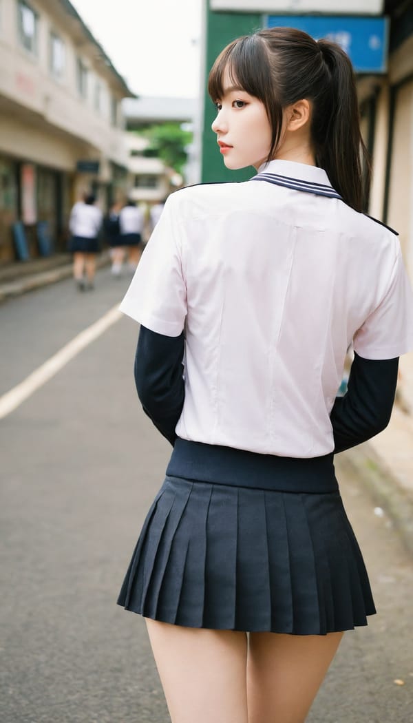 Tags: 21872187, SDXL
{"3": {"inputs": {"seed": 641901223334952, "steps": 32, "cfg": 5.41, "sampler_name": "dpmpp_2m", "scheduler": "karras", "denoise": 1.0, "model": ["27", 0], "positive": ["6", 0], "negative": ["7", 0], "latent_image": ["5", 0]}, "class_type": "KSampler"}, "4": {"inputs": {"ckpt_name": "helloworldxl.safetensors"}, "class_type": "CheckpointLoaderSimple"}, "5": {"inputs": {"width": 768, "height": 1344, "batch_size": 1}, "class_type": "EmptyLatentImage"}, "6": {"inputs": {"text": "20 year old girl, (sexy lips:1.14), (pale skin:0.97), (beautiful eyes:1.05), (blush:1.00), (seductive facial expression:1.09), (seductive pose:1.03), (temptress:1.12), (idol:1.08), (eyelashes:1.03), (slim:1.11), (double eyelids:1.04), (detailed face:1.06), (cute:0.98), (perky ass:1.06), (exposed ass:1.00), (looking back:1.10), (sexy ass:1.06), (thigh gap:1.11), (school uniform:1.11), choker, busy street, (skin fuzz:1.05), (natural looking skin:1.03), (detailed skin:1.03), (textured skin:1.01), (film:1.04), (RAW:1.08), (portra:1.07), (candid cinema:1.00), (soft lighting:1.04)", "clip": ["27", 1]}, "class_type": "CLIPTextEncode"}, "7": {"inputs": {"text": "(watermark:1.06), (twisted:1.11), (bad hands:1.05), (distorted:1.10), (worst quality:1.09), (low resolution:1.11), (open mouth:1.13)", "clip": ["27", 1]}, "class_type": "CLIPTextEncode"}, "8": {"inputs": {"samples": ["3", 0], "vae": ["4", 2]}, "class_type": "VAEDecode"}, "25": {"inputs": {"lora_name": "nudify_xl.safetensors", "strength_model": 0.27, "strength_clip": 0.02, "model": ["4", 0], "clip": ["4", 1]}, "class_type": "LoraLoader"}, "26": {"inputs": {"lora_name": "shirtlift_SDXL_v2.safetensors", "strength_model": 0.01, "strength_clip": 0.14, "model": ["25", 0], "clip": ["25", 1]}, "class_type": "LoraLoader"}, "27": {"inputs": {"lora_name": "PerfectEyesXL.safetensors", "strength_model": 0.08, "strength_clip": 0.05, "model": ["26", 0], "clip": ["26", 1]}, "class_type": "LoraLoader"}, "30": {"inputs": {"model_name": "4x_NMKD-Superscale-SP_178000_G.pth"}, "class_type": "UpscaleModelLoader"}, "31": {"inputs": {"upscale_model": ["30", 0], "image": ["8", 0]}, "class_type": "ImageUpscaleWithModel"}, "32": {"inputs": {"upscale_method": "lanczos", "scale_by": 0.5, "image": ["31", 0]}, "class_type": "ImageScaleBy"}, "33": {"inputs": {"pixels": ["32", 0], "vae": ["4", 2]}, "class_type": "VAEEncode"}, "34": {"inputs": {"seed": 641901223334952, "steps": 32, "cfg": 5.41, "sampler_name": "dpmpp_2m", "scheduler": "karras", "denoise": 0.3, "model": ["27", 0], "positive": ["6", 0], "negative": ["7", 0], "latent_image": ["33", 0]}, "class_type": "KSampler"}, "36": {"inputs": {"samples": ["34", 0], "vae": ["4", 2]}, "class_type": "VAEDecode"}, "39": {"inputs": {"filename_prefix": "comfyapi-1723699834343", "images": ["36", 0]}, "class_type": "SaveImage"}}