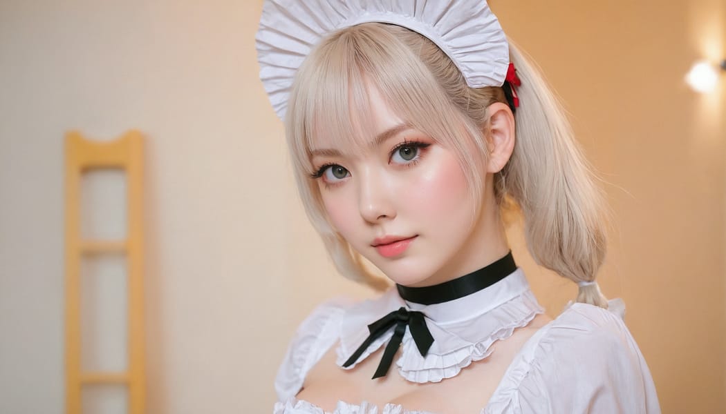 Tags: 21872187, SDXL
{"3": {"inputs": {"seed": 790795879133649, "steps": 64, "cfg": 5.17, "sampler_name": "dpmpp_2m", "scheduler": "karras", "denoise": 1.0, "model": ["27", 0], "positive": ["6", 0], "negative": ["7", 0], "latent_image": ["5", 0]}, "class_type": "KSampler"}, "4": {"inputs": {"ckpt_name": "juggernautxl.safetensors"}, "class_type": "CheckpointLoaderSimple"}, "5": {"inputs": {"width": 1344, "height": 768, "batch_size": 1}, "class_type": "EmptyLatentImage"}, "6": {"inputs": {"text": "19 year old girl, (idol:1.08), (pale skin:0.98), (cute:1.00), (blush:1.13), (slim:1.01), (temptress:0.98), (double eyelids:1.10), (beautiful eyes:1.14), (seductive pose:1.00), (eyelashes:1.13), (detailed face:1.05), (sexy lips:1.04), (seductive facial expression:1.10), (in a seductive pose:1.14), (large perky breasts:1.05), (cleavage:0.95), (thigh gap:0.97), in a (skimpy maid costume:1.14) working at a maid cafe, choker, bowtie, headband, pleated skirt, (skin fuzz:1.08), (detailed skin:1.09), (candid cinema:1.01), (natural looking skin:1.01), (soft lighting:1.01), (film:1.07), (portra:1.02), (RAW:1.04), (textured skin:1.04)", "clip": ["27", 1]}, "class_type": "CLIPTextEncode"}, "7": {"inputs": {"text": "(twisted:1.11), (open mouth:1.12), (watermark:1.09), (bad hands:1.13), (low resolution:1.08), (worst quality:1.06), (distorted:1.11)", "clip": ["27", 1]}, "class_type": "CLIPTextEncode"}, "8": {"inputs": {"samples": ["3", 0], "vae": ["4", 2]}, "class_type": "VAEDecode"}, "25": {"inputs": {"lora_name": "nudify_xl.safetensors", "strength_model": 0.11, "strength_clip": 0.18, "model": ["4", 0], "clip": ["4", 1]}, "class_type": "LoraLoader"}, "26": {"inputs": {"lora_name": "shirtlift_SDXL_v2.safetensors", "strength_model": 0.02, "strength_clip": 0.04, "model": ["25", 0], "clip": ["25", 1]}, "class_type": "LoraLoader"}, "27": {"inputs": {"lora_name": "PerfectEyesXL.safetensors", "strength_model": 0.05, "strength_clip": 0.15, "model": ["26", 0], "clip": ["26", 1]}, "class_type": "LoraLoader"}, "30": {"inputs": {"model_name": "4x_NMKD-Superscale-SP_178000_G.pth"}, "class_type": "UpscaleModelLoader"}, "31": {"inputs": {"upscale_model": ["30", 0], "image": ["8", 0]}, "class_type": "ImageUpscaleWithModel"}, "32": {"inputs": {"upscale_method": "lanczos", "scale_by": 0.5, "image": ["31", 0]}, "class_type": "ImageScaleBy"}, "33": {"inputs": {"pixels": ["32", 0], "vae": ["4", 2]}, "class_type": "VAEEncode"}, "34": {"inputs": {"seed": 790795879133649, "steps": 64, "cfg": 5.17, "sampler_name": "dpmpp_2m", "scheduler": "karras", "denoise": 0.3, "model": ["27", 0], "positive": ["6", 0], "negative": ["7", 0], "latent_image": ["33", 0]}, "class_type": "KSampler"}, "36": {"inputs": {"samples": ["34", 0], "vae": ["4", 2]}, "class_type": "VAEDecode"}, "39": {"inputs": {"filename_prefix": "comfyapi-1716049622523", "images": ["36", 0]}, "class_type": "SaveImage"}}