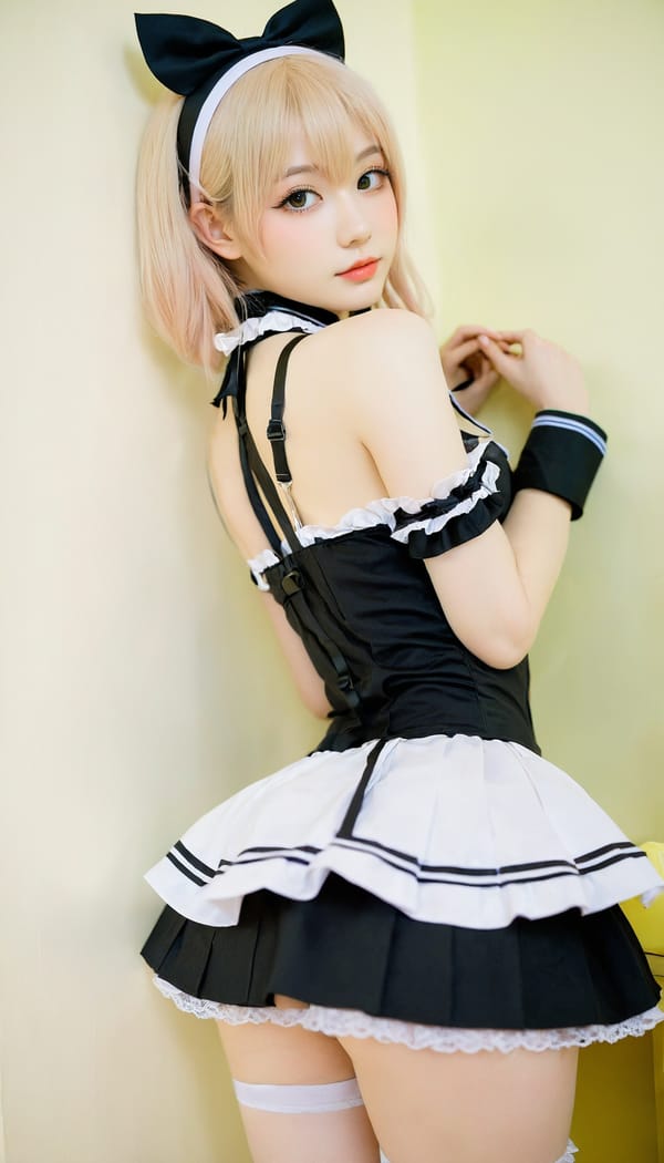 Tags: 21872187, SDXL
{"3": {"inputs": {"seed": 336839729578331, "steps": 32, "cfg": 7.79, "sampler_name": "dpmpp_2m", "scheduler": "karras", "denoise": 1.0, "model": ["27", 0], "positive": ["6", 0], "negative": ["7", 0], "latent_image": ["5", 0]}, "class_type": "KSampler"}, "4": {"inputs": {"ckpt_name": "helloworldxl.safetensors"}, "class_type": "CheckpointLoaderSimple"}, "5": {"inputs": {"width": 768, "height": 1344, "batch_size": 1}, "class_type": "EmptyLatentImage"}, "6": {"inputs": {"text": "20 year old girl, (irish:1.07), (ukrainian:1.10), (pale skin:1.09), (beautiful eyes:1.14), (blush:1.10), (seductive facial expression:1.01), (cute:0.96), (slim:1.13), (eyelashes:1.05), (double eyelids:1.05), (detailed face:1.07), (temptress:1.07), (sexy lips:1.07), (seductive pose:1.14), (idol:1.14), (perky ass:1.05), (exposed ass:0.98), (looking back:1.08), (sexy ass:1.09), (thigh gap:0.98), in a (skimpy maid costume:1.01) working at a maid cafe, choker, bowtie, headband, pleated skirt, (soft lighting:1.00), (portra:1.09), (RAW:1.08), (detailed skin:1.05), (candid cinema:1.05), (skin fuzz:1.06), (film:1.04), (natural looking skin:1.04), (textured skin:1.03)", "clip": ["27", 1]}, "class_type": "CLIPTextEncode"}, "7": {"inputs": {"text": "(worst quality:1.06), (low resolution:1.09), (twisted:1.08), (distorted:1.09), (open mouth:1.13), (bad hands:1.11), (watermark:1.05)", "clip": ["27", 1]}, "class_type": "CLIPTextEncode"}, "8": {"inputs": {"samples": ["3", 0], "vae": ["4", 2]}, "class_type": "VAEDecode"}, "25": {"inputs": {"lora_name": "nudify_xl.safetensors", "strength_model": 0.08, "strength_clip": 0.26, "model": ["4", 0], "clip": ["4", 1]}, "class_type": "LoraLoader"}, "26": {"inputs": {"lora_name": "shirtlift_SDXL_v2.safetensors", "strength_model": 0.03, "strength_clip": 0.15, "model": ["25", 0], "clip": ["25", 1]}, "class_type": "LoraLoader"}, "27": {"inputs": {"lora_name": "PerfectEyesXL.safetensors", "strength_model": 0.19, "strength_clip": 0.16, "model": ["26", 0], "clip": ["26", 1]}, "class_type": "LoraLoader"}, "30": {"inputs": {"model_name": "4x_NMKD-Superscale-SP_178000_G.pth"}, "class_type": "UpscaleModelLoader"}, "31": {"inputs": {"upscale_model": ["30", 0], "image": ["8", 0]}, "class_type": "ImageUpscaleWithModel"}, "32": {"inputs": {"upscale_method": "lanczos", "scale_by": 0.5, "image": ["31", 0]}, "class_type": "ImageScaleBy"}, "33": {"inputs": {"pixels": ["32", 0], "vae": ["4", 2]}, "class_type": "VAEEncode"}, "34": {"inputs": {"seed": 336839729578331, "steps": 32, "cfg": 7.79, "sampler_name": "dpmpp_2m", "scheduler": "karras", "denoise": 0.3, "model": ["27", 0], "positive": ["6", 0], "negative": ["7", 0], "latent_image": ["33", 0]}, "class_type": "KSampler"}, "36": {"inputs": {"samples": ["34", 0], "vae": ["4", 2]}, "class_type": "VAEDecode"}, "39": {"inputs": {"filename_prefix": "comfyapi-1731641736962", "images": ["36", 0]}, "class_type": "SaveImage"}}